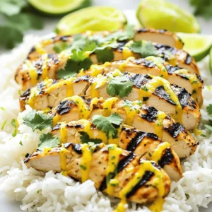 For a tasty Coconut Lime Chicken, you need just a few main ingredients. Here’s what you will need: - 4 boneless, skinless chicken breasts - 1 can (13.5 oz) coconut milk - 2 limes (juice and zest) - 2 tablespoons honey - 3 cloves garlic, minced - 1 tablespoon fresh ginger, grated - 1 teaspoon ground cumin - 1 teaspoon paprika - Salt and pepper to taste - Fresh cilantro for garnish The chicken breasts are the star here. They should be fresh and plump for the best results. The coconut milk adds richness, while lime gives a bright, tangy flavor. Honey balances the taste and keeps the chicken moist. Garlic and ginger add depth, making every bite special. You can switch things up with some optional ingredients. Here are a few ideas: - Different herbs: Try fresh basil or mint for a twist. These can enhance the dish and add a unique taste. - Spice adjustments: If you like heat, add a pinch of cayenne. For a smoky flavor, think about using smoked paprika. Feel free to get creative! Mixing and matching flavors can make your Coconut Lime Chicken even more exciting. For the full recipe, check out the complete guide. To start, mix the marinade essentials in a large bowl. Combine the coconut milk, lime juice, lime zest, honey, minced garlic, grated ginger, cumin, paprika, salt, and pepper. Whisk these ingredients until they blend well. This mix gives the chicken its rich flavor. For maximum flavor absorption, let the chicken sit in the marinade. Cover it and refrigerate for at least 1 hour. If you have time, let it marinate for up to 4 hours. This extra time allows the chicken to soak up all the tasty flavors. Next, it's time to cook the chicken. Preheat your grill or skillet over medium-high heat. After removing the chicken from the marinade, let the excess drip off. You can save the marinade to use later. If you grill the chicken, cook it for about 6-7 minutes on each side. Aim for an internal temperature of 165°F (75°C) to ensure it's fully cooked. If you prefer a skillet, you can use the same cooking time. The key is to achieve a nice golden brown on both sides. Once the chicken is cooked, take it off the grill and let it rest for a few minutes. This resting period helps keep the chicken juicy. After resting, slice the chicken into pieces. Finally, drizzle the thickened marinade over the chicken slices. This adds more flavor and makes the dish look appealing. Garnish with fresh cilantro for a burst of color. Enjoy your delicious Coconut Lime Chicken! For the complete recipe, check out the [Full Recipe]. Over-marinating tips: Marinating chicken can add great flavor. However, too much time in the marinade can make the chicken mushy. I suggest marinating for 1 to 4 hours. If you go over 4 hours, the texture may change. Trust me, less is more when it comes to marinating. Cooking temperature misconceptions: Many cooks think higher heat means faster cooking. This is not true. Cooking chicken on medium heat helps it cook evenly. Aim for 165°F (75°C) inside. A meat thermometer is your best friend here. Once you reach this temperature, the chicken is safe to eat. Suggested side dishes: Coconut lime chicken pairs well with rice or a fresh salad. Fluffy rice soaks up the sauce. A crisp salad adds texture and freshness. You can even add mango or avocado for a tropical twist. Cooking tips for juiciness: To keep your chicken juicy, let it rest after cooking. This helps the juices settle back in. Slicing too soon can cause the juices to run out. After resting, drizzle the reduced marinade over the chicken for extra flavor. This step makes a big difference! You can find the full recipe [here](#). {{image_2}} You can swap chicken for other proteins. Shrimp works great with the same marinade. Just marinate for 30 minutes. Grill or sauté shrimp for about 3-4 minutes per side. Tofu is another tasty choice. Use firm tofu, and press it to remove extra moisture. Cut it into cubes, marinate, and grill or pan-fry until golden. These options keep the dish fresh and fun. If you need gluten-free options, this recipe is already safe. Just check your honey and spices to ensure they are gluten-free. For dairy-free, the coconut milk provides a rich base. You can also use almond or soy milk if you prefer. These swaps help everyone enjoy this meal without worry. Want to add more tropical flair? Try adding pineapple or mango chunks to the marinade. These fruits add sweetness and a nice bite. You can also toss in some chopped jalapeños for heat. Fresh herbs like mint or basil can give the dish an extra layer of flavor. Get creative and make this Coconut Lime Chicken your own! For the full recipe, check out the details above. After enjoying your Coconut Lime Chicken, store any leftovers in the fridge. Use an airtight container. This keeps the chicken fresh for up to three days. For best taste, chill the chicken within two hours of cooking. Ensure it cools down a bit before sealing it. If you want to store it longer, freeze the chicken. Wrap it tightly in plastic wrap, then place it in a freezer bag. It can last up to three months in the freezer. Reheating chicken can be tricky. You want it warm but not dry. To keep the moisture, use the microwave. Place the chicken on a microwave-safe plate. Cover it with a damp paper towel. Heat it in short bursts, checking often. This helps steam the chicken. Another great option is the oven. Preheat it to 350°F (175°C). Place the chicken in a baking dish. Add a splash of coconut milk or broth to the dish. Cover it with foil. Bake for about 15 minutes or until heated through. This method helps the chicken stay juicy and flavorful. For quick reheating, you can also use a skillet. Heat it over medium heat. Add a bit of oil or butter to the pan. Cook the chicken for just a few minutes on each side. This method gives a nice crisp to the outside while keeping the inside moist. By following these tips, you can enjoy your Coconut Lime Chicken even on day two! Yes, you can marinate the chicken overnight. This gives the chicken more flavor. If you choose to marinate longer, it can become very tender. Just be careful not to overdo it. The acid from the lime juice can change the chicken's texture if left too long. A good rule is to marinate for 12 hours at most. You have many tasty options for sides. Here are some ideas: - Fluffy rice or quinoa - Steamed vegetables like broccoli or green beans - A fresh salad with mixed greens - Grilled corn on the cob - Tropical fruits like mango or pineapple - Light beverages like coconut water or a lime soda These sides make a colorful plate and add more flavor. To check if the chicken is cooked, use a meat thermometer. The safe internal temperature is 165°F (75°C). Insert the thermometer into the thickest part of the chicken. If you don’t have one, cut the chicken in the middle. The meat should be white with no pink. Juices should run clear, too. Let the chicken rest for a few minutes after cooking. This keeps it juicy. For more tips, see the Full Recipe. Coconut Lime Chicken is a tasty dish that you can easily make. We discussed main and optional ingredients, plus tips for flavor. I shared step-by-step instructions, cooking methods, and how to avoid common mistakes. We also explored variations for dietary needs and discussed storage tips. Remember, this dish is flexible; feel free to experiment with flavors and sides. Enjoying a delicious, homemade meal is rewarding. Don’t hesitate to try this recipe and make it your own!