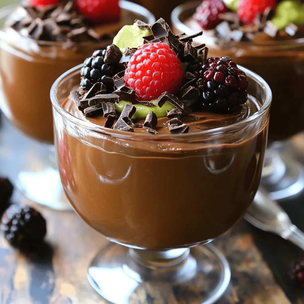 To create a rich and creamy chocolate avocado mousse, you need the following ingredients:
