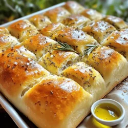- 3 cups all-purpose flour - 2 teaspoons instant yeast - 1 teaspoon salt - 1 tablespoon sugar - 1 cup warm water (110°F) - 2 tablespoons olive oil - Herbs and seasonings To make savory herb crusty bread, gather these ingredients. They create a warm, flavorful loaf. Each item plays a big role in the taste and texture. - Dried oregano - Dried thyme - Fresh rosemary Using herbs makes this bread shine. Dried oregano and thyme add depth. Fresh rosemary brings a bright note. Feel free to mix and match your favorite herbs for your twist. - Mixing bowl - Baking sheet - Kitchen towel You need a few tools for this recipe. A mixing bowl helps combine your ingredients. A baking sheet holds your loaf while it bakes. A kitchen towel keeps your dough warm during rising. With these, you're ready to bake! For the full recipe, follow the steps carefully and enjoy your fresh loaf! To start, gather your ingredients. In a large mixing bowl, combine the dry ingredients. Use three cups of all-purpose flour, two teaspoons of instant yeast, one teaspoon of salt, one tablespoon of sugar, one tablespoon of dried oregano, one tablespoon of dried thyme, half a teaspoon of garlic powder, and half a teaspoon of black pepper. Mix them well. Next, create a well in the center of the dry ingredients. Pour in one cup of warm water and two tablespoons of olive oil. Stir until a shaggy dough forms. Now it's time to knead the dough. Transfer it to a lightly floured surface. Knead the dough for about eight to ten minutes until it feels smooth and elastic. This step is key for the perfect bread texture. Once the dough is ready, form it into a ball. Place it in a greased bowl and cover it with a damp cloth. Let it rise in a warm place for about one to two hours. The dough should double in size during this time. After the first rise is complete, punch down the dough. Add one tablespoon of finely chopped fresh rosemary. Knead it in until it is evenly mixed throughout the dough. Next, shape the dough into a round loaf. Place it on a baking sheet that you dusted with cornmeal. Cover it with the damp cloth again and let it rise for another 30 to 45 minutes. It should become puffy and full of air. While the dough rises, preheat your oven to 425°F (220°C). Once the second rise is complete, take a sharp knife and slash a few shallow cuts on the top of the loaf. This will help the bread expand while baking. Now, place the loaf in the preheated oven. Bake for 25 to 30 minutes. The crust should turn golden brown, and the loaf will sound hollow when you tap the bottom. Remove the bread from the oven and let it cool on a wire rack before slicing. Enjoy this Savory Herb Crusty Bread fresh and warm from the oven! For the full recipe, check the recipe card. To get that amazing crust, steam plays a big role. Steam creates a crisp outer layer. You can add steam by placing a pan with water in the oven. Another great tip is to use a baking stone. A baking stone helps distribute heat evenly. This makes the crust rise nicely. The result is a crunchy, golden brown crust. Kneading the dough well is key to a fluffy inside. Knead for about 8-10 minutes. This helps develop gluten, which gives the bread its structure. Next, focus on rising. Place the dough in a warm spot. This helps it double in size. The warmer the place, the better your bread will turn out. Want to boost the taste? Add more herbs to the dough. Fresh herbs bring a vibrant flavor. You can also use flavored oils. For example, try garlic-infused olive oil. This small change can make a big difference. It elevates the taste to a new level. For more tips, check the Full Recipe for ideas. {{image_2}} You can change the flavor of your bread with different herbs. Try an Italian herb blend. Use basil, oregano, and thyme for a classic taste. These herbs add warmth and depth. Another option is a Mediterranean style. Mix in some olives for a salty kick. This gives your bread a unique twist. Both options are easy and fun to make. Adding cheese can elevate your bread. Parmesan is a great choice. It melts and adds a nice flavor. You can also try adding seeds and nuts. Sunflower seeds or walnuts add a lovely crunch. This texture enhances the bread's overall appeal. Experiment with what you have on hand. If you need a gluten-free option, don’t worry. You can use gluten-free flour instead of all-purpose flour. Just make sure it has a good blend of starches. You will need to adjust the liquid too. Gluten-free dough often requires more moisture. Start with less water, adding more as needed. This will help you create a perfect loaf. For the full recipe, check the main article. To keep your savory herb crusty bread fresh, store it in an airtight container. This helps keep moisture in and prevents the bread from drying out. If you don’t have an airtight container, a bread box works well. A bread box lets air circulate while protecting the bread from light. Avoid using plastic wrap for long-term storage, as it traps moisture and can make the crust soggy. Freezing is a great way to keep your bread for longer. To freeze, wrap the loaf tightly in plastic wrap. Then, place it in a freezer bag to prevent freezer burn. It’s best to freeze bread when it’s completely cool. When you want to eat it, take it out and let it thaw at room temperature. For the best results, reheat it in the oven for a few minutes. This will restore its crusty exterior and warm the inside. Savory herb crusty bread stays fresh for about 3 to 4 days at room temperature. Look for signs that the bread has gone stale. If it feels hard or dry, it's time to toss it. Another sign is a change in smell; if it has a sour scent, it’s best to discard it. Enjoy your bread while it’s fresh for the best taste! For the full recipe, refer to the recipe section above. You can tell the bread is baked by tapping the bottom. If it sounds hollow, it's done. Also, look for a golden-brown crust. The bread should feel firm to the touch. Yes, you can use active dry yeast instead of instant yeast. The main difference is that active dry yeast needs to be dissolved in water first. You should mix it with warm water and let it sit for 5-10 minutes. Then, add it to the dry ingredients. You may need to let the dough rise longer. Savory Herb Crusty Bread goes well with many dishes. It pairs nicely with soups and salads. You can also serve it with a cheese board or dips. For a fun twist, try making garlic bread with it. Just spread some butter and garlic on slices and toast them! For more details on making this bread, check the Full Recipe. This blog post covered everything you need to know to make Savory Herb Crusty Bread. We listed the key ingredients, tools, and steps for mixing, kneading, and baking. Tips for a perfect crust and a fluffy inside can elevate your bread. You can even try fun variations or store it right to keep it fresh. Baking bread at home is both fun and rewarding. With practice, you’ll impress your family and friends with delicious, homemade bread. Dive in and enjoy the journey!