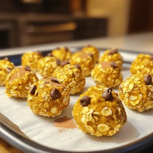 To make Pumpkin Spice Energy Bites, gather these simple ingredients: - 1 cup rolled oats - 1/2 cup pumpkin puree - 1/4 cup honey or maple syrup - 1/4 cup almond butter (or peanut butter) - 1 teaspoon pumpkin pie spice - 1/4 teaspoon cinnamon - 1/4 cup mini chocolate chips (optional) - 1/4 cup chopped nuts (walnuts or pecans) - A pinch of salt These items pack a punch of flavor and nutrition. The oats provide whole grains, while the pumpkin puree adds moisture and a rich taste. Honey or maple syrup sweetens the bites naturally. Almond butter brings healthy fats and creaminess. The spices, pumpkin pie spice and cinnamon, give that warm fall flavor we love. If you want a touch of sweetness, the chocolate chips add a delightful contrast. Chopped nuts bring crunch and extra nutrients. Each ingredient plays a role in making these bites both tasty and healthy. You can find the full recipe online for more details. Enjoy making these energy bites! Making Pumpkin Spice Energy Bites is quick and easy. The whole process takes about 40 minutes. You will need just 10 minutes to prep. Gather all your ingredients first. This way, you will stay organized. Start by mixing the rolled oats and pumpkin puree in a bowl. Add honey or maple syrup next. Pour in the almond butter, too. Stir everything together until it’s smooth and well blended. Then, sprinkle in the pumpkin pie spice and cinnamon. Mix again to spread the spices evenly. If you like, fold in mini chocolate chips and chopped nuts. They add great flavor and crunch! Now comes the fun part! Use your hands to scoop up some of the mixture. Roll it into a small ball, about one inch wide. Place each ball on a parchment-lined baking sheet. Repeat this until you use all the mixture. Once you finish, refrigerate the bites for at least 30 minutes. This helps them hold their shape. After chilling, store them in an airtight container. These bites stay fresh in the fridge for up to a week. For the full recipe, check out the complete guide. To keep your pumpkin spice energy bites fresh, store them in an airtight container. Place them in the fridge for up to a week. If you want to keep them longer, you can freeze them. Just wrap each bite in plastic wrap and then place them in a freezer bag. They can last up to three months in the freezer. When you're ready to enjoy, let them thaw in the fridge or at room temperature. You can easily change the sweetness of your energy bites. If you want them sweeter, add more honey or maple syrup. If you prefer less sweetness, cut back on the sweetener. You can also change the flavor. Try adding more cinnamon or a dash of nutmeg for extra spice. If you want a richer flavor, use dark chocolate chips instead of mini ones. Feel free to get creative with your energy bites. You can add seeds like chia or flaxseeds for more nutrients. Dried fruits like cranberries or raisins can add a nice chewiness. If you want crunch, try using different nuts or even coconut flakes. Mix and match these add-ins to find your favorite combo. This flexibility makes your energy bites fun and unique every time you make them! {{image_2}} You can easily make these energy bites gluten-free. Just use certified gluten-free oats. They work great and taste the same. You can also choose nut butters that are naturally gluten-free. Always check the label to be sure. This way, everyone can enjoy the bites without worry. To make these bites vegan, swap honey for maple syrup. This change keeps them sweet and tasty. Almond butter can be replaced with any nut or seed butter you love. Sunflower seed butter is a great choice. It adds a fun twist and stays nut-free. Feel free to play with the flavors! You can add vanilla extract for a sweet touch. Try adding dried fruits like cranberries or raisins for extra sweetness. If you want a spicy kick, add a dash of ginger or nutmeg. Get creative and make these bites your own! For the full recipe, check out the details above. These pumpkin spice energy bites are great for snacking! They last up to a week in the fridge. Keep them in an airtight container. This helps keep them fresh and tasty. If you want to enjoy them longer, consider freezing them. Use glass or plastic containers with tight lids. This keeps your energy bites safe from air and moisture. You can also use a resealable bag. Just make sure to squeeze out as much air as possible before sealing. You can freeze these energy bites for up to three months. To freeze, place them on a baking sheet first. This stops them from sticking together. After freezing, transfer them to a container. Label the container with the date so you know when to enjoy them! To make Pumpkin Spice Energy Bites, gather your ingredients first. You need rolled oats, pumpkin puree, honey or maple syrup, and almond butter. Mix these in a bowl until smooth. Next, add pumpkin pie spice, cinnamon, and a pinch of salt. Stir well. If you want, fold in mini chocolate chips and chopped nuts. Shape the mixture into small balls, about one inch wide. Place them on a lined baking sheet. Chill for thirty minutes, and enjoy! Yes, you can. If you don’t have almond butter, try peanut butter. Sunflower seed butter is another great option. You can use any nut or seed butter. Just keep the same amount for best results. Each butter adds its own flavor, so choose what you like. Absolutely! These energy bites are packed with good ingredients. Rolled oats give you fiber and energy. Pumpkin puree adds vitamins and minerals. Almond butter provides healthy fats and protein. Honey or maple syrup offers natural sweetness. Overall, they make a great snack that’s both tasty and nutritious. You can get creative with spices! Nutmeg and ginger work well with pumpkin flavors. Try adding a little clove for warmth. If you like heat, a dash of cayenne can spice things up. Mix and match to find your favorite blend. These Pumpkin Spice Energy Bites are easy and fun to make. We covered the best ingredients, step-by-step instructions, and helpful tips. You can store them well and even freeze extras for later. Feel free to get creative with flavors and add-ins. These bites offer healthy energy for your day. Enjoy making them and sharing with others. You’ll love how simple and tasty they are!
