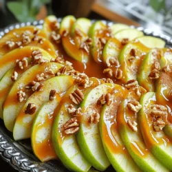 - 4 medium apples (Granny Smith or Fuji), cored and sliced - 1 cup brown sugar - 1/2 cup unsalted butter - 1/4 cup heavy cream - 1 teaspoon vanilla extract - 1/2 teaspoon sea salt - 1 cup chopped nuts (walnuts or pecans) for garnish - 1/2 teaspoon cinnamon (optional) To make caramel apple dip, you need simple ingredients. Start with fresh apples. I love using Granny Smith or Fuji apples. They give a nice tartness that pairs well with sweet caramel. You’ll need brown sugar and unsalted butter for a rich base. Heavy cream adds creaminess, while vanilla extract brings in a lovely flavor. Sea salt balances the sweetness, and chopped nuts add a nice crunch. - Alternative fruits for dipping: Try using pears or bananas for a twist. - Vegan substitutes: Use coconut oil instead of butter. Almond milk can replace heavy cream. - Different types of nuts or toppings: Experiment with almonds or chocolate sprinkles for more fun. These variations keep your dip exciting and cater to different tastes. Enjoy experimenting with what you have at home! You can find the full recipe in the earlier section. First, we need to make the caramel sauce. Start by melting the butter in a medium saucepan over medium heat. Watch it closely as it begins to foam. Once melted, add the brown sugar. Stir it well until the mixture is thick and smooth. Next, carefully pour in the heavy cream while stirring. This step is key to preventing lumps. Continue to stir as the mixture comes to a gentle simmer. Reduce the heat to low, and let it bubble for about five minutes. Keep stirring occasionally. This will help the sauce thicken nicely. Once it thickens, take it off the heat. Stir in the vanilla extract and sea salt. If you want a little warmth, add cinnamon now. Let the caramel cool for about ten minutes. It will continue to thicken as it cools. Now, let’s put it all together. While the caramel cools, slice the apples and arrange them on a serving platter. I prefer Granny Smith or Fuji apples for their crispness and flavor. Once the caramel sauce has cooled, pour it over the apple slices. Make sure to cover them evenly with the sauce. For a finishing touch, sprinkle chopped nuts on top. Walnuts or pecans work great for texture and flavor. For an extra special look, you can drizzle more caramel over the platter. This adds a nice touch and makes it more inviting. Enjoy your delicious caramel apple dip! For the complete recipe, see the [Full Recipe]. To get smooth caramel, watch for key signs. The mixture should bubble gently, not boil too hard. Look for a rich golden color. If your caramel turns grainy, it can be fixed. Heat it slowly while stirring. Add a splash of water to bring it back to life. Serve caramel apple dip in a big bowl. Use small forks or skewers for easy dipping. For a fun twist, add chocolate chips or colorful sprinkles on the side. Your guests can customize their dip! Arrange the apple slices in a circle around the dip bowl. You can drizzle some extra caramel over the apples for a beautiful look. To finish, sprinkle chopped nuts on top. This adds flavor and crunch! {{image_2}} You can change your caramel apple dip with fun flavors. Try adding spices like nutmeg or ginger. These spices give the dip a warm and cozy taste. It’s a nice twist for chilly days. Another great option is to create a chocolate caramel apple dip. Just mix melted chocolate with your caramel sauce. The rich chocolate adds a sweet touch that kids love. You can drizzle it over the apples for a fun look. Make your caramel apple dip fit the season. For a fall-inspired treat, use pumpkin spice. It gives a nice autumn flavor that pairs well with apples. You can even add some chopped pecans for crunch. During the holidays, think about adding peppermint or nutmeg. These flavors bring a festive touch to your dip. Just a little sprinkle of peppermint on top can make it feel like a holiday party. Not in the mood for apples? No problem! You can use other dippers too. Cookies or pretzels work great with caramel. They add a nice salty flavor that balances the sweetness. You can also try finger foods like marshmallows or biscotti. Marshmallows are fun and chewy. Biscotti adds a nice crunch. Both give you different textures, making your dip even more enjoyable. For the full recipe of this delightful caramel apple dip, check out the [Full Recipe]. To keep your caramel apple dip fresh, use a tight container. A glass or plastic container with a lid works best. Make sure it seals well to prevent air from getting in. Before storing, let the dip cool to room temperature. This step helps avoid condensation inside the container. In the fridge, caramel apple dip lasts about 5 to 7 days. Store it in the fridge right after your party. If you want to freeze it, pour the dip into a freezer-safe container. It can last up to 3 months in the freezer. Just remember to let it cool before freezing. To reheat your caramel sauce, warm it slowly on the stove. Use low heat to keep the texture smooth. Stir it often to avoid burning. If you prefer it cold, just take it out of the fridge and serve. It tastes great either way. If you want to serve it warm, check that it is not too hot before pouring it over the apples. For the complete recipe, visit the Full Recipe section. To make caramel apple dip from scratch, follow these steps: 1. Melt 1/2 cup of unsalted butter in a saucepan over medium heat. 2. Stir in 1 cup of brown sugar until blended. 3. Gradually add 1/4 cup of heavy cream while stirring. 4. Simmer the mix for about 5 minutes until it thickens. 5. Stir in 1 teaspoon of vanilla extract and 1/2 teaspoon of sea salt. 6. Let it cool for 10 minutes before serving. This simple process creates a rich, creamy dip. You can find the full recipe above for all details. Yes, you can use store-bought caramel. Look for brands like Kraft or Merckens. These caramels melt well and taste great. They save time if you prefer quick prep over making it from scratch. The best apples for this dip include: - Granny Smith: Tart and crisp, they balance the sweet caramel. - Fuji: Sweet and firm, they add a nice crunch. These apples hold up well and provide a great flavor contrast to the dip. Yes, caramel apple dip is gluten-free. The ingredients, like brown sugar and butter, do not contain gluten. Always check labels to ensure no gluten is present in pre-made products. This makes it a safe treat for those with gluten sensitivities. Caramel apple dip is a simple, fun treat made with fresh apples and rich caramel. You can customize it with different fruits and nuts for a unique twist. Remember to simmer the sauce just right for the best texture. Use your creativity in serving and presenting this tasty dish. It's perfect for gatherings and easy to store for later. Enjoy experimenting with flavors and enjoy each delicious bite. This dip is sure to impress everyone!