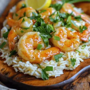 - 1 lb (450g) large shrimp, peeled and deveined - 1 cup jasmine rice - 4 tablespoons unsalted butter Large shrimp form the heart of this dish. They cook quickly and soak up flavor well. I love using jasmine rice because it has a nice aroma. Unsalted butter adds richness without overpowering the dish. - 4 cloves garlic, minced - 1 small onion, finely chopped - 1 cup chicken broth - 1 teaspoon paprika - Salt and pepper to taste Garlic and onion give a sweet and savory base. Chicken broth adds depth to the flavor. Paprika brings a hint of warmth, while salt and pepper balance everything out. - 2 green onions, sliced (for garnish) - Fresh parsley, chopped (for garnish) - 1 tablespoon lemon juice Green onions and parsley add a fresh touch. They also bring a nice crunch. A splash of lemon juice brightens the whole dish, making it taste even better. For the full recipe, check out the link. To cook the rice, start by boiling water. In a medium saucepan, bring 2 cups of water to a boil. Add a pinch of salt for flavor. Once the water bubbles, add 1 cup of jasmine rice. Reduce the heat to low and cover the pot. Let it simmer for about 15 minutes. After cooking, take it off the heat but keep it covered for 5 more minutes. Finally, fluff the rice with a fork to make it light and airy. While the rice cooks, it's time to prepare the shrimp. Take 1 pound of large shrimp, peeled and deveined. Season the shrimp with salt, pepper, and a sprinkle of paprika to add color. This simple seasoning makes a big impact. Cook the shrimp in a hot skillet for about 2-3 minutes on each side. They are done when they turn pink and opaque. Now, let’s make the garlic butter sauce. In a large skillet, melt 2 tablespoons of unsalted butter over medium heat. Once melted, add 4 cloves of minced garlic and 1 small chopped onion. Cook until the onion is soft and clear, which takes about 3-4 minutes. Next, add the cooked shrimp to the skillet. Pour in the remaining butter, 1 tablespoon of lemon juice, and 1 cup of chicken broth. Stir it well and let it simmer for 2-3 minutes. This melds all the flavors together. To combine, spoon the fluffy jasmine rice onto plates. Top it with the garlic butter shrimp and drizzle some sauce over the rice. For serving, use a large platter or individual bowls. This way, everyone can serve themselves or enjoy a more refined look. Add sliced green onions and freshly chopped parsley on top for a bright finish. A lemon wedge on the side adds a refreshing touch. For the full recipe, check the details above. Enjoy your cooking! To get the best shrimp, choose large, fresh shrimp. Look for shrimp that smell like the sea, not fishy. When you cook shrimp, avoid overcooking. Cook them until they turn pink and opaque. This usually takes about 2-3 minutes on each side. Overcooked shrimp can become tough and rubbery. Timing is key for perfect shrimp. You can boost the flavor of your garlic butter shrimp by adding herbs and spices. Try fresh parsley or basil for a nice touch. A pinch of red pepper flakes can add some heat. For side dishes, consider a simple salad or steamed veggies. These pair well with the shrimp and rice. They add freshness to your meal. Use a large skillet for even cooking. This helps the shrimp and onions cook nicely without crowding. Start on medium heat, then raise it to medium-high to sear the shrimp. Adjust the heat as needed to prevent burning. If you notice smoke, lower the heat. You want a nice golden color, not charred shrimp. These tips will help you create a delicious Garlic Butter Shrimp and Rice dish. For the full recipe, check out the [Full Recipe]. {{image_2}} You can easily switch up the rice in this dish. Jasmine rice works great, but you can try: - Basmati rice for a nuttier flavor - Brown rice for added fiber - Quinoa for a protein boost If you want to explore seafood options, shrimp is not your only choice. Consider using: - Scallops for a sweet taste - Salmon for a rich flavor - Lobster for a touch of luxury These changes can make your meal unique and fun. To make this dish gluten-free, simply use gluten-free chicken broth. This keeps the taste intact while ensuring everyone can enjoy it. For a low-carb version, swap the rice for cauliflower rice. This option still gives you a nice base but cuts down on carbs. You can sauté the cauliflower rice in a bit of butter for added flavor. If you like some heat, add spices like red pepper flakes or cayenne pepper. This will spice up your garlic butter shrimp and rice. You can also add vegetables or legumes to boost nutrition. Try: - Bell peppers for crunch - Spinach for added greens - Chickpeas for protein Mixing in veggies enhances the dish and makes it more colorful. You can find the full recipe to explore all these options! After cooking, let the Garlic Butter Shrimp and Rice cool. This helps keep the food safe. Store leftovers in airtight containers. Glass or plastic containers work well. They keep the shrimp and rice fresh longer. If you want to freeze them, make sure to use freezer-safe containers. This keeps them from getting freezer burn. You have two main options for reheating: microwave or stovetop. The microwave is fast. Just place the shrimp and rice in a bowl. Heat for 1-2 minutes, stirring halfway. The stovetop gives better results for texture. Heat a skillet on low and add a splash of broth or water. Stir often until warmed. This keeps the shrimp juicy and flavors intact. Garlic Butter Shrimp and Rice stays good for about 3-4 days in the fridge. Always check for freshness. If it smells off or looks strange, it's best to toss it. Signs of spoilage include a slimy texture or off-color. Always store your food safely to enjoy it later! Making Garlic Butter Shrimp and Rice takes about 30 minutes. You need 10 minutes for prep and 20 minutes for cooking. This quick time makes it a great weeknight meal. You can enjoy a delicious dish without spending hours in the kitchen. Yes, you can use frozen shrimp! Just thaw them first. Place them in cold water for about 15-20 minutes. This makes them easy to cook. Be sure to drain and pat them dry before seasoning. This step helps the shrimp cook evenly. This dish pairs well with many sides. You can serve a fresh salad or steamed veggies. Garlic bread is also a nice touch. For drinks, try a light white wine or sparkling water. These options balance the flavors of the shrimp well. To reduce the strong garlic flavor, use less garlic. You can also add a squeeze of lemon juice. This brightens the dish and balances flavors. Another tip is to add some cream or coconut milk to the sauce. This makes it rich and smooth. In this blog post, I covered how to make Garlic Butter Shrimp and Rice. We discussed the main ingredients, key seasonings, and how to prepare everything step by step. I shared helpful tips on cooking shrimp perfectly and even explored variations for different diets. Remember, the right storage keeps leftovers fresh. You can create a tasty dish that's easy to customize. Use your creativity to make it your own. Happy cooking!