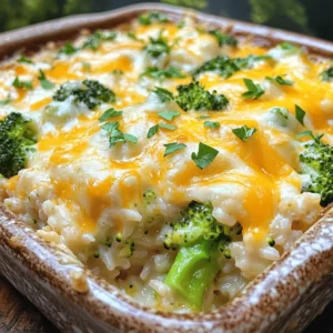 - 2 cups cooked rice (white or brown) - 2 cups fresh broccoli florets - 1 cup shredded sharp cheddar cheese - 1 cup shredded mozzarella cheese - 1 cup milk - 1 small onion, finely chopped - 2 cloves garlic, minced - 1/2 cup sour cream - 1 teaspoon Dijon mustard - 1 teaspoon salt - 1/2 teaspoon black pepper - 1/2 teaspoon paprika - 1/4 teaspoon cayenne pepper (optional) - 1/2 cup breadcrumbs - 2 tablespoons olive oil These ingredients create a warm and cheesy dish that everyone loves. You can use white or brown rice, depending on your preference. Fresh broccoli florets give the casserole a nice crunch and bright color. The sharp cheddar cheese adds a strong flavor, while the mozzarella makes it creamy and gooey. For a little kick, I often add cayenne pepper. If you are not a fan of spicy food, feel free to leave it out. The onion and garlic give a wonderful aroma and taste. Dijon mustard adds depth. Lastly, breadcrumbs on top create a crispy texture that contrasts with the soft rice and broccoli below. I always recommend using high-quality cheese and fresh ingredients. These choices elevate the dish and make it special. This recipe is easy to adapt, so feel free to experiment with your favorite flavors. You can find the full recipe for exact steps and cooking times. Start by preheating your oven to 350°F (175°C). This step is key for even cooking. A hot oven ensures that your casserole bakes properly, giving it a nice golden top. Next, get a large pot of salted water boiling. Once it’s boiling, add 2 cups of fresh broccoli florets and blanch them for 2 to 3 minutes. This quick cooking helps keep the broccoli bright and crisp. Drain the broccoli and set it aside. In the same pot, heat 2 tablespoons of olive oil over medium heat. Add 1 small finely chopped onion and 2 minced garlic cloves. Cook until the onion turns soft and clear, which takes about 5 minutes. Now, grab a large mixing bowl. Combine the cooked rice, blanched broccoli, sautéed onion and garlic, and 1 cup each of shredded cheddar and mozzarella cheese. Pour in 1 cup of milk and add 1/2 cup of sour cream. Don't forget to add 1 teaspoon of Dijon mustard, 1 teaspoon of salt, 1/2 teaspoon of black pepper, 1/2 teaspoon of paprika, and 1/4 teaspoon of cayenne pepper if you like heat. Mix everything well until it’s all combined. Transfer the mixture into a greased 9x13 inch casserole dish. Spread it out evenly. In a small bowl, mix 1/2 cup of breadcrumbs with a bit of olive oil. Sprinkle this mix over the casserole. Bake in your preheated oven for 25 to 30 minutes. You want the top to be golden brown and bubbling. Once done, take it out and let it cool for 5 minutes before serving. Enjoy your cheesy creation! For the full recipe, check the details above. To avoid mushy rice, cook it just right. Use 2 cups of cooked rice. If you overcook the rice, it will turn mushy in the casserole. Use a timer. Follow the package instructions for cooking time. Rinse the rice well before cooking to remove extra starch. This helps it stay fluffy. Cheese makes this dish special. For great flavor, use sharp cheddar and mozzarella. Sharp cheddar gives a nice bite. Mozzarella melts well, adding creaminess. You can mix these cheeses for a rich taste. Try adding some parmesan for a nice twist. It adds a salty flavor that works well with broccoli. Make your casserole pretty with garnishes. Fresh parsley adds color and brightness. You can also use chives for a mild onion flavor. Sprinkle them on right before serving. This makes the dish look appealing. A bright garnish invites everyone to dig in. Use a spatula to serve. Make sure each plate has broccoli and cheese. {{image_2}} For a veggie-packed casserole, I love adding more greens. You can swap in spinach, kale, or even bell peppers. These not only bring bright colors but also boost nutrients. Try adding some corn for sweetness or mushrooms for earthiness. If you want to add protein, chicken or beef works great. You can use leftover rotisserie chicken for ease. Simply shred it and mix it into the rice and cheese blend. For beef, ground beef or turkey can be browned and added. This makes the dish heartier and more filling. To make this casserole gluten-free, swap regular breadcrumbs for gluten-free ones. You can also use brown rice or quinoa instead of white rice. These swaps keep the dish tasty while meeting dietary needs. Enjoy the same cheesy goodness without worry! For the full recipe, check out the detailed instructions. To keep your Cheesy Broccoli Rice Casserole fresh, store it in an airtight container. Make sure it cools down before sealing it. This helps prevent moisture build-up, which can make the casserole soggy. It can last in the fridge for about 3 to 5 days. If you want to enjoy it later, freezing is a great option. When you want to enjoy leftovers, reheat them in the oven. Preheat your oven to 350°F (175°C). Place the casserole in a baking dish and cover it with foil. This prevents the top from burning while it heats. Bake for about 20 minutes or until it's hot all the way through. You can also use the microwave, but the oven keeps the texture better. Heat in short bursts and stir often to ensure even heating. Freezing the casserole is simple. Just make sure it’s completely cool before you freeze it. Use a freezer-safe container or wrap it tightly with plastic wrap and then foil. It can stay frozen for up to 3 months. When you’re ready to eat, let it thaw overnight in the fridge. Then, reheat it in the oven for best results. For the full recipe, check out the details above. You can store Cheesy Broccoli Rice Casserole in the fridge for up to five days. Just keep it in an airtight container. This helps keep it fresh and tasty. Yes, you can prepare this casserole a day ahead. Just mix all your ingredients and place them in a greased dish. Cover it with plastic wrap. When ready, bake it straight from the fridge. This saves time on busy days. This casserole pairs well with many dishes. You can serve it with a simple green salad. Roasted chicken or grilled fish makes a great addition too. For a heartier meal, try adding some crusty bread on the side. Absolutely! Frozen broccoli works well in this dish. Just make sure to thaw and drain it well before use. This prevents extra moisture in your casserole. This blog post covered making a Cheesy Broccoli Rice Casserole. We listed all the key ingredients and shared step-by-step instructions. You learned helpful tips for perfecting your dish, including cheese choices and garnishing. We explored variations for different diets and gave storage and reheating advice. This dish is not just tasty but also versatile. You can easily adapt it to fit your needs. I hope you enjoy making and sharing this comforting casserole with friends and family!
