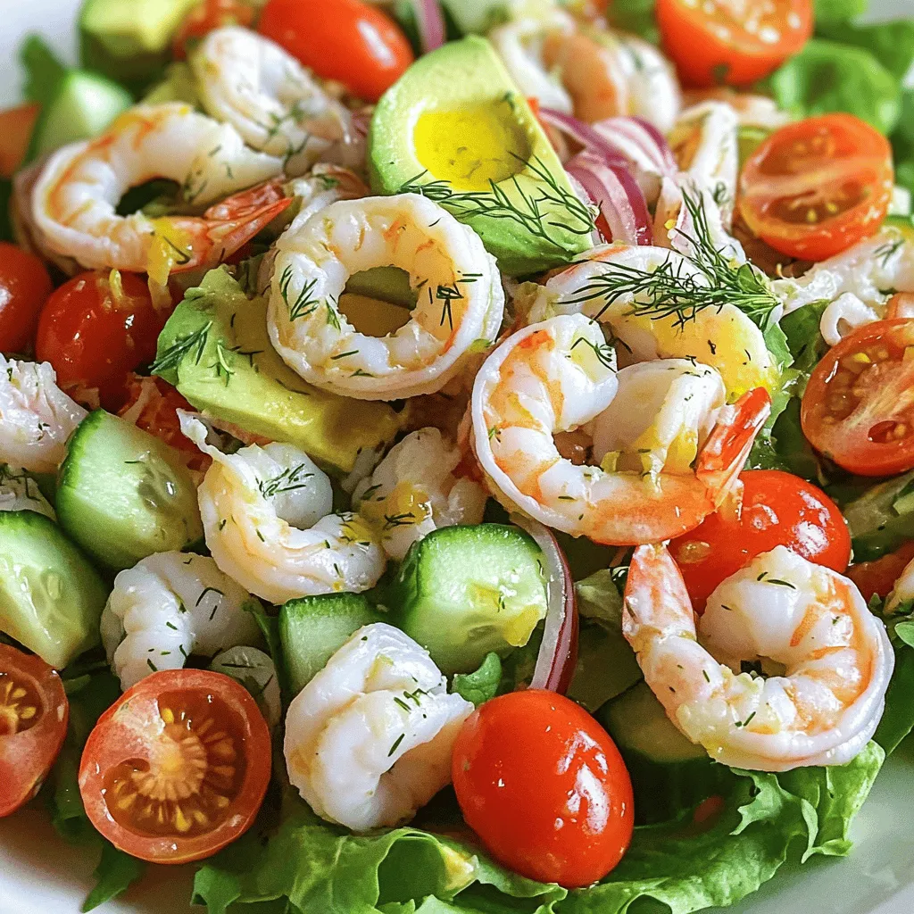 For a great seafood salad, you need fresh seafood. I like using: - 200g cooked shrimp, peeled and deveined - 200g cooked calamari rings - 150g crab meat, shredded These seafood choices give a nice mix of flavors and textures. The shrimp adds sweetness, while the calamari gives a slight chew. The crab meat brings a rich taste. Next, add some colorful veggies to brighten your salad. I recommend: - 1 cup cherry tomatoes, halved - 1 cucumber, diced - 1 avocado, diced - 1/4 red onion, finely chopped - 2 tablespoons fresh dill, chopped These veggies not only add color but also crunch. The cherry tomatoes pop with juice, while the cucumber and avocado add creaminess. Dill gives a fresh herb taste that ties everything together. The dressing is what makes the salad shine. For the dressing, use: - Juice of 1 lemon - 3 tablespoons olive oil - Salt and pepper to taste This simple mix brings flavor without overpowering the seafood. The lemon juice adds brightness, while the olive oil gives a smooth finish. This dressing is key to the full recipe. Start by gathering your seafood. You need cooked shrimp, calamari, and crab meat. Use 200g of shrimp, 200g of calamari rings, and 150g of crab meat. Place all the seafood in a large bowl. Gently mix them. You want them to combine without breaking apart. This step keeps the salad looking nice. Next, you’ll add color and crunch. Halve 1 cup of cherry tomatoes and dice 1 cucumber and 1 avocado. Chop 1/4 of a red onion finely. Toss these veggies into the bowl with the seafood. Their fresh flavors will brighten up the dish. The mix of textures adds interest to every bite. Now, let’s make the dressing. In a small bowl, whisk together the juice of 1 lemon, 3 tablespoons of olive oil, and 2 tablespoons of chopped fresh dill. Add a pinch of salt and pepper to taste. This dressing will bring all the flavors together. It’s both bright and flavorful, perfect for seafood. Pour the dressing over the seafood and vegetables. Gently toss everything to coat. Let the salad sit for about 10 minutes. This rest time helps the flavors blend. Finally, serve the seafood salad over mixed salad greens. It’s a quick and fresh delight, ready to enjoy! Check out the Full Recipe to see all the details. To make your seafood salad shine, pick the freshest seafood. Look for shrimp that smell like the ocean, not fishy. The color should be bright and firm. For calamari, choose rings that are white and glossy. Crab meat should be pale and flaky. Always check the sell-by date. Fresh seafood is key for great flavor. Serve your seafood salad chilled on a warm day. This dish pairs well with crusty bread or crackers. A light white wine complements the flavors nicely. If you want a twist, try adding a side of fruit salad. Fresh herbs, like parsley, can add extra color on top. Don’t overcook your seafood. This makes it tough and rubbery. Also, avoid heavy dressings that mask the seafood taste. If you chop the veggies too small, they can get lost in the salad. Lastly, let your salad sit for a few minutes to meld the flavors but not too long. Enjoying it fresh gives the best taste. {{image_2}} To make an Asian-inspired seafood salad, add some fun flavors. You can use soy sauce and sesame oil for the dressing. Toss in ingredients like shredded carrots and cilantro. You could also add sliced radishes for a nice crunch. This twist brings a fresh taste to your seafood salad. Try using cooked shrimp and crab for the best mix. If you like Caesar salad, you can make a seafood version. Use romaine lettuce as the base. Add seafood like shrimp and crab meat. For the dressing, mix mayonnaise, lemon juice, and Parmesan cheese. Toss in croutons for some crunch. This style adds a creamy and rich taste to your dish. It feels like a classic but with seafood. For a vegan take on seafood salad, use plant-based seafood options. You can find products that mimic shrimp or crab. Use chickpeas or tofu to add protein. For the dressing, mix tahini, lemon juice, and garlic. You can still enjoy the fresh veggies like cucumber and tomatoes. This version is light and healthy while being full of flavor. You can find the full recipe [here](#). To keep your seafood salad fresh, store it in an airtight container. Make sure to seal it well. Place the container in the fridge right after serving. This keeps the salad cool and safe. If you have any leftover dressing, store it separately. This prevents the salad from getting soggy. Properly stored, your seafood salad lasts about 2 to 3 days in the fridge. After that, the seafood may lose its flavor and texture. Always check for any off smells or changes in color before eating. If you see or smell anything unusual, it’s best to toss it out. Seafood salad is best enjoyed cold. If you need to warm it, do so gently. Place it in a pan on low heat. Heat just until it is warm, not hot. This keeps the seafood tender. Microwaving is not recommended, as it can make the seafood rubbery. Yes, you can use frozen seafood. Just thaw it first. Frozen seafood is often safe and good. It can save time and money. Look for quality brands that freeze fresh seafood quickly. Mixed salad greens work well with seafood salad. You can also use arugula or spinach. These greens add fresh flavors. They also give a nice crunch. Adding herbs, like parsley or basil, enhances taste too. To make a healthier dressing, swap olive oil for yogurt. Greek yogurt adds creaminess with less fat. Mix it with lemon juice, herbs, and a dash of salt. This dressing is light but full of flavor. Yes, this recipe is great for meal prep. You can store it in the fridge for up to three days. Just keep the dressing separate until serving. This keeps everything fresh and tasty. A crisp white wine pairs best with seafood salad. Try a Sauvignon Blanc or a Pinot Grigio. These wines enhance the seafood flavors. They also balance the salad's freshness. Enjoy your meal with a nice glass of wine! This article covered how to make a delicious seafood salad. We explored the best seafood choices, tasty vegetables, and dressings. I shared step-by-step instructions to prepare each part. You learned tips to pick fresh ingredients and serve your salad right. Lastly, I provided ideas for variations and storage hints. Remember, making a great seafood salad is easy with the right steps. Enjoy experimenting with flavors and impress your friends!
