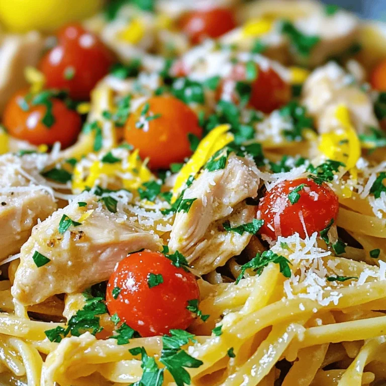 - 12 oz linguine pasta - 1 lb chicken breast, diced - 1/2 cup unsalted butter - 4 cloves garlic, minced - 1 teaspoon smoked paprika - 1 teaspoon dried oregano - 1/2 teaspoon cayenne pepper (adjust for spice preference) - 1/4 cup fresh parsley, chopped - 1/2 cup cherry tomatoes, halved - Salt and pepper to taste - Zest of 1 lemon - 2 tablespoons lemon juice - Grated Parmesan cheese, for serving You need a few key ingredients to make Cowboy Butter Chicken Linguine. First, the pasta is essential. I use 12 oz of linguine. It cooks quickly and pairs well with the sauce. You also need 1 lb of diced chicken breast for protein. This gives the dish a hearty feel. Butter is the star flavor here. I recommend 1/2 cup of unsalted butter. This helps create that rich cowboy butter taste. Garlic is another must. Four cloves minced adds depth and aroma to the dish. For a smoky flavor, include 1 teaspoon of smoked paprika. Dried oregano, about 1 teaspoon, adds a nice herbal note. If you like spice, add 1/2 teaspoon of cayenne pepper, but adjust it to your taste. Freshness comes from 1/4 cup of chopped parsley and 1/2 cup of halved cherry tomatoes. These brighten the dish. Lastly, you will need the zest and juice of 1 lemon. This adds a zing that balances the butter. Don’t forget salt and pepper to taste, plus some grated Parmesan cheese for serving. You can grab all these ingredients to whip up this tasty meal. For more details on how to prepare this dish, check out the Full Recipe. - Boil a large pot of salted water. - Add the linguine and cook it according to the package. - Reserve one cup of pasta water before draining. - In a large skillet, melt a quarter cup of butter over medium-high heat. - Add the diced chicken and season with salt and pepper. - Cook for 6 to 8 minutes until the chicken is golden brown and cooked through. - Remove the chicken from the skillet and set it aside. - In the same skillet, lower the heat to medium and add the remaining butter. - Once the butter melts, stir in minced garlic, smoked paprika, dried oregano, and cayenne pepper. - Sauté for 1 to 2 minutes until the mixture is fragrant. - Add the cooked chicken back into the skillet along with halved cherry tomatoes. - Stir to coat everything in the buttery sauce. - If the sauce is too thick, add some reserved pasta water to reach the desired consistency. - Toss the drained linguine with the chicken and sauce until well mixed. - Stir in lemon zest, lemon juice, and chopped parsley. - Adjust seasoning with salt and pepper to taste. For the full recipe, check out the complete instructions and ingredient list. For juicy chicken, cook it for about 6-8 minutes. This time helps the chicken stay moist. Always check that it reaches 165°F. Season the chicken well. Use salt, pepper, and smoked paprika to enhance the taste. You can also add garlic powder for extra flavor. To get the best cowboy butter taste, use fresh garlic. Sauté it until it smells great, about 1-2 minutes. Adjust spices, too. If you love heat, add more cayenne pepper. You can also toss in fresh herbs like thyme or rosemary for a twist. To achieve al dente linguine, cook it just until firm. Follow package instructions closely. Remember to reserve some pasta water before draining. This starchy water helps the sauce stick to the pasta. Just add a splash if the sauce is too thick. {{image_2}} You can add a kick to your Cowboy Butter Chicken Linguine. To make it spicy, simply add more cayenne pepper or sprinkle red pepper flakes into the mix. For those who love heat, try adding fresh jalapeños. Slice them thin and toss them in while cooking the chicken. You’ll get a nice, fiery taste that elevates every bite. If you want a meatless version, swap chicken for mushrooms or tofu. Mushrooms can give a rich, earthy flavor. Tofu absorbs flavors well, making it a great choice. For vegan options, adjust the cowboy butter recipe. Instead of butter, use olive oil or vegan butter for a creamy base that still tastes fantastic. Feel free to get creative with this dish. Toss in seasonal vegetables like spinach or zucchini for extra color and nutrition. This adds freshness and makes it more filling. You can also experiment with different types of pasta. Try penne or fusilli for a fun twist on the classic linguine. Each shape brings a new texture and experience to your meal. For the full recipe, check the detailed instructions above. To keep your Cowboy Butter Chicken Linguine fresh, you should refrigerate it. Place the leftovers in an airtight container. This will help keep moisture in and prevent any unwanted smells. If you have a lot left, you can divide it into smaller portions. This way, you can enjoy it over several days. When reheating, you want to avoid dryness. The best method is to use the stovetop. Add a small splash of water or broth to the pan. Heat it on low, stirring gently until warm. This helps bring back the tasty flavors. You can also add a bit of butter for richness. Yes, you can freeze Cowboy Butter Chicken Linguine! To do this, let it cool first. Then, place it in an airtight container or freezer bag. Be sure to remove as much air as possible. When you're ready to eat, thaw it in the fridge overnight. Reheat on the stovetop for the best texture. It takes about 30 minutes to make Cowboy Butter Chicken Linguine. - Prep time: 15 minutes - Cook time: 15 minutes Yes, you can use chicken thighs. They add great flavor and stay juicy. - Pros: Thighs are more tender and flavorful. - Cons: They may take longer to cook. Yes, this dish is kid-friendly. Kids love pasta and buttery flavors. - Tips: Cut chicken into small pieces. You can also add cheese for extra appeal. You can serve this dish with garlic bread or a fresh salad. - Suggestions: - Garlic bread for a crunchy side - Caesar salad for a fresh contrast Yes, you can prep some parts ahead of time. - Cook the chicken and make the sauce in advance. - Store them in the fridge until you're ready to combine. - This helps keep the flavors fresh and saves time. For the full recipe, check the earlier sections. Enjoy your cooking! In this post, we explored how to make Cowboy Butter Chicken Linguine. We covered ingredients, tools, step-by-step instructions, and helpful tips. This dish is versatile and can be made spicy or vegetarian. Remember to reserve pasta water for the best texture. Store leftovers properly and try different pairings or variations. Enjoy creating this tasty meal that your family will love! Cooking can be fun and rewarding, so dive in and enjoy.