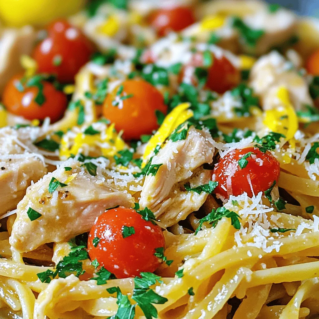 - 12 oz linguine pasta - 1 lb chicken breast, diced - 1/2 cup unsalted butter - 4 cloves garlic, minced - 1 teaspoon smoked paprika - 1 teaspoon dried oregano - 1/2 teaspoon cayenne pepper (adjust for spice preference) - 1/4 cup fresh parsley, chopped - 1/2 cup cherry tomatoes, halved - Salt and pepper to taste - Zest of 1 lemon - 2 tablespoons lemon juice - Grated Parmesan cheese, for serving You need a few key ingredients to make Cowboy Butter Chicken Linguine. First, the pasta is essential. I use 12 oz of linguine. It cooks quickly and pairs well with the sauce. You also need 1 lb of diced chicken breast for protein. This gives the dish a hearty feel. Butter is the star flavor here. I recommend 1/2 cup of unsalted butter. This helps create that rich cowboy butter taste. Garlic is another must. Four cloves minced adds depth and aroma to the dish. For a smoky flavor, include 1 teaspoon of smoked paprika. Dried oregano, about 1 teaspoon, adds a nice herbal note. If you like spice, add 1/2 teaspoon of cayenne pepper, but adjust it to your taste. Freshness comes from 1/4 cup of chopped parsley and 1/2 cup of halved cherry tomatoes. These brighten the dish. Lastly, you will need the zest and juice of 1 lemon. This adds a zing that balances the butter. Don’t forget salt and pepper to taste, plus some grated Parmesan cheese for serving. You can grab all these ingredients to whip up this tasty meal. For more details on how to prepare this dish, check out the Full Recipe. - Boil a large pot of salted water. - Add the linguine and cook it according to the package. - Reserve one cup of pasta water before draining. - In a large skillet, melt a quarter cup of butter over medium-high heat. - Add the diced chicken and season with salt and pepper. - Cook for 6 to 8 minutes until the chicken is golden brown and cooked through. - Remove the chicken from the skillet and set it aside. - In the same skillet, lower the heat to medium and add the remaining butter. - Once the butter melts, stir in minced garlic, smoked paprika, dried oregano, and cayenne pepper. - Sauté for 1 to 2 minutes until the mixture is fragrant. - Add the cooked chicken back into the skillet along with halved cherry tomatoes. - Stir to coat everything in the buttery sauce. - If the sauce is too thick, add some reserved pasta water to reach the desired consistency. - Toss the drained linguine with the chicken and sauce until well mixed. - Stir in lemon zest, lemon juice, and chopped parsley. - Adjust seasoning with salt and pepper to taste. For the full recipe, check out the complete instructions and ingredient list. For juicy chicken, cook it for about 6-8 minutes. This time helps the chicken stay moist. Always check that it reaches 165°F. Season the chicken well. Use salt, pepper, and smoked paprika to enhance the taste. You can also add garlic powder for extra flavor. To get the best cowboy butter taste, use fresh garlic. Sauté it until it smells great, about 1-2 minutes. Adjust spices, too. If you love heat, add more cayenne pepper. You can also toss in fresh herbs like thyme or rosemary for a twist. To achieve al dente linguine, cook it just until firm. Follow package instructions closely. Remember to reserve some pasta water before draining. This starchy water helps the sauce stick to the pasta. Just add a splash if the sauce is too thick. {{image_2}} You can add a kick to your Cowboy Butter Chicken Linguine. To make it spicy, simply add more cayenne pepper or sprinkle red pepper flakes into the mix. For those who love heat, try adding fresh jalapeños. Slice them thin and toss them in while cooking the chicken. You’ll get a nice, fiery taste that elevates every bite. If you want a meatless version, swap chicken for mushrooms or tofu. Mushrooms can give a rich, earthy flavor. Tofu absorbs flavors well, making it a great choice. For vegan options, adjust the cowboy butter recipe. Instead of butter, use olive oil or vegan butter for a creamy base that still tastes fantastic. Feel free to get creative with this dish. Toss in seasonal vegetables like spinach or zucchini for extra color and nutrition. This adds freshness and makes it more filling. You can also experiment with different types of pasta. Try penne or fusilli for a fun twist on the classic linguine. Each shape brings a new texture and experience to your meal. For the full recipe, check the detailed instructions above. To keep your Cowboy Butter Chicken Linguine fresh, you should refrigerate it. Place the leftovers in an airtight container. This will help keep moisture in and prevent any unwanted smells. If you have a lot left, you can divide it into smaller portions. This way, you can enjoy it over several days. When reheating, you want to avoid dryness. The best method is to use the stovetop. Add a small splash of water or broth to the pan. Heat it on low, stirring gently until warm. This helps bring back the tasty flavors. You can also add a bit of butter for richness. Yes, you can freeze Cowboy Butter Chicken Linguine! To do this, let it cool first. Then, place it in an airtight container or freezer bag. Be sure to remove as much air as possible. When you're ready to eat, thaw it in the fridge overnight. Reheat on the stovetop for the best texture. It takes about 30 minutes to make Cowboy Butter Chicken Linguine. - Prep time: 15 minutes - Cook time: 15 minutes Yes, you can use chicken thighs. They add great flavor and stay juicy. - Pros: Thighs are more tender and flavorful. - Cons: They may take longer to cook. Yes, this dish is kid-friendly. Kids love pasta and buttery flavors. - Tips: Cut chicken into small pieces. You can also add cheese for extra appeal. You can serve this dish with garlic bread or a fresh salad. - Suggestions: - Garlic bread for a crunchy side - Caesar salad for a fresh contrast Yes, you can prep some parts ahead of time. - Cook the chicken and make the sauce in advance. - Store them in the fridge until you're ready to combine. - This helps keep the flavors fresh and saves time. For the full recipe, check the earlier sections. Enjoy your cooking! In this post, we explored how to make Cowboy Butter Chicken Linguine. We covered ingredients, tools, step-by-step instructions, and helpful tips. This dish is versatile and can be made spicy or vegetarian. Remember to reserve pasta water for the best texture. Store leftovers properly and try different pairings or variations. Enjoy creating this tasty meal that your family will love! Cooking can be fun and rewarding, so dive in and enjoy.