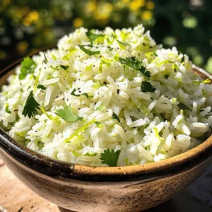 To create this zesty delight, gather these fresh and simple ingredients: - 1 cup long-grain white rice - 2 cups vegetable broth (or water) - 1 tablespoon olive oil - 2 cloves garlic, minced - Zest of 1 lime - Juice of 1 lime - 1/2 cup fresh cilantro, chopped - 1 teaspoon sea salt - 1/2 teaspoon black pepper - Optional: 1/4 teaspoon ground cumin for added flavor For the best taste, I recommend using: - Rice: Look for brands like Jasmine or Basmati for the fluffiest rice. - Broth: Choose low-sodium vegetable broth, such as Swanson or Pacific Foods, for balanced flavor. - Olive Oil: Extra virgin olive oil, like Filippo Berio, adds richness. You can make this dish work for everyone by swapping some ingredients: - Use brown rice for more fiber and a nuttier taste. Just increase cooking time to about 40 minutes. - For a lower sodium dish, opt for homemade broth or water instead of store-bought broth. - If you're avoiding gluten, rest assured, this recipe is naturally gluten-free! This Zesty Cilantro Lime Rice fits many diets while remaining fresh and flavorful. Enjoy crafting your perfect dish! To make Zesty Cilantro Lime Rice, start by rinsing 1 cup of long-grain white rice under cold water. This removes excess starch and makes the rice fluffy. Next, heat 1 tablespoon of olive oil in a medium saucepan over medium heat. Add 2 cloves of minced garlic and sauté for about 1 minute. Be careful not to let it burn. Stir in the rinsed rice and toast it for 2-3 minutes. After toasting, pour in 2 cups of vegetable broth or water. Add the zest and juice of 1 lime, 1 teaspoon of sea salt, and 1/2 teaspoon of black pepper. If you like, you can add 1/4 teaspoon of ground cumin for extra flavor. Stir well to mix everything together. Bring this mixture to a boil, then reduce the heat to low. Cover the pot and let it simmer for 18-20 minutes until the rice is cooked and the liquid is absorbed. When done, remove it from the heat. Let it sit covered for 5 more minutes. Finally, fluff the rice with a fork. Gently fold in 1/2 cup of chopped cilantro until it's evenly mixed. The key to perfect rice lies in rinsing and toasting. Rinsing removes starch, leading to fluffy rice. Toasting the rice in oil and garlic adds flavor and keeps grains separate. Always use the right water-to-rice ratio. For long-grain rice, the ratio is 2:1. If you want a little crunch, reduce the liquid slightly. Letting the rice rest off the heat after cooking helps it fluff up. Remember to fluff with a fork gently. This keeps the grains whole and light. Many people skip rinsing the rice, which leads to sticky rice. Avoid burning the garlic when sautéing, as it gives a bitter taste. Ensure you cover the pot while simmering; this keeps steam in and cooks the rice evenly. Stirring too much during cooking can break the grains, making them mushy. Lastly, don’t skip the resting step; it’s key for fluffy rice. For the full recipe, check out the complete list of instructions. To boost the flavor of Zesty Cilantro Lime Rice, consider adding more spices. A pinch of ground cumin adds warmth. You can also try smoked paprika for a hint of smokiness. Fresh herbs like parsley or green onions can add brightness. Experiment with flavors that you love to make it your own. Rinsing rice is key. It removes excess starch, which helps create fluffy rice. Use cold water and rinse until it runs clear. Toasting the rice is just as important. Sautéing the rinsed rice in olive oil and garlic for a few minutes adds depth. This step helps the grains absorb flavors better. For fluffy rice, let it rest after cooking. Once the rice is done, turn off the heat and keep the pot covered. Let it sit for five minutes. This allows steam to finish cooking the rice. Fluffing with a fork also helps separate the grains. Avoid using a spoon, as it can mash the rice. Follow these tips from the Full Recipe for perfect results every time. {{image_2}} You can easily change the flavors in this dish. For a spicy kick, add diced jalapeños. They bring heat and a nice crunch. You can also mix in black beans for extra protein and fiber. They pair well with the zesty rice. Try adding corn for sweetness or diced tomatoes for a fresh twist. This recipe is very flexible. To make it vegan, just use vegetable broth instead of water. The rice tastes great without any animal products. For gluten-free options, make sure the broth is certified gluten-free. You can also swap the white rice for brown rice. Just remember, brown rice takes longer to cook. How you serve the rice can make a big difference. Use a colorful bowl to show off the bright green cilantro. You can garnish the top with lime wedges for a pop of color. Serve it alongside grilled chicken or fish for a complete meal. It also tastes great with a sprinkle of feta or avocado slices on top. To keep your Zesty Cilantro Lime Rice fresh, let it cool first. Place it in an airtight container. Make sure the lid seals well. Store it in the fridge for up to four days. If you want to keep it longer, consider freezing it. When it’s time to eat the leftover rice, reheat it gently. You can use the microwave or stovetop. If using the microwave, add a splash of water. Cover it to keep the moisture in. Heat for about one to two minutes, or until warm. Stir halfway through to heat evenly. If you freeze the rice, use a freezer-safe bag or container. Remove as much air as possible before sealing. This helps prevent freezer burn. It can last up to three months in the freezer. When ready to use, thaw it in the fridge overnight. Reheat as mentioned earlier for the best flavor. To make Zesty Cilantro Lime Rice without broth, simply use water instead. The key is to season the rice well. Add more lime juice and zest for flavor. You can also mix in extra herbs. This will give you a tasty base without using broth. Yes, you can use brown rice instead of white rice. However, brown rice needs more water and a longer cooking time. Use 2.5 cups of water for 1 cup of brown rice. Cook for about 40-45 minutes. The result will be a nuttier flavor and chewier texture. The best way to reheat cilantro lime rice is on the stove. Add a splash of water to a pan. Heat it on low while stirring. This keeps the rice moist and fluffy. You can also use the microwave. Just add a few drops of water and cover it. Yes, Zesty Cilantro Lime Rice is gluten-free. The main ingredients, rice, and cilantro, do not contain gluten. Always check for gluten in any broth used, if you decide to add it. This makes it a great option for those with gluten sensitivity. For the complete recipe, check out the Full Recipe above! Zesty Cilantro Lime Rice is simple to make and full of flavor. We covered the essential ingredients, cooking steps, and tips to ensure perfect rice. Remember the variations for different diets and preferences. Storing leftovers properly keeps your rice fresh longer. Enjoy experimenting with this dish! With the right ingredients and techniques, you’ll impress everyone at your next meal.