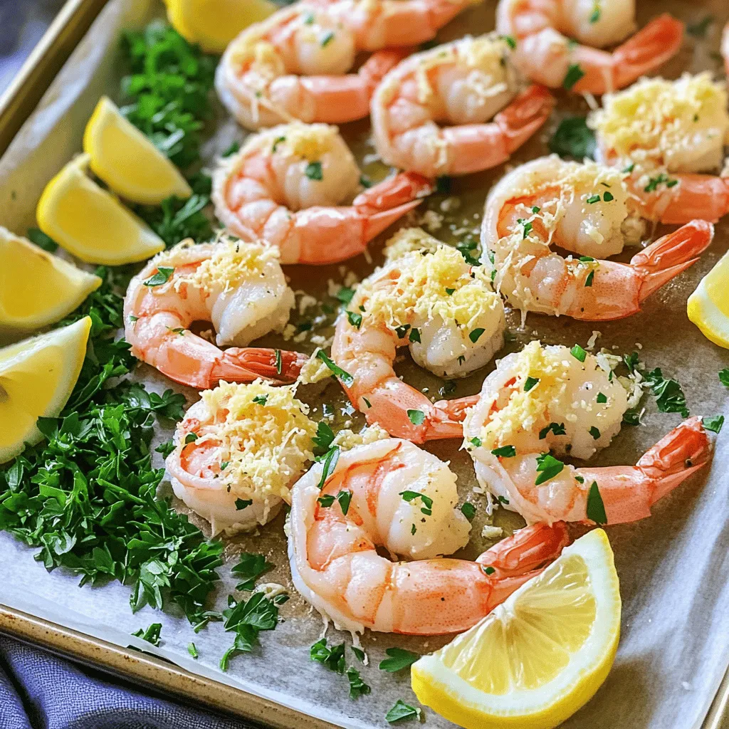 - 1 pound large shrimp, peeled and deveined - 4 cloves garlic, minced - 2 tablespoons olive oil Large shrimp are the star of this dish. Look for fresh, firm shrimp for the best flavor. Minced garlic adds a punch of taste that pairs well with shrimp. Olive oil helps in cooking and adds richness to the dish. - 1/4 cup grated Parmesan cheese - 1 tablespoon fresh lemon juice - 1 teaspoon paprika Parmesan cheese gives a salty and nutty flavor. Fresh lemon juice brightens the dish. Paprika adds a hint of spice and color. - 1 teaspoon Italian seasoning - Fresh parsley, chopped (for garnish) - Salt and pepper to taste Italian seasoning brings a mix of herbs that enhance the shrimp. Fresh parsley adds a pop of color and freshness. Don’t forget salt and pepper to balance all the flavors. For the full recipe, check out the provided link. Enjoy making this tasty dish! - Preheat the oven to 400°F (200°C). This step is key for even cooking. - In a large bowl, mix together 2 tablespoons of olive oil, 4 minced garlic cloves, 1 tablespoon of fresh lemon juice, 1 teaspoon of paprika, 1 teaspoon of Italian seasoning, and salt and pepper to taste. This garlic mixture will coat the shrimp and add great flavor. - Add 1 pound of peeled and deveined shrimp into the bowl. Toss the shrimp well, ensuring they are fully coated in the garlic mixture. This makes sure each bite is packed with flavor. - Spread the shrimp evenly on a baking sheet lined with parchment paper. This helps the shrimp cook evenly and makes cleanup easier. - Roast the shrimp in the preheated oven for about 8-10 minutes. They will turn pink and be cooked through. If you want a crispy topping, switch the oven to broil for the last 1-2 minutes. Just watch them closely to prevent burning! - Remove the shrimp from the oven. Garnish with chopped fresh parsley and serve with lemon wedges on the side. The lemon adds a fresh kick that brightens the dish. For the complete recipe, refer to the [Full Recipe]. - Use fresh ingredients: Fresh shrimp and garlic boost the taste. They add natural sweetness and depth. Always choose high-quality shrimp for the best outcome. - Experiment with additional spices: Try adding a pinch of red pepper flakes for heat. Alternatively, mix in some fresh herbs like thyme or basil. These small changes can elevate the dish. - Avoid overcooking: Shrimp cooks fast. Once they turn pink, they are done. Overcooked shrimp become rubbery and tough. Set a timer to avoid this issue. - Check the shrimp for doneness: The shrimp should curl slightly and be opaque. If you see this, you are good to go. - Pairing with side dishes: Garlic Parmesan Roasted Shrimp goes well with rice or pasta. A simple green salad adds freshness. Roasted vegetables also complement the flavors nicely. - Wine pairings: A crisp white wine works best. Consider a Sauvignon Blanc or Pinot Grigio. These wines enhance the garlic and lemon notes in the dish. For the complete details on how to make this dish, check out the Full Recipe. {{image_2}} You can switch up the seafood in this dish. Feel free to use scallops or fish fillets. Both work well with garlic and Parmesan. You can also try shrimp in different sizes. Large shrimp hold up well in the oven, but medium or small shrimp can work too. If you want to change the flavors, swap seasonings. Instead of Italian seasoning, use Cajun spice for a kick. You might also try using lemon pepper for a zesty twist. Adding fresh herbs like thyme or basil can give a nice touch too. Roasting shrimp is great, but grilling adds a smoky flavor. If you grill, aim for medium heat. Cook the shrimp for about 2-3 minutes on each side. Keep an eye on them to prevent overcooking. You can also cook shrimp in a skillet. Heat some olive oil in the pan and add the shrimp. Cook for about 3-4 minutes until they turn pink. This method is quick and offers a nice sear. For gluten-free options, this recipe is already safe. The ingredients do not include any gluten. Just check your seasonings to ensure they are gluten-free too. If you want a low-carb version, you can skip the Parmesan cheese. You can use nutritional yeast instead for a cheesy flavor. Serve the shrimp with a side of steamed veggies for a complete meal. For the full recipe, see the earlier section. Enjoy your cooking! To keep your Garlic Parmesan Roasted Shrimp fresh, follow these steps: - Let the shrimp cool to room temperature. - Place the shrimp in an airtight container. - Make sure to seal it well to keep air out. This method helps prevent the shrimp from drying out. Refrigerate the container right away. You can enjoy the leftovers within 2-3 days for the best taste. If you want to save the shrimp for later, freezing is a great option. Here's how to do it: - First, let the shrimp cool completely. - Then, spread them in a single layer on a baking sheet. - Freeze the shrimp for about 1-2 hours until they are firm. - Once frozen, transfer the shrimp to a freezer-safe bag. When you're ready to eat, thaw the shrimp in the fridge overnight. Reheat them in the oven or on the stove. This keeps the flavors intact. How long does Garlic Parmesan Roasted Shrimp last? Here are the details: - In the fridge, the shrimp stays fresh for 2-3 days. - In the freezer, they can last for up to 2 months. Always check for signs of spoilage. If the shrimp smells off or looks discolored, it's best to discard them. Keeping an eye on freshness ensures you enjoy each bite of this delicious dish. Cook shrimp in the oven for about 8-10 minutes. They should turn pink and curl up. If you use larger shrimp, add 1-2 minutes. Always check for doneness. Overcooked shrimp can become tough and rubbery. Yes, you can use frozen shrimp. Just thaw them first. Place the shrimp in a bowl of cold water for about 15-20 minutes. Drain and pat dry. This helps the seasoning stick better. You can follow the same cooking time as fresh shrimp. Serve Garlic Parmesan Roasted Shrimp with a side of rice or pasta. A fresh salad pairs well too. You might enjoy roasted vegetables or garlic bread as sides. Lemon wedges enhance the dish's flavor. This recipe is quite healthy. Shrimp are low in calories and high in protein. The olive oil adds healthy fats. Garlic has many health benefits, like boosting your immune system. Parmesan cheese adds flavor but should be used in moderation. Overall, this dish is a tasty, nutritious option for any meal. For the full recipe, check the previous section! This blog post covered how to make delicious Garlic Parmesan Roasted Shrimp. We looked at the main ingredients like shrimp, garlic, and olive oil. You learned step-by-step instructions, from preparation to serving. We also shared tips for flavor and ensuring your shrimp cooks just right. Lastly, we explored variations, storage tips, and FAQs. Overall, this dish is easy and fun to make. With fresh ingredients and simple techniques, you can impress anyone. Enjoy your cooking adventure and make it your own!