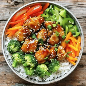 - 2 cups jasmine rice - 1 lb boneless, skinless chicken thighs - 1 cup broccoli florets - 1 bell pepper, sliced - 1 carrot, julienned You need jasmine rice for a soft, fluffy base. The chicken thighs bring great taste and moisture. Fresh vegetables add crunch, color, and nutrients. You can use any bell pepper you like. Broccoli and carrots are great choices for this dish. - 1/3 cup teriyaki sauce - 1 tablespoon sesame oil - 1 tablespoon honey The teriyaki sauce gives the dish its sweet and savory flavor. Sesame oil adds depth and a nutty taste. Honey balances the saltiness and enhances the overall flavor. - 2 green onions, chopped - Sesame seeds Green onions add a fresh crunch and a pop of color. Sesame seeds give a nice finish and a little extra flavor. You can skip these if you want, but they make the dish look more appealing. For the full recipe, check out the detailed cooking steps. To cook jasmine rice, start by rinsing 2 cups of rice in cold water. This removes excess starch and keeps the rice from being sticky. Then, add the rinsed rice to a pot with 2 1/2 cups of water. Bring it to a boil, then reduce the heat and cover. Let it simmer for about 15 minutes. Once the water is gone, fluff the rice with a fork and keep it warm until you are ready to serve. For the chicken, use 1 pound of boneless, skinless chicken thighs. Cut them into bite-sized pieces. Season the chicken lightly with salt and pepper. Heat 1 tablespoon of olive oil in a large skillet over medium-high heat. Add the chicken and cook for about 5 to 7 minutes. Stir it often until the chicken is golden brown and cooked through. You want it juicy but not overcooked. While the chicken cooks, it's time for the vegetables. Use 1 cup of broccoli florets, 1 sliced bell pepper, and 1 julienned carrot. Add these vegetables to the skillet when the chicken is nearly done. Stir-fry them for about 3 to 4 minutes. This keeps them crisp-tender. You want them colorful and fresh, not soggy. In a small bowl, mix 1/3 cup teriyaki sauce, 1 tablespoon sesame oil, and 1 tablespoon honey. Once your chicken and veggies are done, pour this sauce over them. Toss everything together well. Heat for an additional 2 minutes to ensure the sauce is warm and coats the chicken and vegetables nicely. Now, you’re ready to serve! Place a scoop of jasmine rice in a bowl. Top it with the chicken and vegetable mix for a tasty meal. For added crunch, garnish with chopped green onions and sesame seeds. Enjoy your easy chicken teriyaki bowl! You can find the full recipe above. To get the best chicken, choose boneless, skinless thighs. They stay juicy and tender. Cut them into bite-sized pieces for quick cooking. Heat your skillet on medium-high. Add olive oil before the chicken. This helps the chicken brown nicely. Stir it often to cook evenly. To avoid overcooking, check the chicken after 5 minutes. It should be golden brown and reach 165°F. Remove it from heat right when it’s done. This keeps it moist and tasty. To make your teriyaki sauce, mix soy sauce, sugar, and ginger. You can add garlic for extra flavor. A splash of rice vinegar adds a nice tang. If you want a sweeter sauce, use more honey. You can also try other seasonings. Add a pinch of red pepper flakes for heat or some sesame seeds for crunch. Experimenting helps you find your favorite mix. Presentation is key for this dish. Serve the rice in a bowl, then top with the chicken and veggies. For color, sprinkle chopped green onions and sesame seeds on top. You can pair this meal with simple sides. Steamed edamame or a light salad work well. This adds freshness and balance to your meal. Enjoy your Easy Chicken Teriyaki Bowls! For the recipe, check the Full Recipe. {{image_2}} You can easily change up the vegetables in your chicken teriyaki bowls. Broccoli, bell peppers, and carrots work great. But you can also try snap peas, zucchini, or mushrooms. Each veggie adds its own flavor and texture. Seasonal changes can inspire your choices too. In spring, use asparagus. In fall, add squash. This keeps your meal fresh and interesting. If you want a twist, try using tofu or shrimp instead of chicken. Tofu offers a plant-based option that's filling. Use firm tofu and press it to remove extra water. Cut it into cubes, then cook it just like the chicken. For shrimp, use peeled and deveined shrimp. Add them to the skillet after cooking the veggies. They cook quickly, usually in just 3-4 minutes. You can make gluten-free chicken teriyaki bowls too. Simply use a gluten-free teriyaki sauce. There are many tasty options on the market. If you're watching calories, reduce the amount of sauce. You can also use less oil for cooking. These simple swaps help keep your meal light but still flavorful. For the full recipe, check out the complete guide! To keep your chicken teriyaki bowls fresh, store them in the fridge. Place leftovers in airtight containers. This helps to keep out moisture and odors. Make sure to cool the food to room temperature before sealing it. If stored correctly, your meal can last up to three days. When it's time to eat your leftovers, you can reheat them quickly. Use a microwave-safe dish and cover it loosely. Heat in short intervals, about 1-2 minutes at a time. Stir between heating to ensure even warmth. To keep the rice from getting soggy, add a splash of water before reheating. This helps the rice stay fluffy. If you want to save some for later, freezing is a great option. Divide your chicken teriyaki into single portions. Use freezer-safe bags or containers. Remove as much air as possible to prevent freezer burn. When you're ready to eat, let the meal thaw in the fridge overnight. For a quick option, you can use the microwave to thaw it. Just be careful not to cook it while thawing. You can make simple teriyaki sauce at home. Just mix these easy ingredients: - 1/3 cup soy sauce - 1 tablespoon honey - 1 tablespoon sesame oil - 1 tablespoon rice vinegar - 1 teaspoon garlic, minced - 1 teaspoon ginger, minced Combine these ingredients in a small bowl. Stir well until the honey dissolves. This sauce brings a sweet and savory flavor. You can store it in the fridge for up to a week. Yes, you can prep this meal in advance. Here are some tips: - Cook the rice and store it in the fridge. - Chop the vegetables the night before. Keep them in an airtight container. - Marinate the chicken in teriyaki sauce for extra flavor. - You can stir-fry everything right before serving. This keeps the meal fresh and tasty. Here are some great side dishes and drinks to pair with your teriyaki bowls: - Steamed edamame - Cucumber salad - Miso soup - Green tea - Sake or sparkling water These options complement the flavors of your chicken teriyaki bowls. Enjoy mixing and matching! This blog post guided you through making a tasty chicken teriyaki bowl. We covered key ingredients like jasmine rice and fresh veggies. You learned step-by-step how to cook and combine these items for great flavor. Remember the tips for texture and serving ideas to elevate your meal. Finally, explore variations and storage methods to keep your dish fresh. Now, you have the skills to create a delicious, homemade chicken teriyaki bowl anytime. Enjoy your cooking journey!