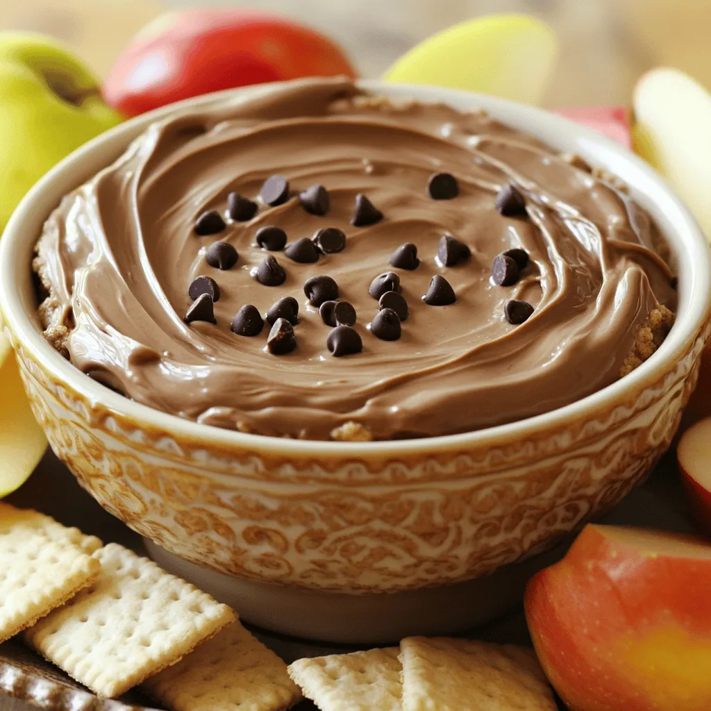 To make Chocolate Chip Cookie Dough Dip, you need simple ingredients. Each one plays a key role in creating a creamy, sweet treat. - Flour: Use 1 cup of all-purpose flour, but remember to heat-treat it. This makes it safe to eat raw. - Sugars: You will need ½ cup of packed brown sugar and ½ cup of granulated sugar. These give the dip its sweet flavor. - Butter: Use ½ cup of softened unsalted butter. It helps create a rich, smooth texture. - Vanilla and Milk: Add 1 teaspoon of vanilla extract for flavor. You’ll also need 2 tablespoons of milk, or more for the right texture. - Chocolate Chips and Salt: Finally, use 1 cup of mini chocolate chips for that classic cookie taste. A pinch of salt balances the sweetness. Gather these ingredients for a dip that will wow your taste buds. For the full recipe, check out the cooking instructions. Creaming the Butter and Sugars Start with soft butter. Place it in a mixing bowl. Add both sugars. You want to mix until it looks light and fluffy. This takes about two minutes. The fluffy mix gives your dip a nice texture. Incorporating Flour and Salt Next, add the heat-treated flour and salt. Mix slowly to avoid a flour cloud. Stir until everything is combined well. You should not see any dry spots. This step is key for a smooth dip. Adjusting Consistency with Milk Now, pour in the milk. Start with two tablespoons. Mix and see if it looks creamy. If the dip is too thick, add more milk. Keep stirring until you get your desired texture. This will make the dip smooth and easy to scoop. Adding Mini Chocolate Chips Finally, fold in the mini chocolate chips. Gently mix them in so they spread evenly. This adds sweet bites throughout the dip. Make sure you don't break the chips while mixing. After preparing the dip, transfer it to a serving bowl. Smooth the top with a spatula. Cover it with plastic wrap and chill in the fridge for 30 minutes. This helps the flavors blend well. Plus, it makes the dip nice and cool. When you're ready to serve, take it out of the fridge. Pair it with graham crackers, apple slices, or pretzels. For a fun twist, drizzle melted chocolate on top. This dip is perfect for parties or movie nights. Enjoy every creamy, chocolatey bite! To get the best texture for your chocolate chip cookie dough dip, focus on these steps: - Always use heat-treated flour. This helps kill any bacteria. - Soften your butter well. This makes it easy to mix with sugars. - Gradually add milk. Start with two tablespoons, then add more if needed. - Mix until smooth. Avoid lumps for a creamy, dreamy dip. If you have leftover dip, store it right. Here’s how: - Place it in an airtight container. - Keep it in the fridge for up to five days. - If you want to save it longer, freeze it. Just use a freezer-safe container. Avoid these common pitfalls to ensure your dip shines: - Don’t skip the heat treatment on the flour. It’s key for safety. - Be careful not to overmix. This can make your dip too dense. - Don’t forget to taste! Adjust sweetness or creaminess as needed. - Avoid using regular chocolate chips. Mini chips blend in better. These tips will help you create a delicious and smooth chocolate chip cookie dough dip every time! For the complete recipe, check out the Full Recipe section. {{image_2}} You can easily make a vegan version of this dip. Replace the butter with vegan butter or coconut oil. Use almond milk or oat milk instead of regular milk. For the sugars, ensure they are vegan-friendly. This dip stays just as creamy and tasty! To make this dip gluten-free, swap out regular flour for gluten-free flour. Make sure your chocolate chips are also gluten-free. This way, everyone can enjoy the dip without worry. The taste remains rich and delightful, just like the classic version! Want to change things up? Add peanut butter for a nutty twist! Mix in about ½ cup of creamy peanut butter with the butter. You can also try almond butter or Nutella for fun flavors. Chopped nuts, like walnuts or pecans, can add a nice crunch. Feel free to get creative with your favorite flavors! Check out the Full Recipe for more ideas! Store your chocolate chip cookie dough dip in an airtight container. It stays fresh in the fridge for up to five days. This way, you can enjoy a sweet treat anytime. Before you serve, stir it a bit to bring back its creamy texture. You can freeze this dip for up to three months. Use a freezer-safe container and leave some space at the top. It will expand as it freezes. When you're ready to eat it, thaw the dip in the fridge overnight. Stir well before serving. You don’t really need to reheat this dip. It tastes best chilled. However, if you want a warm treat, microwave it for about 10-15 seconds. Check it often to avoid overheating. Always stir it after microwaving to get an even warmth. Enjoy your delicious dip with graham crackers, apple slices, or pretzels! For the full recipe, check the previous sections. You can store chocolate chip cookie dough dip for up to five days in the fridge. To keep it fresh, place it in an airtight container. If you want to enjoy it later, chill it first. Just take it out of the fridge about 15 minutes before serving. This helps it soften a bit. Yes, you can use different types of chocolate chips. Milk chocolate, dark chocolate, or even white chocolate work well in this dip. You can mix them too for a fun twist. Just remember to adjust the sweetness if you use very sweet chocolate. Serve chocolate chip cookie dough dip with a variety of dippers. I love using graham crackers, apple slices, or pretzels. You can also add some fun toppings like sprinkles or drizzled chocolate. Make it a fun display by using colorful bowls or platters. Your guests will love it! Check out the full recipe to get started. You’ve learned to make a tasty chocolate chip cookie dough dip. This recipe includes simple ingredients and easy steps. Know how to store and serve it too. Remember, variations allow you to adjust the dip to your taste. Keep these tips in mind to avoid common mistakes. Enjoy this delicious treat at your next gathering. It's sure to be a hit!