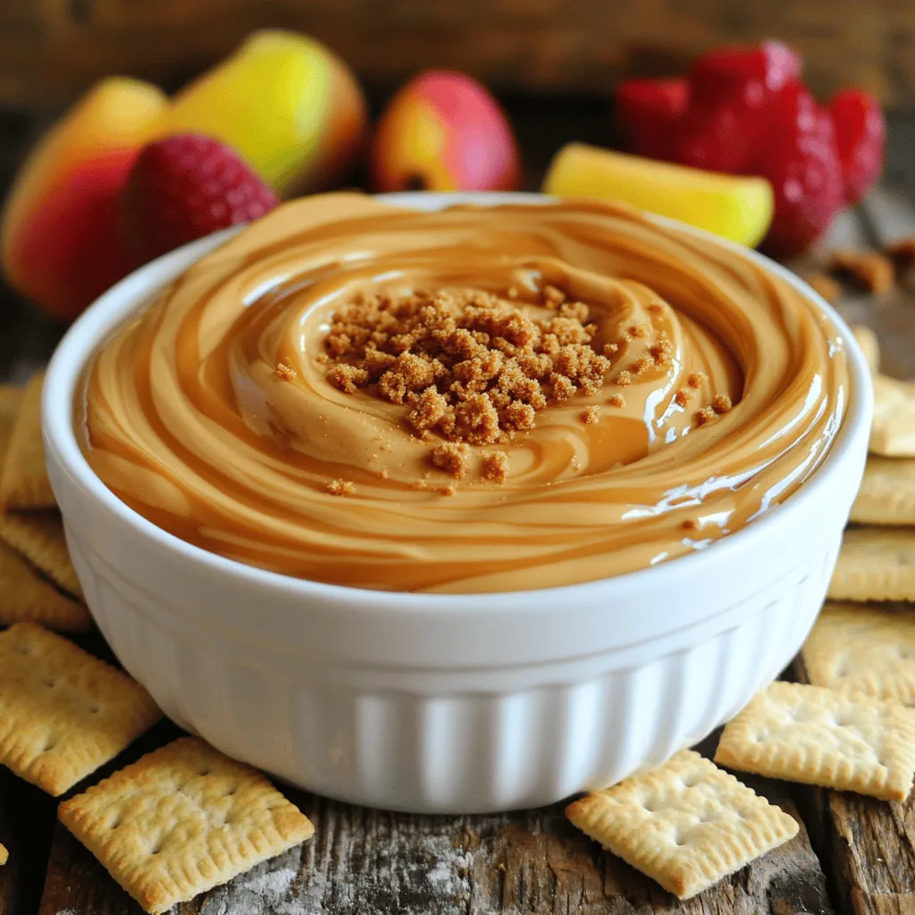 - 1 cup Biscoff spread - 1 cup cream cheese (softened) - 1 cup whipped topping (like Cool Whip) - 1/4 cup powdered sugar - 1 teaspoon vanilla extract - A pinch of salt - Crushed Biscoff cookies for garnish - Fresh fruit and graham crackers for dipping Biscoff Fluff Dip combines the sweet, spiced flavor of Biscoff spread with cream cheese and whipped topping. This dip is thick, creamy, and so easy to make. You only need six main ingredients to whip it up in no time! The Biscoff spread is the star here. It gives the dip its rich flavor. The cream cheese makes it smooth and creamy. The whipped topping adds lightness, making it fluffy. The powdered sugar sweetens the dip just right. A touch of vanilla and a pinch of salt enhance all the flavors. For a fun twist, you can add garnishes. Crushed Biscoff cookies on top add crunch. Fresh fruit and graham crackers make great dippers. This dip is perfect for parties or just a sweet treat at home. To make it, check out the Full Recipe. You'll love how simple and delicious it is! - Step 1: Mix cream cheese and Biscoff spread until smooth. Start by softening the cream cheese. This will make mixing easy. In a large bowl, add the cream cheese and Biscoff spread. Use a hand mixer or whisk to blend them until the mix is creamy and smooth. - Step 2: Incorporate powdered sugar and salt. Next, slowly add the powdered sugar and a pinch of salt. Continue to mix until everything is well blended. This step adds sweetness and depth to your dip. - Step 3: Fold in whipped topping gently. Now, take your whipped topping and fold it into the mix. Use a spatula to combine slowly. You want it fluffy, so be careful not to deflate it. - Step 4: Add vanilla extract and combine. Add the vanilla extract to the mixture. Stir gently just until it is combined. This will enhance the flavor of your dip. - Step 5: Transfer to serving bowl and garnish. Next, scoop the fluff dip into a serving bowl. Smooth the top with a spatula. If you want, sprinkle crushed Biscoff cookies on top for a nice touch. - Step 6: Serve with dippers. Finally, serve your Biscoff Fluff Dip with your favorite dippers. Graham crackers, fresh fruit, or more Biscoff cookies work well. Enjoy this sweet treat with friends and family! For the full recipe, check out the [Full Recipe]. To get the smoothest dip, start with room-temperature cream cheese. Place it on the counter for about 30 minutes. If you're short on time, cut it into small cubes. This helps it soften faster. When mixing, use a hand mixer on low speed. This helps blend the Biscoff spread and cream cheese well. Avoid over-mixing, as it can make the dip too runny. Just blend until it’s creamy. Next, gently fold in the whipped topping. Use a spatula, and be careful not to deflate the mix. You want it light and fluffy. For dippers, graham crackers are a classic choice. Fresh fruit like apple slices or strawberries also works great. You can even use pretzels for a salty twist. For a fun touch, serve the dip in a cute bowl. You can sprinkle crushed Biscoff cookies on top for crunch and style. Arrange your dippers around the bowl for a beautiful spread. If you're feeling adventurous, try different serving platters. A wooden board or a tiered tray can make your snack look impressive! For the full recipe, check out the details above. Enjoy making your Biscoff Fluff Dip! {{image_2}} You can easily change up the flavor of your Biscoff Fluff Dip. Adding flavored extracts can give it a new twist. Try using almond or lemon extract for a fresh taste. Just add a teaspoon when mixing the dip. You can also mix in chocolate or caramel. This will add a rich layer to the dip. Just fold in a few tablespoons of chocolate chips or caramel sauce. This makes the dip even more exciting! If you need gluten-free options, use different dippers. Fresh fruit like apples or strawberries works great. You can also use gluten-free graham crackers. They pair well with the dip and keep your snack safe. For vegan options, swap the cream cheese and whipped topping. Use vegan cream cheese and coconut whipped cream instead. These changes keep the dip creamy and delicious without dairy. Enjoy your dip, no matter your diet! To keep your Biscoff Fluff Dip fresh, store it in the fridge. Use an airtight container. This helps prevent it from absorbing other smells. It’s best to consume it within three days for the best taste. If you need to save it longer, you can freeze it. To do this, place it in a freezer-safe container. Leave some space at the top to allow for expansion. When you want to enjoy it again, thaw it in the fridge overnight. Avoid microwaving it as it may change the texture. In the fridge, Biscoff Fluff Dip lasts about three to five days. After that, it may lose its taste and texture. You can tell the dip has gone bad if it smells sour or looks different. If you see mold, throw it away immediately. Always check before serving to ensure it's still good. Biscoff Fluff Dip is a rich and creamy treat. It combines Biscoff spread with cream cheese and whipped topping. The result is a fluffy dip that tastes sweet and slightly spiced. You'll enjoy its smooth texture and sweet flavor. Each bite melts in your mouth, making it hard to resist. Pair it with graham crackers or fruit for a delightful combo. Yes, you can use regular cream cheese. However, it may change the dip's texture. Regular cream cheese tends to be thicker and richer. This may make the dip denser and less fluffy. If you prefer a lighter dip, stick with reduced-fat cream cheese. It keeps the fluffiness and taste you want. You can prepare this dip a day in advance. Just follow the recipe steps and store it in the fridge. Make sure to cover it well to keep it fresh. Before serving, give it a gentle stir to restore the fluffiness. This way, you can enjoy the dip without any stress on the day of your event. Biscoff Fluff Dip is easy to make and full of flavor. We mixed key ingredients like Biscoff spread and cream cheese. Then, we learned how to create the perfect texture and serve it with fun dippers. I shared tips for mixing it up with flavors and dietary changes, plus storage advice. This dip is great for parties or a treat at home. Enjoy it fresh, share it with friends, and feel free to get creative!