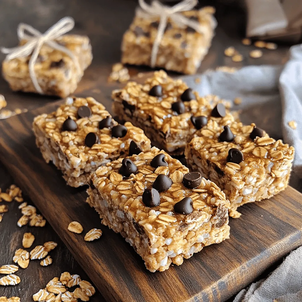 The main items for nut-free granola bars are simple and easy to find. You will need: - 2 cups rolled oats - 1/2 cup puffed rice cereal - 1/2 cup sunflower seeds - 1/2 cup pumpkin seeds - 1/2 cup honey or maple syrup - 1/4 cup coconut oil, melted - 1 teaspoon vanilla extract - 1/2 teaspoon cinnamon - 1/2 cup mini chocolate chips (dairy-free if desired) - A pinch of salt These ingredients come together to create a tasty snack. Oats provide texture and fiber. The seeds add crunch and protein, while honey or maple syrup give sweetness and moisture. You can easily customize your granola bars. Here are some fun add-ins you might enjoy: - Dried fruits (like cranberries or raisins) - Flaxseeds or chia seeds - Coconut flakes - Spice variations (like nutmeg or ginger) These add-ins can change the taste and texture. Mix and match to find your favorite combination. Nut-free granola bars are a balanced snack. They offer healthy fats, protein, and fiber. Each serving contains: - Calories: About 180 - Protein: 4g - Carbohydrates: 28g - Fat: 7g - Fiber: 3g These bars give energy and keep you full. They are great for a quick breakfast or a midday snack. Enjoy them anytime! If you want to see the full recipe, check out the Crunchy Chocolate Chip Nut-Free Granola Bars. Start by preheating your oven to 350°F (175°C). This helps get your bars nice and crispy. Next, line an 8x8 inch baking dish with parchment paper. Leave some paper hanging over the sides. This makes it easy to lift the bars out later. In a big mixing bowl, add the rolled oats, puffed rice cereal, sunflower seeds, pumpkin seeds, and cinnamon. Mix these dry ingredients together well. In another small bowl, whisk together the honey or maple syrup, melted coconut oil, vanilla extract, and a pinch of salt. Pour this wet mixture over your dry mix. Stir until everything is coated. Fold in the mini chocolate chips gently. Now, transfer this mixture to your baking dish. Press it down firmly using a spatula or your hands. This helps the bars hold together while baking. Bake for 20-25 minutes, until the edges turn golden brown. When mixing, make sure to coat all dry ingredients well. This ensures every bite is tasty. Use your hands to compact the mixture in the pan. The firmer you press, the better the bars will hold together. If the mixture feels too dry, you can add a touch more honey or oil. This will help bind everything better. Remember, mixing too much can break the puffed cereal. So, be gentle when folding in the chocolate chips. Once baked, take the pan out of the oven. Let the bars cool in the pan for about 10 minutes. Use the parchment paper to lift them out and let them cool on a wire rack. This cooling step is important. It helps the bars firm up. Once they are cool, use a sharp knife to cut them into bars or squares. You can cut them into any size you like. For a fun touch, arrange the bars on a wooden board. Sprinkle some extra chocolate chips and seeds on top for a nice look. Enjoy these bars as a healthy snack! Remember, you can find the full recipe to guide you through the process. When making nut-free granola bars, avoid using too much liquid. This can make the bars soggy. Also, ensure you press the mixture firmly in the pan. If you don’t compact it well, the bars may crumble when cut. Lastly, be careful with baking time. Overbaking can lead to tough bars, while underbaking may cause them to fall apart. To enhance flavor, try adding a pinch of sea salt. It brings out the sweetness of the honey or maple syrup. You can also mix in dried fruits like cranberries or raisins for a chewy texture. Experiment with spices too! A dash of nutmeg or ginger can add warmth to the bars. Use high-quality chocolate chips for a richer taste. The right texture is key for great granola bars. Use a mix of rolled oats and puffed rice cereal for crunch. Adding seeds like sunflower and pumpkin gives a nice bite. The coconut oil helps bind everything without making it greasy. After baking, let them cool completely before cutting. This step ensures they hold their shape. Follow these tips for a perfect snack every time! You can find the Full Recipe above. {{image_2}} You can easily change the taste of your nut-free granola bars. Try adding dried fruit like cranberries or apricots. These fruits add sweetness and a chewy texture. You can also use spices like nutmeg or ginger for a warm flavor. For a tropical twist, add shredded coconut or banana chips. Sometimes, you may not have all the ingredients on hand. If you don't have sunflower seeds, use sesame seeds instead. You can swap pumpkin seeds for chia seeds for a different crunch. If you want a sweeter taste, use agave syrup in place of honey or maple syrup. This gives you more options to fit your pantry. Want chewy bars? Add more honey or maple syrup to make them stickier. This helps hold the mixture together. For crunchier bars, bake them a bit longer until the edges turn golden brown. You can also use less syrup and increase the oats for a firm texture. Adjusting these elements can help you find your perfect snack. If you want to try this recipe, check out the Full Recipe for the exact steps! To keep your nut-free granola bars fresh, store them in an airtight container. You can use a glass or plastic container with a tight lid. If you want, you can also wrap each bar in parchment paper. This method makes it easy to grab a snack on the go. When stored properly, these granola bars last about a week at room temperature. If you put them in the fridge, they can last up to two weeks. Just check for any signs of spoilage, like off smells or changes in texture. If you want to store them for longer, freezing is a great option. Wrap the bars tightly in plastic wrap, then place them in a freezer bag. They can last for up to three months in the freezer. When you're ready to eat one, just take it out and let it thaw at room temperature. You can even microwave it for a few seconds for a warm treat. Yes, granola bars can be healthy. They provide energy and nutrients. My nut-free granola bars use oats, seeds, and honey. These ingredients give you fiber and healthy fats. They are a great snack for kids and adults. Just watch the sugar content in store-bought bars. Making them at home lets you control the ingredients. Yes, you can! Honey and maple syrup work well in this recipe. You can also try agave syrup or brown rice syrup. Each sweetener will give a unique taste. Just keep the amount the same as the recipe states. This way, your bars will still hold together. You can make nut-free granola bars without oats by using puffed rice or quinoa flakes. These grains will still give you that chewy texture. Substitute the oats with 2 cups of puffed rice cereal. Then, follow the same steps in the recipe. You will have a tasty, nut-free snack! You can find nut-free granola bars at many grocery stores. Look in the snack aisle or health food section. Some stores have special sections for allergy-friendly foods. You can also shop online. Brands often label their products as nut-free. Always check the label to ensure they meet your needs. For the full recipe, check out the Crunchy Chocolate Chip Nut-Free Granola Bars section! In this article, we explored making nut-free granola bars from scratch. We discussed key ingredients, optional add-ins, and their nutritional values. You learned step-by-step instructions for prep, baking, cooling, and cutting. We shared tips to avoid common mistakes and enhance flavor. Finally, you discovered different flavor profiles and storage information. Making granola bars at home lets you control ingredients and flavors. Enjoy experimenting with variations that fit your taste and needs. Now, you have the tools to create delicious, nut-free snacks!