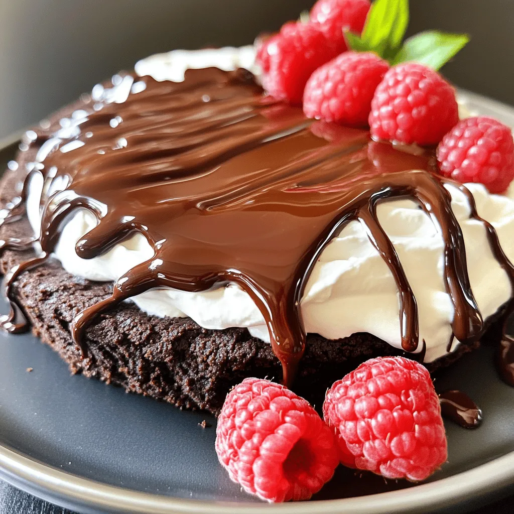 - 1 ½ cups chocolate cookie crumbs - ½ cup unsalted butter, melted - 2 cups cream cheese, softened - 1 cup powdered sugar - 1 teaspoon vanilla extract - 1 cup heavy whipping cream - ½ cup cocoa powder - ½ cup semi-sweet chocolate chips, melted (for drizzling) - Fresh raspberries or strawberries (for garnish) - Whipped cream for garnish - Additional chocolate shavings - Mint leaves for decoration Gathering the right ingredients is key to making my No-Bake Chocolate Cheesecake. The base starts with chocolate cookie crumbs. You want a rich, sweet taste. Melted unsalted butter binds the crumbs together perfectly. For the filling, you’ll need softened cream cheese. This gives the cheesecake a creamy texture. Powdered sugar adds sweetness, while vanilla extract enhances the flavor. Heavy whipping cream makes the filling light and fluffy. Cocoa powder adds a deep chocolate taste. For the finishing touch, melt semi-sweet chocolate chips to drizzle on top. Fresh raspberries or strawberries add a burst of color and freshness. You can also add whipped cream, chocolate shavings, or mint leaves as optional decorations. These extras make your dessert look even more special. When you have all these ingredients, you’re ready to create a dessert that delights! For the full details, check the Full Recipe. 1. In a medium bowl, combine 1 ½ cups of chocolate cookie crumbs and ½ cup of melted unsalted butter. 2. Mix well until the mixture is crumbly and sticks together. 3. Press this mixture firmly into the bottom of a 9-inch springform pan. Ensure it's even. 4. Place the pan in the refrigerator to set while you prepare the filling. 1. In a large mixing bowl, beat 2 cups of softened cream cheese with an electric mixer until it's smooth and creamy. 2. Gradually add in 1 cup of powdered sugar and 1 teaspoon of vanilla extract. Mix until everything is well combined. 3. In another bowl, whip 1 cup of heavy whipping cream until soft peaks form. This means it should hold its shape but still be soft. 4. Gently fold the whipped cream into the cream cheese mixture. Be careful not to deflate the cream. 1. Sift in ½ cup of cocoa powder into the mixture and fold carefully until fully combined. 2. Pour the cheesecake filling over the chilled crust. Use a spatula to smooth the top. 3. Cover the cheesecake with plastic wrap and refrigerate it for at least 4 hours, or overnight for best results. For a sweet treat, drizzle melted semi-sweet chocolate chips over the top when serving. You can garnish it with fresh raspberries or strawberries for a pop of color. For the complete process, check the Full Recipe. - Use cream cheese that is at room temperature. This makes it easy to mix and helps avoid lumps. - When you whip the cream, do it gently. Fold it into the cream cheese mixture slowly. This keeps the filling light and fluffy. - Chill the cheesecake for at least four hours. Letting it sit overnight brings out the best flavor. - Do not over-mix the filling. This can make your cheesecake dense instead of creamy. - Be sure to set the crust well. If not, it might crumble when you slice it. - Avoid using warm ingredients. They can ruin the texture and flavor of your cheesecake. These tips and tricks will help you make a perfect no-bake chocolate cheesecake that everyone will love! {{image_2}} You can switch up the flavor of your no-bake chocolate cheesecake in fun ways. Here are some great ideas: - Adding peppermint extract for a peppermint twist: Just a teaspoon of peppermint extract can give your cheesecake a fresh, cool flavor. Mix it in with your cream cheese. It adds a festive touch, especially during the holidays. - Swapping cocoa powder for chocolate hazelnut spread: If you love hazelnut, use chocolate hazelnut spread instead of cocoa powder. This change will add a rich, nutty taste. Just mix it in with your cream cheese for a delicious twist. - Incorporating espresso powder for a coffee flavor: For coffee lovers, add a tablespoon of espresso powder to your filling. It deepens the chocolate taste and gives a nice coffee kick. Making this cheesecake fit different diets is easy. Here are some options: - Gluten-free cookie options: You can use gluten-free cookies for the crust. Look for cookies made from almond or coconut flour. They work well and taste great. - Vegan substitutes for cream cheese and whipped cream: To make a vegan version, swap cream cheese with cashew cream or coconut yogurt. Use coconut cream instead of heavy cream for the whipped part. - Sugar-free alternatives for health-conscious dessert lovers: For sugar-free options, use a sugar substitute in place of powdered sugar. This way, you can enjoy a sweet treat without the extra sugar. These variations let you customize your cheesecake to your taste and dietary needs. For the full recipe, check out the [Full Recipe]. To keep your no-bake chocolate cheesecake fresh, store it in the fridge. Place it in an airtight container. This helps keep out moisture and odors. You can enjoy it for up to five days this way. If you don't have a container, cover it tightly with plastic wrap. Make sure it seals well to avoid drying out the cheesecake. If you want to save some for later, freezing works great! First, wrap the cheesecake tightly in plastic wrap. Then, place it in a freezer-safe bag or container. This will help prevent freezer burn. You can freeze it for up to three months. When you are ready to eat it, thaw the cheesecake in the fridge overnight. This keeps its creamy texture. Enjoy it cold or let it sit at room temperature for a bit before serving. For the complete process, check the Full Recipe. Yes, you can make this cheesecake a day or two ahead. Just store it in the fridge. Cover it well with plastic wrap to keep it fresh. This dessert tastes even better after chilling. If your cheesecake does not set, it may be due to a few reasons. You might not have chilled it long enough. Another reason could be using warm ingredients. Make sure your filling is cold when you pour it into the crust. Absolutely! You can swap chocolate cookies for other types. Try vanilla wafers or graham crackers for a different flavor. You can even use gluten-free cookies to suit your needs. Each option adds a unique twist to the cheesecake. If you want a dairy-free option, use coconut cream or almond milk whipped cream. Silken tofu blended until smooth can also work well. These choices keep your cheesecake creamy without heavy cream. This chocolate cheesecake recipe combines rich flavors and simple steps. You start with a tasty chocolate crust and a creamy filling that melts in your mouth. You learned helpful tips to avoid common mistakes and enjoyed variations to make this dessert your own. Remember to chill your cheesecake for the best taste! Whether you share it at a gathering or savor it alone, this dessert promises to delight. Enjoy making it and impress your friends with your baking skills!