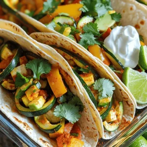 To make these delicious tacos, gather the following ingredients: - 2 medium zucchinis, diced - 1 bell pepper, diced (any color) - 1 small red onion, finely chopped - 2 cloves garlic, minced - 1 tablespoon olive oil - 1 teaspoon smoked paprika - 1 teaspoon cumin - ½ teaspoon cayenne pepper (adjust to taste) - Salt and pepper to taste - 8 small corn tortillas - Fresh cilantro, chopped (for garnish) - Lime wedges (for serving) - Optional toppings: avocado slices, salsa, or Greek yogurt These ingredients come together to create a tasty and spicy filling. The zucchinis add a fresh crunch. The bell pepper and onion bring sweetness, while the garlic adds depth. The spices make the dish pop with flavor. Toppings can elevate your spicy zucchini tacos. Here are some favorites: - Sliced avocado for creaminess - Fresh salsa for a burst of flavor - Greek yogurt for a cool contrast - Crumbled feta cheese for a salty kick - Extra chopped cilantro for freshness Feel free to mix and match these toppings. They add different textures and flavors to your tacos. Pair your spicy zucchini tacos with these side dishes: - A zesty corn salad for sweetness - Black beans for protein - Rice with lime and cilantro for a filling option - Fresh fruit salad for a light touch These sides complement the tacos well. They enhance the meal and create a balanced plate. Check the Full Recipe for all the details on how to assemble your perfect tacos! Start by washing the zucchinis and bell pepper. Dice the zucchinis into small pieces. This helps them cook evenly. Next, chop the bell pepper into similar-sized pieces. Then, finely chop the red onion and mince the garlic. This will bring out the best flavors. Gather all your ingredients so you can work quickly. In a large skillet, pour in the olive oil and heat it on medium. Once hot, add the chopped onion and garlic. Sauté for 2-3 minutes until they smell great. Now, toss in the diced zucchinis and bell pepper. Cook for another 5-7 minutes. You want the veggies to be soft and slightly browned. Then, sprinkle in the smoked paprika, cumin, and cayenne pepper. Add salt and pepper to taste. Mix well and let the spices blend for 2 more minutes. While the zucchini mixture cooks, toast the corn tortillas in a separate pan. Heat them for about 30 seconds on each side. This makes them warm and slightly crispy. Now, it’s time to build your tacos. Take a tortilla and spoon the spicy zucchini mix onto it. Don’t forget to add fresh cilantro and any other toppings you like. Serve the tacos with lime wedges on the side. These add a nice zing! For the full recipe, check out the earlier section. To get the right spice level, start with cayenne pepper. Use just half a teaspoon. If you like more heat, add more. You can also try adding chili powder for a different kick. Always taste as you go. This way, you can adjust to your liking. If you want a twist on the corn tortillas, try flour tortillas. They are soft and easy to fold. You can also use lettuce leaves for a low-carb option. This adds a fresh crunch. Another choice is whole wheat tortillas for added fiber. Meal prep makes cooking easy. Chop the veggies ahead of time. Store them in the fridge for up to three days. You can cook the spicy zucchini mix and keep it in a container. It stays fresh for a few days. Just warm it up when you’re ready to eat. This recipe is perfect for busy nights. Check the Full Recipe for more details on quantities and cooking methods. {{image_2}} You can easily boost the nutrition of your spicy zucchini tacos by adding protein. Consider adding cooked black beans or chickpeas for a plant-based choice. If you prefer meat, try using ground turkey or diced chicken. Simply cook the protein with the zucchini mix. This keeps flavors rich and satisfying. Making these tacos vegan is simple. Just avoid any dairy toppings. Use avocado slices or a vegan yogurt instead. For a gluten-free option, stick with corn tortillas. They work well with the spicy zucchini mix and taste great. Always check the labels to ensure your tortillas are gluten-free. You can change the flavor of your tacos by swapping spices. Try using garlic powder or onion powder for a different taste. Adding chili powder can give it a nice kick, too. For a fresh twist, add chopped fresh herbs like oregano or basil. Each tweak makes the dish new and exciting! For the full recipe, check out the complete guide on Spicy Zucchini Tacos. To keep your spicy zucchini tacos fresh, store them in an airtight container. Place any leftover zucchini filling in one container. If you have extra tortillas, store them separately. This prevents the tortillas from getting soggy. Always let the food cool before sealing the container. To reheat the zucchini filling, use a skillet over medium heat. Stir it often until warm. This method keeps the texture nice. For the tortillas, warm them in a dry pan for about 30 seconds on each side. This helps them regain some crispness. The spicy zucchini filling lasts about 3-4 days in the fridge. If you want to freeze it, place it in a freezer-safe bag. Squeeze out as much air as possible before sealing. It can last up to three months in the freezer. When you're ready to eat, thaw it overnight in the fridge. You can then reheat it as mentioned above. Enjoy your flavorful meals later! For the full recipe, check back in the earlier sections. Yes, you can use other veggies! Bell peppers add sweetness, while corn adds crunch. Try mushrooms for a savory taste. Spinach or kale gives a nice green boost. Just chop them small, so they cook well. Keep the spices the same for that great flavor! Making these tacos ahead is easy. Cook the zucchini mixture as usual. Let it cool, then store it in a container. Keep it in the fridge for up to three days. When ready, just reheat it in a pan. Warm your tortillas and assemble. It’s quick and simple! Tacos shine with different sauces! A fresh salsa adds a zing. Try a creamy avocado sauce for richness. If you like heat, drizzle some hot sauce on top. Greek yogurt works well too, adding coolness. Choose what you love to make your tacos perfect! For the full recipe, check out the Spicy Zucchini Tacos section above. Spicy zucchini tacos offer fresh flavors and a tasty meal option. You learned about essential ingredients, cooking steps, and ways to customize your dish. Remember to adjust spice levels and try different toppings. Meal prep can make this recipe even easier. Store extra tacos properly for later enjoyment. Enjoy experimenting with new flavors and make this recipe your own. Tacos can be quick, fun, and satisfying for everyone. Dive into your cooking journey with confidence!