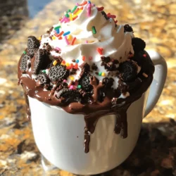 - 4 Oreo cookies, crushed - 1/4 cup all-purpose flour - 1/4 cup milk - 2 tablespoons sugar - 1/4 teaspoon baking powder - 1 tablespoon vegetable oil - A pinch of salt To make a great Oreo mug cake, you need just a few simple items. First, grab four Oreo cookies. These are the stars of the show! Crush them well to release their sweet flavor. Then, you will need 1/4 cup of all-purpose flour. This gives the cake its structure. Next, 1/4 cup of milk adds moisture and richness. You also need 2 tablespoons of sugar for sweetness. Baking powder is important too, just 1/4 teaspoon will help the cake rise. You will also want 1 tablespoon of vegetable oil, which keeps the cake soft. Lastly, a pinch of salt enhances all these flavors. - Sprinkles - Whipped cream For added fun, you can use some toppings. Sprinkles bring color and joy to your dessert. Whipped cream adds a soft, creamy layer. Both are great ways to make your cake even better! If you want the full experience, check out the Full Recipe for more details on how to put it all together. First, grab your microwave-safe mug. Use a fork or your fingers to crush 4 Oreo cookies into fine pieces. Leave some larger chunks for extra texture. Next, add 1/4 cup of all-purpose flour, 2 tablespoons of sugar, 1/4 teaspoon of baking powder, and a pinch of salt. Mix these dry ingredients well until they are fully combined. Now it's time to add your wet ingredients. Pour in 1/4 cup of milk and 1 tablespoon of vegetable oil. Stir until your batter is smooth, and make sure there are no lumps. If you want, fold in some chocolate chips or extra Oreo pieces for fun. Place your mug in the microwave. Cook it on high for about 1 minute and 30 seconds. Keep an eye on it, as cooking times may differ based on your microwave’s power. Check if the cake has risen and is fully cooked. Let it cool for a minute before diving in. Top it with whipped cream or sprinkles if you like. Enjoy your delicious treat! For the full recipe, see above. To get the best mug cake, you must adjust cooking time. Each microwave has its own power, so check your cake after 1 minute. If it needs more time, add 10-second intervals until it's done. To avoid a dry cake, do not overcook it. If the top looks dry, it’s probably too late. A moist cake will pull away from the mug’s sides slightly. If you find your cake is undercooked, microwave it for a few more seconds. You can add more fun to your mug cake! Try mixing in chocolate chips for an extra treat. These melt and create gooey pockets of chocolate. You can also stir in a splash of vanilla extract or a dash of cinnamon to boost flavor. If you love peanut butter, add a spoonful for a rich twist. Experiment to find your favorite mix-ins! {{image_2}} You can change the Oreo mug cake to fit your taste. For a peanut butter twist, add two tablespoons of peanut butter. Mix it in with the wet ingredients. The creamy peanut butter blends well with the Oreos. You can also try Nutella. Just swap in two tablespoons of Nutella for the oil. This adds a rich chocolate flavor. Seasonal variations are fun too! In fall, add pumpkin spice. Mix in half a teaspoon of pumpkin spice with the dry ingredients. This gives a warm, cozy taste perfect for chilly days. You can even add a few pumpkin puree spoonfuls to the mix for more flavor. If you need gluten-free options, swap the all-purpose flour for gluten-free flour. It works just as well in this recipe. Ensure your Oreo cookies are gluten-free too. Many brands offer gluten-free versions. For vegan adaptations, replace the milk with almond or oat milk. You can also use a flax egg. To make one, mix one tablespoon of ground flaxseed with three tablespoons of water. Let it sit for a few minutes until it thickens. This will help bind the ingredients together. Enjoy making this treat fit your diet! For the full recipe, check out the Oreo Delight Mug Cake . After enjoying your Oreo mug cake, you might have some left. To store it, let it cool completely first. Place it in an airtight container. This keeps it fresh in the fridge for up to two days. When you want to eat it again, just take it out. For reheating, pop it in the microwave for 15 to 20 seconds. This warms it up nicely. If it seems dry, you can add a splash of milk before heating. Can you freeze a mug cake? Yes! You can freeze your mug cake for later. Just make sure it’s cool. Wrap it tightly in plastic wrap. Then place it in a freezer bag. It can stay good in the freezer for up to a month. When you’re ready to enjoy it, take it out of the freezer. Thaw it in the fridge overnight. Once thawed, warm it in the microwave for 20 seconds. Now, you can enjoy your tasty treat again! The best way is to use your microwave. It cooks the cake fast and keeps it moist. Start with a microwave-safe mug to avoid spills. Make sure to monitor the cooking time closely. I usually cook it for about 1 minute and 30 seconds. Your microwave may work differently, so check it often. If it looks puffed and firm, it’s done. Let it cool for a minute before eating. This way, you avoid burning your mouth. To make your mug cake fluffier, use fresh baking powder. This ingredient helps the cake rise well. Be sure to mix the dry ingredients thoroughly before adding wet ones. Another tip is to add an extra tablespoon of milk. This little boost makes a big difference in texture. You can also try adding an egg if you want a richer cake. Just remember, this will make your cake less quick. Yes, you can use other cookies! Chocolate chip cookies work great too. Try using peanut butter cookies for a nutty flavor. Just crush them the same way as Oreos. Adjust the sugar if needed, as some cookies are sweeter. You could even mix different cookies for a fun twist. Don’t be afraid to experiment with flavors! Each cookie gives a unique taste to your mug cake. For the full recipe, check the earlier section. You now have a simple way to make an Oreo mug cake. We covered key ingredients, like Oreo cookies and all-purpose flour. I shared step-by-step mixing and cooking instructions. Tips helped you perfect your cake and explore fun flavors. Don't forget about storage options and variations, like gluten-free. You can enjoy this treat anytime. Get creative with toppings and flavors, and have fun in your kitchen. This mug cake can bring joy in just minutes. Try it out and let your taste buds rejoice!