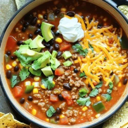 One-Pot Taco Soup Comforting and Hearty Meal