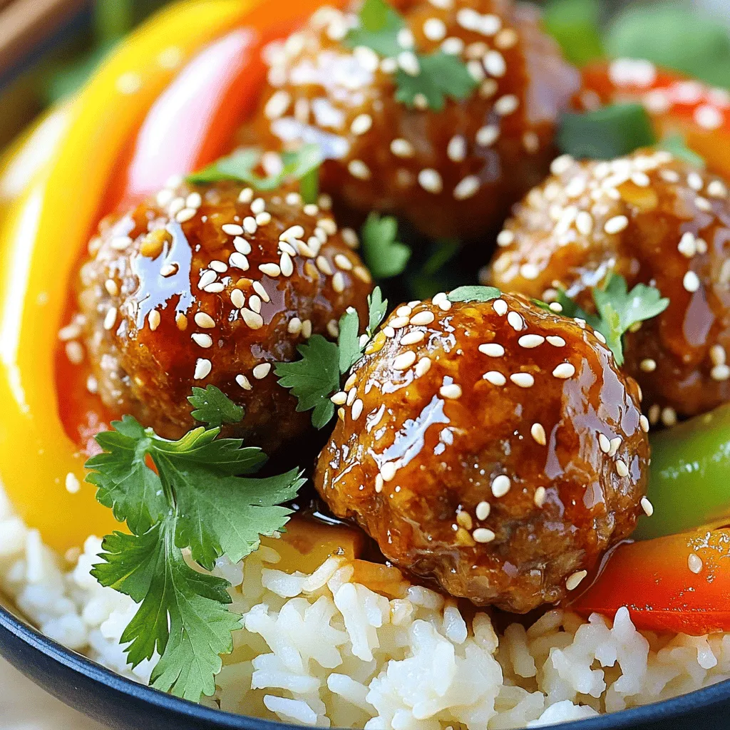 - 1 lb ground beef - 1/2 cup breadcrumbs - 1/4 cup grated Parmesan cheese - 1/2 cup honey - 1/4 cup soy sauce - 2 tablespoons sriracha - Sesame seeds - Chopped green onions In this recipe, the main ingredients create a tasty base for the meatballs. Ground beef gives them rich flavor and a nice texture. Breadcrumbs help bind the mixture. Parmesan cheese adds a savory kick that complements the sweet sauce. For the sauce, honey brings sweetness that balances spice. Soy sauce adds depth and umami. Sriracha gives the meatballs their signature heat. You can adjust the sriracha to suit your taste. If you like it hotter, add more! Optional garnishes like sesame seeds and chopped green onions enhance the dish. They add crunch and color. I love to sprinkle these on right before serving. It makes everything look more appealing. This recipe is simple, quick, and perfect for any dinner. Check the Full Recipe for complete details. - Preheat the oven to 400°F (200°C). - In a large bowl, combine ground beef, breadcrumbs, Parmesan cheese, parsley, egg, garlic, salt, and pepper. Mix until smooth. This mix is key to great meatballs. - Scoop out about 1 tablespoon of the meat mixture. Roll it into a ball. Repeat this until all the mixture is shaped. You will have about 20 meatballs. - Place the meatballs on a baking sheet lined with parchment paper. Make sure they have space. This helps them cook evenly. - Bake for 18-20 minutes. The meatballs should be golden brown and cooked through. - While the meatballs bake, mix the sauce ingredients in a saucepan: honey, soy sauce, sriracha, rice vinegar, and ginger. - Heat over medium heat. Stir until warm and all ingredients blend well. - Once the meatballs are done, take them out of the oven. - Place them in a large bowl, then pour the sauce over them. Toss gently to coat. This sweet and spicy sauce brings flavor to each bite. Enjoy the balance of heat and sweetness in every mouthful of these delicious meatballs. If you want the full recipe, you can check out the detailed instructions in the [Full Recipe]. - Use lean ground beef for a healthier option. - Ensure even mixing of ingredients. This helps the meatballs hold together well. Make sure the breadcrumbs, cheese, and spices blend in with the meat. You can use your hands for a thorough mix. - Adjust sriracha for spice preference. If you love heat, add more sriracha. For a milder taste, reduce it. - Experiment with additional herbs and spices. Try adding garlic powder or onion powder for extra flavor. Fresh herbs like basil or cilantro can add freshness too. - Serve with a side of rice or colorful veggies. This makes the meal vibrant and fun. You can use bell peppers, carrots, or snap peas for color. - Garnish with herbs for added flair. A sprinkle of fresh parsley or cilantro makes the dish pop. It also adds a fresh taste that complements the meatballs nicely. For the full recipe, check out [Full Recipe]. {{image_2}} You can switch up the meat in these meatballs. Ground turkey or chicken works great. They will still be juicy and full of flavor. If you are gluten-free, use gluten-free breadcrumbs. This simple swap keeps the texture nice without the gluten. To change the flavor of the sauce, try using maple syrup instead of honey. This makes the dish vegan-friendly and still sweet. For a fun twist, add pineapple juice to the sauce. This brings a tropical flair and pairs well with the spice. These meatballs are so versatile! You can serve them with pasta, which is a classic choice. They also taste amazing in a sub sandwich, perfect for lunch or dinner. If you're hosting a party, serve them as an appetizer. Everyone will love grabbing these sweet and spicy bites! To keep your sweet and spicy meatballs fresh, refrigerate them promptly. Place the meatballs in an airtight container. This helps to lock in moisture and flavor. They can last in the fridge for up to three days. If you want to store them longer, freezing is a great option. To freeze, first let the meatballs cool completely. Then, place them in a freezer-safe bag or container. Remove as much air as possible. This way, they can last up to three months in the freezer without losing quality. When reheating, you have two main options: oven or microwave. For the oven, preheat it to 350°F (175°C). Place the meatballs on a baking sheet. Cover them with foil to keep them moist. Heat for about 15-20 minutes. For the microwave, place meatballs in a microwave-safe dish. Add a splash of water to maintain moisture. Heat in 30-second intervals, checking until warm. Both methods work well, but the oven keeps them crispy. How long do sweet and spicy meatballs last? In the fridge, they last about three days. In the freezer, they can stay good for three months. Always check for signs of spoilage. Look for changes in color or smell. If they seem slimy or have an off odor, it's best to discard them. Keeping track of storage time helps ensure you enjoy these delicious meatballs at their best. For more details on the recipe, check out the Full Recipe. You can serve sweet and spicy meatballs with a variety of sides. Here are some great options: - Steamed rice: It soaks up the sauce well. - Noodles: Soft noodles add a nice texture. - Colorful bell peppers: They make a great side. - Salad: A fresh salad balances the meal. - Bread: Soft bread is perfect for dipping. Yes, you can make the meatballs ahead of time. Here’s how: - Prepare the meatballs: Follow the recipe to form the meatballs. - Store them: Place them on a baking sheet and freeze until firm. - Transfer: Move the frozen meatballs to a freezer bag. - Refrigerate: Thaw them in the fridge overnight for easy cooking later. You can also bake and store them in the fridge for up to three days. The sweet and spicy flavor comes from the sauce. Here’s how it works: - Honey: This adds sweetness and a rich flavor. - Sriracha: This gives the meatballs their spicy kick. - Soy sauce: It adds depth and umami. - Ginger and rice vinegar: They enhance the overall flavor. This balance of sweet and spicy creates a dish that excites your taste buds. Enjoy the full recipe to get all the flavors just right! To make sweet and spicy meatballs, we combined key ingredients like ground beef, breadcrumbs, and Parmesan. We shared step-by-step instructions for preparation, baking, and sauce mixing. Tips for perfect meatballs and storing leftovers help you enjoy this dish for days. Remember, you can customize flavors and make it your own! Enjoy experimenting with sauces and servings. These meatballs can fit any meal or gathering. Keep it tasty and simple!