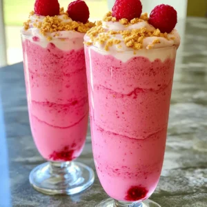 To make a tasty Raspberry Lemon Cheesecake Shake, gather these key ingredients: - 1 cup fresh raspberries (plus extra for garnish) - 1 cup vanilla ice cream - 1/2 cup cream cheese, softened - 1/2 cup milk - 2 tablespoons sugar (adjust based on sweetness preference) - 1 tablespoon lemon juice - 1 teaspoon lemon zest - Crushed graham crackers for topping These ingredients blend together to create a shake that is both refreshing and rich. The fresh raspberries give a sweet-tart flavor. The cream cheese adds that classic cheesecake taste. Vanilla ice cream makes it creamy and delightful. You might want to tweak the recipe to your taste. Here are some easy substitutions: - For a lower-fat option, use Greek yogurt instead of cream cheese. - Swap vanilla ice cream for a dairy-free alternative, like coconut milk ice cream. - If you don’t have fresh raspberries, frozen raspberries work well too. Just let them thaw a bit before blending. - For a sweeter shake, try using honey or maple syrup instead of sugar. These options allow you to customize the shake to fit your needs. You can still enjoy the delicious flavors while making it work for you. If you want the full recipe, check out the link. To make the Raspberry Lemon Cheesecake Shake, follow these simple steps. 1. Wash the Raspberries: Start by washing 1 cup of fresh raspberries. Set aside a few for garnish later. This keeps your shake looking pretty. 2. Blend the Ingredients: In a blender, add: - 1 cup fresh raspberries - 1 cup vanilla ice cream - 1/2 cup cream cheese, softened - 1/2 cup milk - 2 tablespoons sugar (you can adjust this based on how sweet you like it) - 1 tablespoon lemon juice - 1 teaspoon lemon zest 3. Blend Until Smooth: Blend on high speed. Make sure everything mixes well. The raspberries should be smooth and creamy. This creates a nice texture. 4. Taste and Adjust: After blending, taste your shake. If it’s not sweet enough, add a bit more sugar. Blend again for a few seconds. 5. Serve the Shake: Pour the shake into tall glasses. 6. Add Toppings: Top each shake with crushed graham crackers. This gives it that cheesecake feel. Add a few whole raspberries on top for a nice touch. These steps are quick and easy. You can whip this up in just 10 minutes. Enjoy your delicious Raspberry Lemon Cheesecake Shake! For the complete recipe, check the [Full Recipe]. To make the best Raspberry Lemon Cheesecake Shake, balance is key. You want the sweet taste of raspberries and the tartness of lemon. - Use fresh raspberries for that bright flavor. Frozen berries can work, but they may dilute the taste. - Add lemon juice and zest together. This boosts the lemon flavor without overpowering the shake. - If your shake is too sweet, add a little more lemon juice. This will balance the flavors nicely. Common mistakes can ruin your shake. Here are some tips to avoid them: - Don't skip the cream cheese. It gives a rich, creamy texture. - Blend on high until smooth. You don't want any raspberry seeds left. - Taste your shake before serving. Adjust sweetness as needed. Presentation makes your shake even more fun. Here are some creative ideas: - Use tall glasses to show off the shake’s color. - Add crushed graham crackers on top for a cheesecake effect. - Garnish with whole raspberries for a pop of color. For serving, think about pairing your shake with a light snack. A slice of lemon cake or some cookies can complement the flavors well. Enjoy your delicious and creamy Raspberry Lemon Cheesecake Shake! For the complete process, check out the Full Recipe. {{image_2}} You can customize your Raspberry Lemon Cheesecake Shake by using different fruits. Strawberries or blueberries work well. Just swap out the raspberries for these fruits. You will still get a tasty shake! If you or someone you know has a dairy allergy, try a non-dairy version. Use coconut or almond milk instead of regular milk. You can also pick a non-dairy ice cream. This keeps the same creamy taste while being allergy-friendly. Incorporate seasonal ingredients for a fresh twist. In summer, add fresh peaches or cherries for a fruity kick. In the fall, consider adding a pinch of pumpkin spice. This gives your shake a cozy flavor. For holiday-themed suggestions, try adding peppermint extract during winter. It gives a festive taste to your shake. You could also use eggnog in place of milk for a holiday treat. Explore these variations to find your favorite flavor. Each option brings a new experience while keeping the shake delicious and creamy. For the complete recipe, check the [Full Recipe]. To keep your Raspberry Lemon Cheesecake Shake fresh, follow these tips. Store any leftover shake in an airtight container. This helps prevent it from absorbing other smells and flavors in the fridge. Keep it in the fridge for up to two days. Before serving, stir it well, as it may separate. If you want to save some for later, freezing is an option. Pour the shake into a freezer-safe container, leaving some space at the top. This allows the shake to expand as it freezes. It can last up to three months in the freezer. When ready to enjoy, thaw it in the fridge overnight. Blend it again for a smooth texture. Understanding how long your shake lasts is key. When stored correctly in the fridge, the Raspberry Lemon Cheesecake Shake stays fresh for about 48 hours. After that, flavors may start to fade. If frozen, the shake retains its best quality for three months. However, it remains safe to eat beyond that time, though taste may decline. Always check for any off smells or changes in texture before consuming. How to Make a Thicker Shake? To make a thicker shake, add more cream cheese or ice cream. You can also use less milk. This will give you that rich, creamy texture you want. Can I Use Frozen Raspberries? Yes, frozen raspberries work great! They chill the shake and add a nice texture. Just blend them well to ensure everything mixes smoothly. What Can I Add for Extra Creaminess? For extra creaminess, try adding a bit of heavy cream. You could also blend in some Greek yogurt. These options keep the shake rich and delicious. Is the Raspberry Lemon Cheesecake Shake Vegan-Friendly? This shake is not vegan due to cream cheese and ice cream. To make it vegan, use non-dairy cream cheese and plant-based ice cream. This way, you can enjoy a tasty shake without dairy. Tips for Adjusting Sweetness If your shake is too sweet, add a bit more lemon juice. This will balance the flavors. If it's not sweet enough, add more sugar or honey. Always taste as you go! How to Make a Larger Batch of the Shake To make more shakes, simply double or triple the recipe. Just remember to blend in batches if your blender is small. This ensures everything mixes well. Caloric Breakdown per Serving Each serving has about 300 calories. This can vary based on your choice of ice cream and sweeteners. Health Considerations for Ingredients The shake has fruit, which gives vitamins. However, it also has sugar and cream cheese, so enjoy in moderation. For a healthier option, use less sugar or low-calorie ice cream. You can find the Full Recipe to create your delicious shake! This blog post covered how to make a delicious Raspberry Lemon Cheesecake Shake. We discussed the key ingredients and alternatives, simple steps for preparation, and tips for a perfect shake. You learned about variations, storage options, and answered common questions. Enjoy experimenting with flavors and make it your own. Remember, the right ingredients plus a bit of creativity lead to a tasty treat every time. Happy blending!