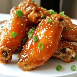 For these tasty wings, you need just a few key items: - 2 lbs chicken wings - 1/4 cup Sriracha sauce - 1/4 cup honey - 2 tablespoons soy sauce - 2 tablespoons melted butter - 2 cloves garlic, minced - 1 teaspoon ginger, grated - 1/2 teaspoon salt - 1/4 teaspoon black pepper These items pack a punch of flavor. The Sriracha gives heat, while the honey adds sweetness. Together, they create a great taste. The marinade is where the magic happens. Mix the Sriracha, honey, soy sauce, melted butter, garlic, ginger, salt, and black pepper. Each ingredient plays a role. The soy sauce adds umami, which deepens the flavor. Garlic and ginger bring warmth and spice. You want to ensure every wing gets coated well in this mix. This step is key to achieving that savory and spicy feast. To make your wings extra special, consider some garnishes: - 1 tablespoon sesame seeds - 2 green onions, chopped These garnishes add crunch and color. The sesame seeds give a nutty taste, while the green onions add freshness. They make your dish look beautiful and inviting. For the full recipe, you can refer to the [Full Recipe]. First, gather your ingredients. You need 2 lbs of chicken wings, Sriracha sauce, honey, soy sauce, melted butter, minced garlic, grated ginger, salt, and black pepper. You will also need sesame seeds and green onions for garnish. Next, preheat your oven to 400°F (200°C). Line a baking sheet with parchment paper. This step helps keep the wings from sticking. In a large bowl, mix the Sriracha sauce, honey, soy sauce, melted butter, minced garlic, grated ginger, salt, and black pepper. Stir well until it forms a smooth marinade. Now, add the chicken wings to the bowl. Toss them in the marinade until each wing is well coated. This helps the flavors soak in. Place the marinated chicken wings on the prepared baking sheet. Make sure they lie flat in a single layer. This way, they cook evenly. Bake the wings in the oven for 40-45 minutes. Flip them halfway through for even cooking. Look for a crispy outer layer and cooked meat inside. If you want them extra crispy, broil the wings for 3-5 minutes after baking. Keep a close eye on them to avoid burning. Once done, take the wings out of the oven. Let them rest for a few minutes. Drizzle any leftover marinade over the wings for more flavor. For the crispiest wings, pat them dry before marinating. This helps remove excess moisture. Another tip is to bake on a wire rack placed over the baking sheet. This allows hot air to circulate around the wings. You can also try cornstarch. Toss the wings in a little cornstarch before marinating. This creates a crunchy texture when baked. Check out the Full Recipe for more details, and enjoy your savory and spicy feast! To get the best flavor, mix Sriracha and honey just right. Start with equal parts of both. If you like it hotter, add more Sriracha. If you want it sweeter, add more honey. This balance makes the wings tasty and fun. Always taste your marinade before using it. Adjust it to fit your preference. A little lime juice can also brighten the flavors. One mistake is not drying the wings before cooking. Wet wings don't crisp up well. Pat them dry with paper towels first. Another mistake is overcrowding the baking sheet. Leave space between each wing for even cooking. Also, don’t skip the flipping step. Turning the wings halfway through helps them cook evenly. Finally, don’t rush the broiling step. Watch closely to avoid burning them. You don’t need a lot of fancy tools. A good baking sheet is key. Use parchment paper to prevent sticking. A large mixing bowl helps mix the marinade well. Tongs are great for flipping the wings. If you want extra crispiness, a broiler pan works wonders too. A meat thermometer ensures wings are cooked through. Aim for an internal temp of 165°F (74°C) for safety. For the full recipe, check out the earlier section! {{image_2}} You can switch up the sauce for your Sriracha honey chicken wings. Try using barbecue sauce for a smoky flavor. You can mix in some maple syrup for a deeper sweetness. If you want a tangy twist, add lime juice to the marinade. Soy sauce can also add a savory kick. Experiment with these to find your favorite. You can cook these wings in an air fryer or an oven. If you use an air fryer, set it to 375°F (190°C). Cook the wings for about 25-30 minutes. They will come out crispy and delicious! The oven method takes longer but can hold more wings at once. Both methods yield tasty results, so choose what works for you. Want to change the heat? You can easily adjust it. To make wings less spicy, reduce the Sriracha. You can also add more honey to balance the heat. For more spice, add extra Sriracha or even some chili flakes. Tweak the flavors until you find the perfect level for your taste. After you enjoy your Sriracha honey chicken wings, store any leftovers. Place them in an airtight container. This keeps them fresh. Make sure to cool the wings first. Store them in the fridge for up to three days. If you want to keep them longer, freezing is a great option. When you’re ready to eat your wings again, reheating is simple. Preheat your oven to 350°F (175°C). Place the wings on a baking sheet. Cover them with foil to keep them moist. Heat for about 15-20 minutes. You want them hot and crispy. If you like, broil them for 2-3 minutes for extra crispiness. To freeze your wings, pack them in a freezer-safe bag. Remove as much air as possible to prevent freezer burn. You can freeze them for up to three months. When you’re ready to eat, thaw them in the fridge overnight. This ensures even cooking when you reheat them. Enjoy your tasty Sriracha honey chicken wings again! Yes, you can use frozen chicken wings. Just make sure to thaw them before cooking. This helps the marinade soak in better. To thaw, place them in the fridge overnight. If you’re short on time, you can run them under cold water for a quick thaw. Just remember to pat them dry before marinating. To up the heat, add more Sriracha to the marinade. You can also mix in some chili flakes for extra kick. If you like bold flavors, try adding hot sauce or diced jalapeños. For even more heat, marinate the wings longer. This allows the spice to penetrate deeper. These wings pair well with many sides. A fresh salad adds brightness and crunch. Crispy fries or potato wedges are a classic choice. For a cool contrast, serve with ranch or blue cheese dip. You might also enjoy coleslaw for a creamy side. Explore these options to balance the sweet and spicy flavors. Sriracha honey chicken wings offer a tasty mix of sweet and spicy. You can wow your guests with simple steps, from marinating to baking. Remember to avoid common mistakes for the best results. Variations like cooking methods and sauces can keep it fun and fresh. Proper storage ensures you can enjoy leftovers, too. After trying these wings, I believe you’ll become a fan of this easy recipe. Enjoy your cooking journey and keep experimenting with flavors!