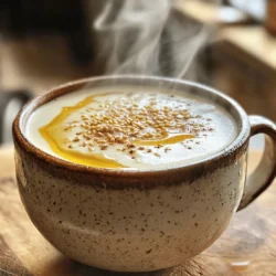 To make the Sesame Honey Soy Latte, gather these items: - 1 cup unsweetened soy milk - 1 tablespoon tahini (sesame paste) - 1 tablespoon honey (or maple syrup for vegan) - 1 teaspoon vanilla extract - 1/2 teaspoon ground cinnamon - Pinch of sea salt - 1/2 cup strong brewed coffee or espresso - Toasted sesame seeds for garnish These ingredients blend together to create a creamy, rich flavor. The tahini adds a nutty taste, while honey sweetens it just right. The vanilla and cinnamon bring warmth and depth. If you want to mix it up, you can change some ingredients: - Different types of milk: Try almond, oat, or coconut milk for varied flavors. - Sweetener alternatives: Agave syrup or stevia can replace honey or maple syrup. - Other spice options: Cardamom or nutmeg can add an exciting twist to the latte. Feel free to play around with these options! Each variation brings a new flair to your latte. For the full recipe, check the details in the previous section. 1. Start by heating the soy milk and tahini. Use a small saucepan over medium heat. Whisk them together until they blend well. Heat until warm but do not let it boil. This step makes the base creamy and rich. 2. Next, mix in the additional ingredients. Stir in the honey or maple syrup, vanilla extract, ground cinnamon, and a pinch of sea salt. Keep stirring until everything is smooth and well combined. This adds a sweet and warm flavor to your latte. 3. Now, brew your coffee or espresso. Use strong coffee for the best taste. This will give your latte a rich coffee flavor that pairs well with the soy and tahini blend. 1. In a large mug, combine the brewed coffee with the tahini-soy mixture. Stir well to mix them together. The mix should look creamy and inviting. 2. For garnishing the latte, sprinkle some toasted sesame seeds on top. This adds a nice crunch and a touch of elegance to your drink. You can also drizzle a bit of honey for extra sweetness. 3. Serve your latte warm. The ideal temperature is just right for sipping. This way, you enjoy all the flavors without burning your tongue. Enjoy your Sesame Honey Soy Latte! For the complete recipe, check the Full Recipe section. Using homemade tahini is a great choice. It tastes fresher and richer. You can easily make it by blending toasted sesame seeds until smooth. Store-bought tahini is fine, but it may lack depth. To get the perfect froth, heat the soy milk slowly. Whisk it gently as it warms. Stop before it boils; otherwise, the texture can change. You can also use a milk frother for a creamy top. Just remember to froth the soy milk solo, then mix it in with the coffee. Soy milk has many health benefits. It is low in calories and high in protein. One cup contains about 7 grams of protein. It also offers healthy fats and is a good source of vitamins. Honey adds sweetness and has natural healing properties. It can soothe a sore throat and boost your immune system. Ground cinnamon is another gem. It may help lower blood sugar and has anti-inflammatory effects. Together, these ingredients make your latte not just tasty but good for you too. For the full recipe, check out the detailed steps above. Enjoy your creamy delight! {{image_2}} You can easily switch up the flavor of your Sesame Honey Soy Latte. One fun option is to add chocolate or cocoa powder. This makes the drink rich and sweet. Just mix in one tablespoon of cocoa powder when you add the tahini. It gives a nice twist that chocolate lovers will enjoy. Another great choice is a spicy version. Adding a pinch of cayenne or ginger can add warmth and a kick. It is perfect for chilly days. Start with just a small amount, like 1/8 teaspoon, and adjust to your taste. If you follow a vegan diet, you can adapt this latte too. Simply use maple syrup instead of honey. It keeps the same sweet taste without any animal products. For those with nut allergies, you can enjoy this latte safely. Ensure that the tahini comes from sesame seeds only. You can also use sunflower seed butter if you prefer. This way, you avoid nuts but still get a creamy texture. These variations let you enjoy the Sesame Honey Soy Latte in many ways while keeping it delicious. For the full recipe, check the earlier section. To keep your latte fresh, store it in an airtight container. Place it in the fridge. The soy milk and tahini can separate over time. Stir well before using. The prepared latte lasts up to three days in the fridge. If you have leftover ingredients, store tahini and honey in a cool, dark place. They can last for months if stored properly. When reheating the latte, use a small saucepan over low heat. Stir often to prevent burning. Avoid boiling, as high heat can change the taste. You can also use a microwave. Heat in 30-second bursts, stirring in between. For the best taste, drink it warm. Enjoy the creamy, rich flavors like when it was first made! The best way to sweeten your Sesame Honey Soy Latte is to use honey. Honey adds a rich flavor that pairs well with sesame. If you want a vegan option, maple syrup works great too. You can adjust the sweetness based on your taste. Start with one tablespoon and add more if needed. Yes, you can easily double or triple the ingredients. Just keep the same ratios. This way, you can share with friends or enjoy more yourself. Make sure you have a big enough pan to heat the soy milk and tahini. Many specialty cafes offer unique lattes. Look for places that focus on Asian-inspired drinks or specialty coffee. Many coffee shops now include creative lattes on their menu. If you don’t see it, ask the barista if they can make it. To make a cold Sesame Honey Soy Latte, start by brewing your coffee and letting it cool. Use cold soy milk instead of heating it. Blend the tahini, honey, and cold soy milk together. Pour the mixture over ice and add the cooled coffee. It’s refreshing and perfect for warm days! For the full recipe, check out the Sesame Honey Soy Latte section. Enjoy! This blog post covered everything you need for a tasty Sesame Honey Soy Latte. You learned what ingredients to use, from soy milk to tahini. I shared how to mix and serve it perfectly, along with tips to enhance flavor. I also highlighted health benefits and storage info. Enjoy making this latte your own with different flavors and variations. Let your creativity flow as you enjoy this delicious drink!