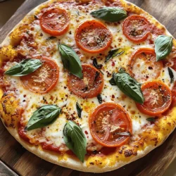 - Pre-made pizza dough (store-bought or homemade) - Marinara sauce - Fresh mozzarella cheese - Sliced tomatoes - Fresh basil leaves - Olive oil - Garlic powder - Seasoning (salt, black pepper, red pepper flakes) - Additional cheese varieties (parmesan, goat cheese) - Veggies (bell peppers, olives) - Protein options (pepperoni, sausage) To make a great Margherita pizza, start with fresh ingredients. The dough is the base. You can use store-bought dough or make your own. I often grab some pre-made dough when I am short on time. Next, you need marinara sauce. A good sauce adds depth and flavor. I love to use homemade sauce when I can, but store-bought works well too. Fresh mozzarella cheese is key for that creamy texture. Sliced tomatoes add sweetness. You can’t skip fresh basil; it brings a bright taste. Drizzling olive oil on top gives flavor and helps everything cook well. Garlic powder adds an extra punch. Don’t forget seasoning! Salt, black pepper, and red pepper flakes can really enhance the dish. If you want to get creative, consider optional add-ins. Try adding different cheeses like parmesan or goat cheese. Veggies like bell peppers or olives can add great flavor. If you like meat, pepperoni or sausage is a tasty choice too. This mix of ingredients makes a simple yet delicious Margherita pizza. For the full recipe, you can check [Full Recipe]. - Preheat your oven to 475°F (245°C). This high heat makes the crust crisp. - If you have a pizza stone, place it in the oven. This helps cook the pizza evenly. If not, use a baking sheet. Dust it with flour or cornmeal to prevent sticking. - On a clean, floured surface, stretch or roll out the dough. Aim for a 12-inch circle. - Transfer the dough to your prepared baking sheet or pizza peel. - Spread a layer of marinara sauce on the dough. Leave a 1-inch border around the edges. - Evenly distribute the fresh mozzarella slices on top of the sauce. Then, add the sliced tomatoes. - Drizzle the olive oil over everything. Sprinkle garlic powder, salt, black pepper, and red pepper flakes if you like a kick. - Carefully transfer the pizza to the oven or onto the heated stone. - Bake for 10 to 15 minutes. Check for a golden crust and bubbling cheese. - Once baked, remove the pizza from the oven. Top with fresh basil leaves right away. Let it cool for a minute before slicing. For the full recipe, check out the details above. Enjoy your tasty Margherita pizza! To get the best crust, oven temperature is key. Preheat your oven to 475°F (245°C). This high heat helps the crust rise and become crisp. If you have a pizza stone, use it. It keeps heat well and cooks the bottom evenly. If you don’t have one, a baking sheet works too, but it may not give the same crispness. Evenly spread your toppings for a balanced bite. Start with the sauce, then add cheese, and finally, place the tomatoes. This order helps the cheese melt well. To avoid burning, keep an eye on the cheese as it melts. If you notice it browning too fast, lower the heat slightly. Seasonings make a big difference. I like to use garlic powder, salt, and black pepper. These add depth to the pizza. For a fun twist, try red pepper flakes for heat. Drizzling olive oil on top gives a lovely finish. You can also add balsamic vinegar for a sweet touch. {{image_2}} Many places put their own twist on Margherita pizza. The Neapolitan style is the most famous. It uses simple, fresh ingredients. This style has a thin, soft crust with a charred bottom. You can also find variations with extra toppings. Some people add more basil for a fragrant touch. Others like a drizzle of balsamic glaze for sweetness. If you want a healthier option, try a cauliflower crust. It’s low in carbs and still tasty. Whole wheat dough is another great choice. It adds fiber and has a nutty flavor. You can also find gluten-free dough for those with allergies. Each option brings its own unique taste to your pizza. Using seasonal vegetables can elevate your pizza. Zucchini and bell peppers add crunch and color. These veggies work well with the classic flavors of Margherita pizza. When it comes to tomatoes, fresh ones are best, but canned tomatoes can work too. Just be sure to drain excess liquid to keep your pizza from getting soggy. After enjoying your Margherita pizza, you might have some slices left. To keep your pizza fresh, refrigerate it. Place the slices in an airtight container. This helps keep the crust from getting soggy. If you do not have a container, wrap the pizza in aluminum foil. Make sure it is tight to prevent air from getting in. When it is time to eat your leftovers, you want to reheat them well. The oven works best for crisping the crust. Preheat your oven to 375°F (190°C). Place the pizza directly on the oven rack or on a baking sheet. Heat it for about 10 minutes. This will help keep the crust nice and crunchy. If you are short on time, you can use a microwave. Place the pizza on a microwave-safe plate. To keep the crust from getting chewy, place a cup of water in the microwave with it. Heat for about 30 seconds. This method can help, but the crust may not be as crisp. If you have more pizza than you can eat, freezing is a great option. Let the pizza cool completely before freezing. Wrap each slice in plastic wrap or aluminum foil. Make sure it is tight to avoid freezer burn. Place the wrapped slices in a freezer bag or container. Try to remove as much air as possible. To thaw your pizza, take it out of the freezer. Place it in the fridge for a few hours or overnight. You can also use the microwave to thaw it quickly. Just be careful not to heat it too long. Once thawed, you can reheat it in the oven. Properly stored, your pizza can last in the freezer for up to three months. Enjoy your Margherita pizza whenever you like! Margherita pizza comes from Naples, Italy. It dates back to the late 1800s. The queen of Italy, Margherita di Savoia, inspired its name. Local chef Raffaele Esposito created the pizza to honor her. He used simple toppings: tomatoes, mozzarella, and basil. These colors represent the Italian flag. Margherita pizza is now loved worldwide for its fresh taste and quality ingredients. Yes, you can make Margherita pizza vegan. Instead of fresh mozzarella, try using plant-based cheese. Many brands offer good dairy-free options. You can also use cashew cheese for a creamy touch. For the crust, ensure your dough has no dairy. Most store-bought doughs are vegan, but check the label. Use olive oil and fresh veggies for extra flavor. You can easily customize your Margherita pizza. Here are a few ideas: - Add extra cheese: Try goat cheese or feta for a tangy taste. - Mix in veggies: Bell peppers, spinach, or mushrooms add color and crunch. - Include proteins: Pepperoni, chicken, or even prosciutto can be great. - Experiment with herbs: Oregano or thyme can enhance the flavor. Feel free to get creative with toppings! The best oven temperature for pizza is 475°F (245°C). At this heat, the crust cooks well and gets crispy. If you have a pizza stone, preheat it in the oven for great results. This helps create a nice, even bake. Bake your pizza for about 10-15 minutes. Watch for the cheese to bubble and the crust to turn golden. Making Margherita pizza is simple and fun. You start with easy ingredients like dough and cheese. Then, follow the steps to bake it just right. Don’t forget tips for a perfect crust and tasty toppings! In the end, you can enjoy a hot, homemade pizza. Customize it to your taste. Keep leftovers fresh for later. This meal is a classic that brings joy to the table. You can impress friends and family with your pizza skills!