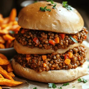 - 1 cup dried green or brown lentils - 2 cups vegetable broth - 1 tablespoon olive oil - 1 onion, finely chopped - 2 cloves garlic, minced - 1 red bell pepper, finely chopped - 1 carrot, grated - 1 tablespoon tomato paste - 2 tablespoons soy sauce - 1 tablespoon maple syrup - 1 tablespoon apple cider vinegar - 1 teaspoon smoked paprika - ½ teaspoon chili powder (adjust to taste) - Salt and pepper to taste - 4 whole wheat buns - Fresh parsley for garnish When making Vegan Lentil Sloppy Joes, you want fresh and vibrant ingredients. Lentils are the star here. They provide protein and a hearty texture. I use either green or brown lentils. Both work great, and they cook well. You also need vegetable broth. This adds flavor to the lentils as they cook. Olive oil keeps the dish moist and helps the veggies sauté nicely. Chopped onions and minced garlic build a solid flavor base. The veggies add color and crunch. A red bell pepper is sweet and juicy. Grated carrots bring a little sweetness too. Tomato paste gives depth to the sauce. Soy sauce adds umami, while maple syrup balances the flavors. Don’t forget the vinegar! Apple cider vinegar gives a nice zing. Smoked paprika adds a warm, smoky flavor. Chili powder can spice things up, but you can adjust it to your taste. Finally, you’ll need whole wheat buns. They hold the mixture well and add fiber. Fresh parsley on top brightens the dish and makes it look appealing. For the full recipe, check out the detailed instructions I shared. Happy cooking! - Start by combining 1 cup of dried lentils with 2 cups of vegetable broth in a saucepan. - Bring it to a boil, then lower the heat. Let it simmer for about 20-25 minutes. The lentils should be tender but not mushy. Drain and set them aside. - In a large skillet, heat 1 tablespoon of olive oil over medium heat. - Add 1 finely chopped onion and sauté for about 5 minutes until it turns translucent. - Next, stir in 2 minced garlic cloves, 1 finely chopped red bell pepper, and 1 grated carrot. Cook these for 3-4 minutes until the veggies soften. - Now, add the cooked lentils to the skillet. Mix in 1 tablespoon of tomato paste, 2 tablespoons of soy sauce, 1 tablespoon of maple syrup, 1 tablespoon of apple cider vinegar, 1 teaspoon of smoked paprika, and ½ teaspoon of chili powder. Season with salt and pepper to taste. - Stir everything well and reduce the heat to low. Allow the mixture to simmer for about 8-10 minutes. This will help it thicken slightly. - Taste and adjust the seasoning if needed. You can serve this delicious lentil mix on whole wheat buns. For a lovely touch, sprinkle some fresh parsley on top. For the full recipe, check out the detailed instructions earlier in the article. To make your Vegan Lentil Sloppy Joes truly shine, adjust the seasoning. A pinch of salt or a sprinkle of pepper can change everything. You can also try adding spices like cumin or cayenne for a kick. If you want a deeper taste, let the mixture simmer longer. This allows the flavors to blend and deepen, giving you a rich, savory dish. I love serving my Sloppy Joes with sweet potato fries. They add a nice touch and balance the meal. For a rustic look, wrap each Sloppy Joe in parchment paper. This not only looks good but keeps the bun warm and soft. You can also serve them with a simple side salad for a fresh crunch. Each serving has about 20 grams of protein, thanks to the lentils. They are rich in fiber, which helps your digestion. Lentils also provide iron, keeping your blood healthy. Plus, they are low in fat, making this dish a smart choice for any meal. Eating lentils regularly can lower cholesterol and improve heart health. Enjoying them in Sloppy Joes makes healthy eating easy and tasty. {{image_2}} You can use green or brown lentils for this recipe. Green lentils hold their shape better, while brown lentils cook faster and soften more. Both types work well in Sloppy Joes. If you're in a hurry, you can also use canned lentils. Just rinse them before use. They save time and still taste great. To make your Sloppy Joes even better, think about adding spices or veggies. You can mix in some smoked paprika, cumin, or even a pinch of cayenne for heat. Want more crunch? Toss in corn or chopped mushrooms. Using different sauces can also change the taste. Try adding BBQ sauce or hot sauce for a twist. You don’t have to stick to buns. Serve your lentil mix as lettuce wraps for a fresh bite. You can also spoon it over rice for a hearty meal. If gluten is a concern, look for gluten-free buns. They make a great base for your Sloppy Joes. Enjoy experimenting with these fun serving ideas! To keep your leftover lentil mix fresh, place it in an airtight container. Make sure it cools down before sealing. Store it in the fridge. You can keep it there for up to four days. After that, the taste and texture may change. If you want to save the lentil mix for later, freezing is a great option. Let the mix cool completely. Then, put it in a freezer-safe container or bag. Make sure to remove as much air as possible before sealing. You can freeze it for up to three months. When you’re ready to eat, thaw it in the fridge overnight. To reheat your lentil mix, use the stovetop for the best flavor. Just warm it over low heat, stirring often to avoid burning. If you’re in a hurry, you can use the microwave. Heat it in short bursts, stirring in between. This will help it heat evenly. Enjoy your meal warm on whole wheat buns or with your favorite sides! You can use black beans, chickpeas, or kidney beans. Each bean adds its own taste and texture. Black beans give a rich flavor. Chickpeas offer a creamy texture. Kidney beans are hearty and filling. You may need to adjust cooking times if you use canned beans. Just rinse and drain them before adding. Yes, you can prepare this dish in advance! Cook the lentil mix and let it cool. Store it in an airtight container in the fridge for up to three days. When you're ready to eat, heat it on the stove or in the microwave. You can also make the lentil mix and freeze it. It lasts for about three months in the freezer. Just thaw it in the fridge overnight before reheating. Yes, the lentil mix is naturally gluten-free. For gluten-free buns, look for brands made from rice or almond flour. Many stores sell gluten-free bread options now. Always check the label to ensure it meets your needs. You can also serve the lentil mix over rice or in lettuce wraps for a fun twist. For more ideas, check the Full Recipe. In this blog post, we explored how to create delicious vegan lentil sloppy Joes. We detailed key ingredients like lentils, vegetables, and seasonings. I provided step-by-step instructions to make the cooking process simple. We also discussed useful tips and variations to enhance flavor and presentation. Don't forget the health benefits of lentils, which add value to any meal. Enjoy making this dish your own and impress others with your cooking. Safe storage options ensure you savor every bite later!