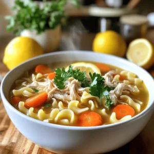 - 1 lb boneless, skinless chicken breasts - 4 cups chicken broth - 2 cups water - 2 cups egg noodles - 1 cup carrots, diced - 1 cup celery, diced - 1 small onion, finely chopped - 4 cloves garlic, minced - 1 teaspoon dried thyme - 1 teaspoon dried parsley - Salt and pepper to taste - Juice of 1 lemon - Fresh parsley for garnish The key to making a great Instant Pot Chicken Noodle Soup lies in using fresh, quality ingredients. The chicken forms the base of this soup. I use boneless, skinless chicken breasts for ease and tenderness. The broth brings rich flavor, while the water balances it. Next, I add the vegetables. Carrots, celery, onion, and garlic create a lovely aroma and depth of taste. Dicing them ensures they cook evenly. Herbs and seasoning are essential for that warm, cozy flavor. Dried thyme and parsley add earthiness. A splash of lemon juice brightens everything. Lastly, fresh parsley gives a nice touch when serving. Using these ingredients will make a comforting soup that warms the heart. Check out the Full Recipe for detailed steps and times to enjoy this dish. 1. Set your Instant Pot to the Sauté function. 2. Heat 2 tablespoons of olive oil for about 1 minute. 3. Add 1 small chopped onion, 4 minced garlic cloves, 1 cup diced carrots, and 1 cup diced celery. 4. Sauté for 3-4 minutes until the veggies soften. 1. Place 1 lb of boneless, skinless chicken breasts into the pot. 2. Pour in 4 cups of chicken broth and 2 cups of water. 3. Stir in 1 teaspoon dried thyme, 1 teaspoon dried parsley, salt, and pepper to taste. 4. Close the lid and set the valve to sealing. 5. Select the Manual or Pressure Cook function and set the timer for 10 minutes. 1. Once the timer goes off, let the pressure release naturally for 5 minutes. 2. Carefully switch the vent to release any remaining pressure. 3. Open the lid and take out the chicken breasts. 4. Shred the chicken with two forks and return it to the soup. 5. Stir in 2 cups of egg noodles and let them cook in the hot soup for 5-7 minutes. 6. Add the juice of 1 lemon and adjust seasoning if needed. 7. Serve hot, garnished with fresh parsley! For the complete recipe, check out the [Full Recipe]. When you cook chicken in the Instant Pot, timing is key. Start by adding your chicken breasts whole. This keeps them juicy. Cook for just 10 minutes under high pressure. After cooking, let the pot rest for about 5 minutes. This helps keep the chicken tender and moist. Then, carefully release any remaining pressure. To boost the taste, try adding herbs like rosemary or basil. A few sprigs of fresh thyme can also work wonders. You can brighten the soup by adding a splash of lemon juice right before serving. This small step makes a big difference in flavor. Serve your soup with warm, crusty bread or a fresh salad. A side of buttery crackers also pairs well. For a nice touch, garnish each bowl with fresh parsley. This adds color and freshness to the dish. You can also sprinkle some black pepper for extra flavor. Enjoy your cozy bowl of soup! {{image_2}} You can easily change the noodles you use. Try whole wheat, gluten-free, or even rice noodles. Each type brings a new taste and texture. You can also swap out vegetables. If you don’t like carrots, use peas or corn. If you have other veggies, toss them in too! To make the soup gluten-free, choose gluten-free noodles. Check the labels to be sure. For a dairy-free option, skip any cream or cheese. The soup will still taste great. You can add coconut milk for creaminess if you want. Cooking in bulk is smart. Make a big batch and freeze some for later. You can store it in single portions for easy meals. Just let the soup cool before putting it in containers. This helps keep it fresh. To keep your soup fresh, store it in an airtight container. Let it cool first. Refrigerate leftovers within two hours of cooking. This keeps harmful bacteria away. If you want to freeze it, ensure the soup is cool. Use freezer-safe containers or bags. Leave some space at the top for expansion. This helps prevent spills. To reheat in the Instant Pot, add the soup back in. Use the Sauté function on low heat. Stir often until the soup is hot. For stovetop reheating, pour the soup into a pot. Heat it over medium heat. Stir regularly to avoid sticking. This method works well and warms the soup evenly. In the fridge, your soup lasts about 3 to 4 days. Always check for signs of spoilage. Look for off smells, changes in color, or mold. If any of these appear, throw the soup away. If you freeze the soup, it lasts about 2 to 3 months. Thaw it in the fridge before reheating for best results. To make Instant Pot Chicken Noodle Soup, follow these steps: - Set the Instant Pot to Sauté and add olive oil. - Sauté chopped onion, garlic, carrots, and celery for about 4 minutes. - Add 1 lb boneless, skinless chicken breasts, 4 cups chicken broth, and 2 cups water. - Stir in 1 teaspoon dried thyme, 1 teaspoon dried parsley, salt, and pepper. - Close the lid, seal the valve, and cook on High Pressure for 10 minutes. - Let the pressure release naturally for 5 minutes, then vent any remaining pressure. - Remove the chicken, shred it, and return it to the soup. - Stir in 2 cups egg noodles and let them cook in the hot soup for 5-7 minutes. - Finish with lemon juice and adjust seasoning as needed. This recipe is simple and quick, perfect for any day. For a detailed guide, check the Full Recipe. Yes, you can use frozen chicken. Just add an extra 5-7 minutes to the cooking time. Make sure to increase the liquid by a cup to help with cooking. The soup will still taste great, and you’ll have a warm meal ready in no time. Yes, this soup is excellent for meal prep. You can cook a large batch and store it in the fridge. It lasts for about 3-4 days. For longer storage, freeze portions in airtight containers. When you're ready, just reheat and enjoy! Chicken noodle soup pairs well with many sides. Here are some ideas: - A slice of crusty bread or a warm baguette. - A fresh green salad with light dressing. - Crackers for a crunchy texture. - Grilled cheese sandwiches for a fun twist. These sides add variety and enhance your meal! This blog post shows how to make a tasty Instant Pot Chicken Noodle Soup. We covered key ingredients, easy steps, and smart tips. You can customize the recipe with different vegetables or noodles to fit your taste. Remember to store any leftovers right and reheat them well. This soup is filling and great for meal prep. Enjoy the warmth and comfort it brings. You now have a simple recipe to share with friends. Happy cooking!