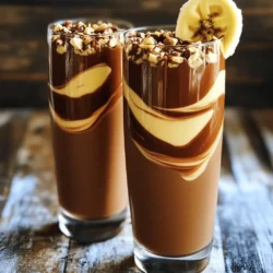 - 2 ripe bananas, frozen - 2 tablespoons chocolate hazelnut spread (like Nutella) - 1 cup almond milk (or any milk of choice) - 1 tablespoon unsweetened cocoa powder - 1 tablespoon chia seeds - 1 tablespoon honey or maple syrup (optional, for extra sweetness) - Handful of ice cubes - 1 tablespoon crushed hazelnuts (for garnish) - For a vegan option, use coconut milk or oat milk instead of dairy milk. - You can swap honey for agave syrup or a low-calorie sweetener. - If you need nut-free options, try sunflower seed butter in place of chocolate hazelnut spread. When you pick the right ingredients, you set the stage for a great smoothie! The frozen bananas give it a thick and creamy texture. The chocolate hazelnut spread adds a sweet and rich flavor. Using almond milk or any milk you like keeps it light but adds creaminess. Cocoa powder enhances the chocolate taste, while chia seeds boost nutrition. If you want it sweeter, honey or maple syrup can help. By knowing your options, you can customize this smoothie to fit your taste and diet. You don’t just make a drink; you create a delicious experience that matches your needs. This flexibility makes this recipe a favorite among all types of eaters! Using frozen bananas gives the smoothie a thick and creamy texture. They make the drink cold and smooth, just like ice cream. Gather your tools first. You need a blender, measuring spoons, and a cup. Make sure to have tall glasses for serving. Add the ingredients to the blender in this order: frozen bananas, chocolate hazelnut spread, cocoa powder, almond milk, chia seeds, and any sweetener. This order helps everything blend well. Blend on high until it is completely smooth and creamy. If the smoothie is too thick, add more almond milk. Taste it! If you want it sweeter, add more honey or syrup and blend again. Pour the smoothie into your chilled glasses. For a fun touch, drizzle some chocolate hazelnut spread inside the glass before pouring. This makes it look fancy! Top the smoothie with crushed hazelnuts for a nice crunch. You can even add a banana slice on the rim for decoration. Enjoy your rich and creamy delight! To make your smoothie super creamy, always use frozen bananas. Fresh bananas can make it too runny. Frozen bananas add thickness and chill. They help create that rich texture we love. If you only have fresh bananas, add extra ice cubes. This will help thicken the smoothie. When you add milk, do it slowly. Pour in a little at a time. Blend between each addition. This way, you can control how thick or thin your smoothie is. Want to make your smoothie healthier? You can add some great extras. A scoop of protein powder boosts your protein. Spinach or kale adds fiber and vitamins. Greek yogurt makes it creamy and gives probiotics. Just remember, balance is key. If you add strong flavors, like spinach, use sweeter fruits. This helps keep the taste nice. You can also try different nut butters for a twist. Almond butter or peanut butter both work well. If you have leftover smoothie, store it in an airtight container. This helps keep it fresh. It’s best to drink it within 24 hours. To keep bananas fresh, store them at room temperature. If they start to brown, they’re still good for smoothies. You can also freeze overripe bananas. This way, you always have frozen bananas ready for your next smoothie. They can last up to six months in the freezer. {{image_2}} To make your Chocolate Hazelnut Banana Smoothie even more fun, try adding different fruits. Strawberries and blueberries work great. They add a burst of flavor and color. Just blend them in with the bananas for a fruity twist. You can also switch up the nut butter. While chocolate hazelnut spread is a classic, almond butter or peanut butter can add unique tastes. Each nut butter brings its own charm. Experiment to find what you love best! Want to make your smoothie keto-friendly? You can swap out the banana for avocado. It gives a creamy texture with fewer carbs. Use unsweetened almond milk to keep it low in sugar. For gluten-free and dairy-free options, no need to worry! This smoothie is already gluten-free. Just use dairy-free milk, like almond or oat milk. You can also skip the honey or maple syrup to keep it sugar-free. Incorporating seasonal fruits can elevate your smoothie. In summer, try adding fresh peaches or ripe mangoes. They make the drink refreshing and fruity. For winter, consider using warm spices like cinnamon. It adds a cozy flavor that pairs well with chocolate. Each season brings new tastes. Feel free to mix and match! You can create a seasonal delight with this simple recipe. Check out the Full Recipe for more ideas. You can store any leftover smoothie in the fridge. Pour it into a sealed container. This keeps it fresh and tasty. The best time to drink it is within 24 hours. After that, it might separate or lose flavor. If you notice separation, just shake or stir it before drinking. Freezing is a great option if you want to save some for later. Pour the smoothie into ice cube trays or small containers. This way, you can freeze it in portion sizes. When you want some, take it out and let it thaw. Place it in the fridge overnight for best results. If you're in a hurry, you can leave it at room temperature for a couple of hours. To enjoy the best texture, blend it again after thawing. You can turn your smoothie into a fun smoothie bowl. Just pour it into a bowl instead of a glass. This gives you more space for toppings. You can use sliced bananas, crushed hazelnuts, or granola. Fresh berries or a drizzle of honey also work great. Get creative and add your favorite toppings for a delicious twist! Yes, you can use fresh bananas. However, using fresh bananas changes the texture and taste. Fresh bananas make the smoothie thinner and less creamy. For a thick and rich smoothie, frozen bananas are best. If you only have fresh bananas, add extra ice cubes to help thicken it up. If you want alternatives, try almond butter or peanut butter. These options work well and add a nutty flavor. For a vegan choice, look for dairy-free chocolate spreads. Nut-free spreads like sunflower seed butter can also work. Each option gives a unique taste while keeping the smoothie delicious. To cut down on sweetness, skip the honey or maple syrup. You can also use unsweetened cocoa powder. Adding a dash of salt balances out sweetness nicely. If you prefer, add more almond milk to dilute sweetness. Adjust these ingredients to fit your taste. This blog post shared a simple and tasty smoothie recipe. I covered the key ingredients, tips for making it creamier, and how to store leftovers. You learned about variations for different diets and seasons. Remember, using frozen bananas makes your smoothie smooth and thick. Feel free to mix in your favorite fruits or nut butters to create your perfect blend. Enjoy this healthy drink that fits into any meal or snack time. With these easy steps, making delicious smoothies will become a fun routine!
