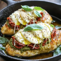 Savory Pesto Mozzarella Stuffed Chicken Breast Recipe