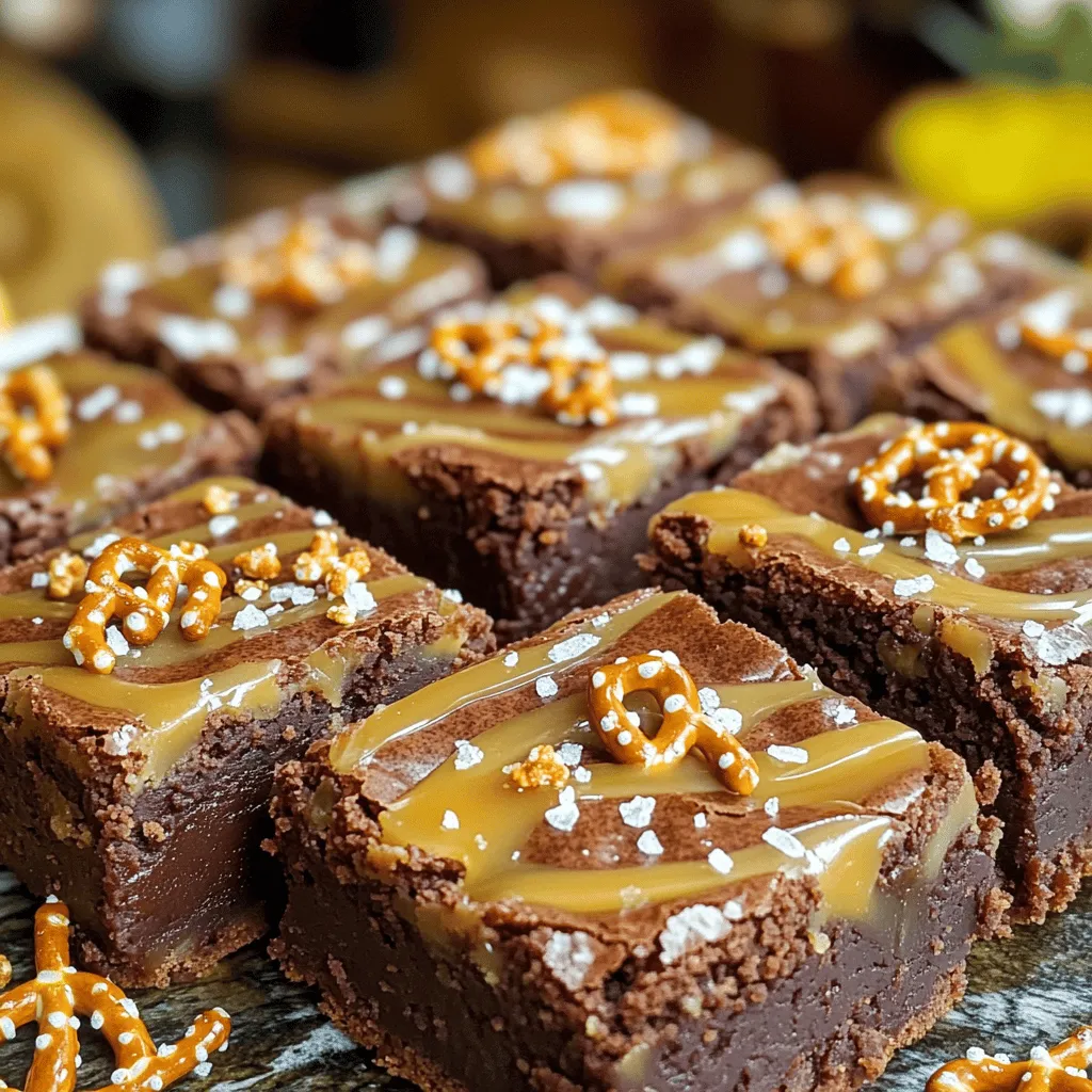 Chewy Salted Caramel Pretzel Brownies Delightful Treat