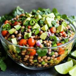 To make Spicy Cowboy Caviar, gather these ingredients: - 1 can black-eyed peas, drained and rinsed - 1 can black beans, drained and rinsed - 1 cup cherry tomatoes, diced - 1 green bell pepper, diced - 1 red onion, finely chopped - 1 jalapeño, seeded and minced - 1/2 cup fresh cilantro, chopped - 1 avocado, diced - 3 tablespoons lime juice - 2 tablespoons olive oil - 1 teaspoon cumin - Salt and pepper to taste This dip serves about 6-8 people. Each serving has roughly: - Calories: 150 - Protein: 5g - Carbohydrates: 20g - Fat: 7g - Fiber: 6g These values can vary based on the exact ingredients used. Spicy Cowboy Caviar fits many diets: - Vegan: No animal products are used. - Gluten-Free: All ingredients are gluten-free. This dip is great for parties or casual snacks. It is colorful, tasty, and easy to make. Check out the Full Recipe for more details! First, gather all your ingredients. You will need: - 1 can black-eyed peas, drained and rinsed - 1 can black beans, drained and rinsed - 1 cup cherry tomatoes, diced - 1 green bell pepper, diced - 1 red onion, finely chopped - 1 jalapeño, seeded and minced - 1/2 cup fresh cilantro, chopped - 1 avocado, diced - 3 tablespoons lime juice - 2 tablespoons olive oil - 1 teaspoon cumin - Salt and pepper to taste Make sure to rinse the beans well. This helps remove excess salt and improves the taste. Dice your cherry tomatoes and pepper into small pieces. A sharp knife makes this easier. Chop the onion finely to add a nice crunch. For the jalapeño, remove the seeds for less heat. If you prefer more spice, leave some seeds in. Finally, chop the cilantro and avocado just before mixing to keep them fresh. In a large bowl, combine the black-eyed peas and black beans. Then, add the diced tomatoes, bell pepper, red onion, jalapeño, and cilantro. These colorful veggies add flavor and nutrition. In a separate small bowl, whisk together the lime juice, olive oil, cumin, salt, and pepper. This dressing ties everything together. Pour it over the bean and veggie mix. Gently toss everything to coat. Be careful not to mash the avocado when you fold it in last. Adjust the seasoning if needed. You may want more lime juice or salt for extra flavor. Transfer your spicy cowboy caviar to a clear bowl. This shows off the vibrant colors. Garnish with extra cilantro and lime wedges for a fresh look. Serve with tortilla chips for dipping. You can also use it as a topping for tacos or grilled chicken. Enjoy this bold and flavorful dip at your next gathering! For the full recipe, refer back to the recipe section. To boost the taste of Spicy Cowboy Caviar, consider adding more lime juice. It gives a zesty kick. Fresh herbs, like basil or parsley, can also add depth. If you like heat, add more jalapeño or some hot sauce. These tweaks elevate the dish and make it unique. One common mistake is overmixing the ingredients. Gently toss them to keep the avocado intact. If you don't drain the beans well, the dip may get too watery. Always taste your dip before serving. Adjust the salt and pepper as needed to find the right balance. Use fresh ingredients for the best flavor. Rinse canned beans well to reduce sodium. Dice all veggies to a similar size for uniform bites. Chop the cilantro right before mixing to keep it fresh. Allow the dip to chill for at least 30 minutes. This lets the flavors blend beautifully. For the complete recipe, check the Full Recipe section. {{image_2}} You can switch up the beans in this recipe. Try using pinto beans or kidney beans for a different taste. You can also add corn for sweetness. Feel free to mix in diced cucumber for crunch. This dip can be as colorful as you want! Want more heat? Add more jalapeños or try some diced serrano peppers. You could also toss in a dash of hot sauce for an extra kick. Fresh herbs can change the flavor too. Use parsley or green onions for a fresh twist. Serve your spicy cowboy caviar in a clear bowl. This lets the colors shine through. Add a sprinkle of fresh cilantro on top for a nice touch. You can also place lime wedges around the bowl. This makes it easy for guests to add more lime juice. Serve it with crunchy tortilla chips for a fun scoop! To keep spicy cowboy caviar fresh, store it in the fridge. Use an airtight container. This will help the flavors stay strong and bright. Place the caviar in the container and seal it well. Make sure to cover it tightly to avoid any air exposure. You can freeze spicy cowboy caviar, but it's not the best option. Freezing can change the texture of the veggies, especially the avocado. If you do freeze it, use a freezer-safe container. Leave some space at the top for expansion. Thaw it in the fridge before serving, but enjoy it fresh for the best taste. Spicy cowboy caviar can last up to five days in the fridge. Make sure to check for any signs of spoilage before eating. If it smells off or looks strange, toss it. The flavors improve after a day, so it’s best to eat it within a few days for maximum enjoyment. Spicy Cowboy Caviar is a lively bean dip. It mixes black-eyed peas, black beans, and fresh veggies. You get a burst of flavor from tomatoes, peppers, and jalapeños. The lime juice adds a tangy touch, while the cumin gives warmth. This dip is colorful and packed with nutrition, making it a hit at parties. Yes, you can make it in advance! In fact, letting it sit in the fridge helps the flavors blend. I suggest making it at least 30 minutes before serving. For best results, let it chill for a few hours. Just remember to add the avocado right before serving. This keeps it fresh and green. You can serve Spicy Cowboy Caviar with tortilla chips for a crunchy treat. It also goes well with pita chips, veggie sticks, or crackers. Try it as a topping on tacos or salads for extra flavor. You can get creative and even use it as a sandwich filling. Enjoy experimenting with your favorite pairings! In this blog post, I covered how to make Spicy Cowboy Caviar. We explored the key ingredients, their nutritional value, and dietary options like vegan and gluten-free. I shared step-by-step instructions and helpful tips to boost flavor and avoid mistakes. You learned about variations and smart storage methods too. Now, you can create your own tasty dish with confidence. Embrace your creativity in the kitchen, and enjoy every bite!