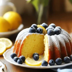- 1 ½ cups all-purpose flour - 1 teaspoon baking powder - ½ teaspoon baking soda - ½ teaspoon salt - ¾ cup unsalted butter, softened - 1 cup granulated sugar - 3 large eggs - 2 teaspoons vanilla extract - 2 tablespoons lemon zest - ½ cup sour cream - 1 cup fresh blueberries - 2 tablespoons lemon juice When I make my lemon blueberry pound cake, I always start with fresh ingredients. Fresh blueberries add a burst of flavor. I love using real lemon zest, too. It brings out a bright and zesty taste. You will need a few tools for this recipe. A 9x5 inch loaf pan works best. Mixing bowls help keep things organized. An electric mixer makes creaming the butter and sugar easy. A whisk and spatula are handy for mixing and folding the batter. This simple list of ingredients helps me create a beautiful treat. You can find the full recipe for more detailed steps. 1. Preheat your oven to 350°F (175°C). This helps the cake cook evenly. 2. Grease a 9x5 inch loaf pan. This step keeps the cake from sticking. 3. In a medium bowl, whisk together: - 1 ½ cups all-purpose flour - 1 teaspoon baking powder - ½ teaspoon baking soda - ½ teaspoon salt Set this mixture aside for later use. 1. In a large bowl, cream together: - ¾ cup unsalted butter, softened - 1 cup granulated sugar Beat these until fluffy. This should take about 3-5 minutes. 2. Add eggs one at a time. Mix well after each one. Include: - 3 large eggs Then stir in: - 2 teaspoons vanilla extract - 2 tablespoons lemon zest 3. Gradually mix in the dry ingredients. Alternate this with: - ½ cup sour cream - 2 tablespoons lemon juice Start and end with the flour mix. Stir until just combined. 1. Gently fold in: - 1 cup fresh blueberries Be careful not to crush them. 2. Pour the batter into your prepared loaf pan. Spread it evenly. 3. Bake for 50-60 minutes. Check doneness with a toothpick. If it comes out clean, the cake is ready! 4. If the top browns too fast, cover loosely with foil for the last 15 minutes. 5. After baking, let the cake cool in the pan for 10 minutes. Then transfer it to a wire rack. Allow it to cool completely. For more details, check the Full Recipe. - Use room temperature ingredients for better mixing. - Don’t overmix the batter after adding flour. These tips help create a smooth batter. When ingredients are at room temperature, they blend easier. This makes your cake light and fluffy. Overmixing can make your pound cake dense. Mix just until you see no dry flour. - Use fresh lemon juice for the best flavor. - Consider adding a glaze for extra sweetness. Fresh lemon juice brightens the cake. It adds a zing that pairs perfectly with blueberries. A simple glaze of powdered sugar and lemon juice enhances sweetness. Drizzle it over cooled cake for a lovely finish. - Serve with whipped cream or a dusting of powdered sugar. - Pair with tea or coffee for a delightful treat. Whipped cream adds a creamy texture. Powdered sugar gives a sweet touch. Enjoying this cake with tea or coffee makes for a perfect snack. You can also add fresh blueberries on top for extra flair. For the full recipe, check the detailed instructions above. {{image_2}} You can change the flavor of your lemon blueberry pound cake in fun ways. - Add poppy seeds for a unique twist. They give a nice crunch. - Substitute other berries like raspberries or blackberries for a new taste. These berries add their own sweet flavors. If you need a gluten-free option, it's easy to make. Just use a gluten-free flour blend. This swap keeps the cake soft and moist. Want a lower-sugar treat? You can replace granulated sugar with a sugar substitute. This keeps the cake sweet without the extra calories. To keep your cake fresh, store it in an airtight container. This will help keep the moisture in. You can keep it at room temperature for up to four days. If you want to store it longer, freezing is a great option. If you want to freeze the cake, wrap it tightly in plastic wrap first. Then, wrap it in foil to keep it safe. This double layer prevents freezer burn. Your cake can last up to three months in the freezer. When you are ready to enjoy your cake, thaw it in the fridge. Let it sit overnight to get soft. This helps the flavors come back to life. Enjoy it the next day! For more detailed steps, check the Full Recipe. Check with a toothpick for doneness. Insert it into the center of the cake. If it comes out clean, your cake is ready. If not, bake for a few more minutes. Yes, but do not thaw before adding to the batter. Frozen blueberries help keep the batter cool. They also hold their shape better during baking. Typically 3-4 days at room temperature or up to 3 months in the freezer. Just make sure to store it in an airtight container to keep it fresh. Yes, adjust baking time as needed in a smaller pan. A smaller loaf will bake faster, so keep an eye on it. Slice and serve with fresh fruit or a light syrup. You can also dust it with powdered sugar for extra flair. Options are available for gluten-free, low-sugar, and dairy-free adaptations. You can easily swap out ingredients to fit your needs. Check the Full Recipe for specific options. This post covered a simple and tasty lemon blueberry pound cake recipe. You learned the key ingredients, tools needed, and step-by-step instructions. I shared tips to enhance flavor and offered variations to suit your taste. Storing and freezing guidelines help you enjoy it longer. Remember, baking can be fun and creative. So gather your ingredients and start mixing! Enjoy your delicious creation and share it with family and friends.