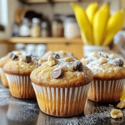 - 1/2 cup unsalted butter - 2 ripe bananas, mashed - 1/2 cup brown sugar - 1/4 cup granulated sugar - 1 large egg - 1 teaspoon vanilla extract - 1 cup all-purpose flour - 1 teaspoon baking soda - 1/2 teaspoon salt - 1/2 cup semi-sweet chocolate chips - 1/4 cup chopped walnuts (optional) Benefits of using brown butter Brown butter adds a rich, nutty flavor. It elevates the taste of the muffins. The browning process creates depth and complexity. I love the warm, toasted notes it brings. Simply melt the butter in a pan until golden. Choosing ripe bananas for sweetness Ripe bananas are key to a truly tasty muffin. Look for bananas with brown spots. They provide natural sweetness and moisture. The riper, the better! Mashed, they blend smoothly into the batter. Types of chocolate chips to use Semi-sweet chocolate chips are my go-to for balance. They add a sweet touch without being overpowering. You can also try dark chocolate chips for a richer flavor. White chocolate adds a fun twist too! For complete details, check the Full Recipe. First, get your baking pan ready. Line your muffin tin with paper liners or lightly grease it. This helps the muffins come out cleanly. Now, let's melt and brown the butter. In a small saucepan, place the unsalted butter over medium heat. Watch it closely as it melts. Stir it often. After a few minutes, the butter will foam. Keep cooking until it turns a lovely golden brown and smells nutty. This takes about 5-7 minutes. Once it looks perfect, remove it from the heat and let it cool slightly. Next, we combine the wet ingredients. In a large mixing bowl, mash the ripe bananas well. Add the brown sugar and granulated sugar to the bowl. Stir this mixture until it’s smooth and creamy. Now, slowly pour in the slightly cooled brown butter. Mix well until everything is blended. Beat in the egg and the vanilla extract. Make sure it’s all mixed together. In another bowl, whisk the dry ingredients. Combine the all-purpose flour, baking soda, and salt. Gradually add this dry mix to the wet ingredients. Stir gently until just combined. Don’t overmix; it’s okay if a few lumps remain. Next, it's time to fold in the chocolate chips and walnuts. If you choose to use walnuts, be gentle. Use a spatula to lift and fold, not stir. This helps keep the chocolate chips whole and the walnuts intact. Before you bake, preheat your oven to 350°F (175°C). This step is important for even baking. Once it’s hot, evenly divide the muffin batter among the muffin cups. Fill each cup about 2/3 full. Now, bake the muffins for 18-20 minutes. To test for doneness, insert a toothpick into the center of a muffin. If it comes out clean, they’re ready. If there’s batter on it, give them a few more minutes. After baking, let the muffins cool in the tin for 5 minutes. Then, transfer them to a wire rack to cool completely. To make the best Brown Butter Banana Chocolate Chip Muffins, avoid common mistakes. - Overmixing the batter: This can lead to tough muffins. Mix just until combined. - Not using ripe bananas: Ripe bananas bring natural sweetness. Choose bananas with brown spots. To get a moist muffin texture, here are some key tips: - Use brown butter: This adds a rich flavor. It also keeps muffins moist. - Don’t skip the eggs: Eggs provide structure and moisture. Make sure to use a large egg. Enjoy muffins warm for the best taste. Warm muffins have a soft texture and a lovely aroma. If you prefer cooled muffins, they still taste great. Serve with toppings like: - Butter: A simple spread can enhance flavor. - Honey or maple syrup: These add sweetness and richness. Consider pairing muffins with a hot cup of coffee or tea. The flavors complement each other nicely. Want to bake in larger quantities? Double the recipe! This gives you 24 muffins, perfect for sharing. When baking in batches, use multiple muffin tins. This speeds up the process. For gift-wrapping homemade muffins, follow these ideas: - Wrap in parchment paper: It looks nice and keeps muffins fresh. - Tie with twine: This adds a rustic touch that makes the gift special. You can find the full recipe for Brown Butter Banana Chocolate Chip Muffins to help you create these treats at home! {{image_2}} You can jazz up your muffins with spices. Try adding cinnamon or nutmeg. These spices bring warmth and depth. You can also swap in dark chocolate chips or white chocolate. Each choice gives a new twist to your muffins. Dark chocolate adds a rich taste, while white chocolate brings sweetness. If you need gluten-free muffins, use almond flour or gluten-free all-purpose flour. These options keep the muffins soft and tasty. For a vegan version, replace the butter with coconut oil. You can use flax eggs instead of a regular egg. This keeps your muffins moist and flavorful. Get creative by mixing in fruits or nuts. Chopped apples or berries work well. You can also add nuts like pecans or almonds for crunch. If you want a creamy taste, try adding nut butters. Peanut or almond butter gives extra flavor and a rich texture. For the full recipe, check out the details above. Let your muffins cool on a wire rack. This keeps them from getting soggy. After about 10 minutes, place them in an airtight container. This helps lock in freshness. Store them at room temperature for up to three days. You can also refrigerate them, but this may change their texture. To freeze muffins, wrap each one in plastic wrap. This helps prevent freezer burn. Place the wrapped muffins in a freezer-safe bag or container. They can last up to three months in the freezer. When you want to eat them, take them out and let them thaw in the fridge overnight. You can also warm them in the microwave for a quick treat. The best way to reheat muffins is in the oven. Preheat your oven to 350°F (175°C). Place the muffins on a baking sheet and warm them for about 5-10 minutes. This keeps them soft and tasty. You can also use the microwave. Heat each muffin for about 15-20 seconds. Enjoy your delicious Brown Butter Banana Chocolate Chip Muffins warm! For the complete recipe, refer to the Full Recipe section. Can I skip the walnuts? Yes, you can skip the walnuts. They add crunch and flavor, but muffins taste great without them. Simply leave them out when mixing the batter. How ripe should bananas be for the best flavor? Use very ripe bananas. They should have lots of brown spots. The riper they are, the sweeter and more flavorful your muffins will be. Can I use less sugar? Yes, you can reduce the sugar. Start with a quarter cup less. This may change the texture slightly but will still yield tasty muffins. What if I don’t have brown sugar? If you lack brown sugar, use white sugar instead. You can add a bit of molasses to mimic the flavor. Use one tablespoon of molasses for each cup of white sugar. What to do if muffins turn out dry? If your muffins are dry, check your oven temperature. It may be too hot. Also, ensure you do not overmix the batter, as this can dry out muffins. How to fix muffins that overflow in the pan? If muffins overflow, your batter may be too full. Fill each cup only two-thirds full next time. This allows room for rising without spilling. This blog post taught you how to make delicious muffins using simple ingredients. We covered everything from choosing the right bananas to perfect baking tips. Always aim to use fresh, ripe items for the best taste. Remember to be creative with flavors and adjust the recipe to your needs. Baking should be fun and easy! With the right tips and tricks, you can enjoy moist muffins every time. Now, grab your ingredients and start baking your own tasty treats!