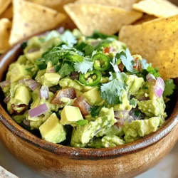 To make my chunky guacamole, you need a few key items. Here's what you'll need: - 3 ripe avocados - 1 medium red onion, finely chopped - 1 medium tomato, diced - 1 jalapeño, deseeded and minced (adjust to spice preference) - 1/4 cup fresh cilantro, chopped - Juice of 2 limes - Salt to taste - Optional: 1/2 teaspoon ground cumin for a smoky flavor Selecting the best ingredients makes a big difference. Here are some tips: - Choose ripe avocados. They should feel soft but not mushy. - Use fresh lime juice. It brightens the guacamole and adds zing. - Pick firm tomatoes. They should be juicy but not overly squishy. - For cilantro, look for vibrant green leaves. Avoid yellow or wilted ones. If you want to switch things up, consider these alternatives: - Swap red onion with green onions for a milder flavor. - Use cherry tomatoes instead of regular ones for a sweet burst. - Try a different pepper, like serrano, for more heat. - If you're not a fan of cilantro, parsley or basil can work well. - Add diced mango for a fruity twist or ground cumin for depth. You can find the full recipe [Full Recipe]. Start with ripe avocados for the best flavor. Cut them in half and remove the pits. Use a spoon to scoop the soft flesh into a mixing bowl. Be careful not to mash them yet. I like to leave some chunks for great texture. Now it's time to add the fun stuff! Add in the chopped red onion, diced tomato, minced jalapeño, and fresh cilantro. These add color and crunch. Gently mash the avocado with a fork. Mix it all together, but don’t overdo it. You want to keep that chunky feel. Squeeze the juice of two limes right into the bowl. This adds a zesty kick. Add salt to taste. If you want a smoky flavor, toss in some ground cumin. Give everything a gentle fold to combine. Now taste your guacamole. Adjust the lime or salt if needed. Serve it right away with tortilla chips. If you need to save it, cover it tightly with plastic wrap. This keeps it fresh until you are ready to dig in. For the full recipe, check out the earlier section. For chunky guacamole, start with ripe avocados. They should yield slightly when pressed. Mash them gently with a fork, leaving some enjoyable pieces. The key is mixing without over-mashing. You want to see and taste the texture in each bite. Serve your guacamole with tortilla chips for a classic snack. You can also pair it with tacos or grilled meats. For a fun twist, add it to a veggie platter. People love dipping fresh veggies into chunky guacamole. It’s bright, fresh, and a crowd-pleaser! One big mistake is using unripe avocados. They won’t mash well and can taste bitter. Another error is adding too much lime juice. Start with a little; you can always add more. Finally, don’t forget to taste your guacamole. Adjust the salt and lime to your liking. For the full recipe, follow the steps to enjoy this tasty treat! {{image_2}} To add some heat to your chunky guacamole, try using extra jalapeños. Start with one jalapeño, but you can add more if you love spice. You can also try adding diced serrano peppers for more flavor. For a smoky kick, mix in a dash of chipotle powder. This spice gives a nice depth to your dip. Remember, taste as you go to get the heat just right! Adding fruit to guacamole gives it a sweet twist. Mango or pineapple works great! For mango, peel and dice half a ripe one. Mix it in with the chunky avocado for a fresh taste. If you prefer pineapple, use fresh chunks for a juicy burst. The sweetness balances the creamy avocado. It’s a fun way to surprise your guests! This guacamole recipe is already vegan. To make it allergy-friendly, check the ingredients. Ensure you use fresh lime juice and avoid any add-ins that might cause issues. If someone is sensitive to avocados, consider using mashed beans instead. They give a nice texture. This way, everyone can enjoy your chunky guacamole. Try these variations to make your chunky guacamole unique and exciting! For the full recipe, refer back to the earlier sections. To store leftover chunky guacamole, place it in an airtight container. Press plastic wrap directly onto the surface of the guacamole. This helps reduce air exposure and slows browning. Seal the container tightly. Store it in the fridge for up to two days. To keep your guacamole fresh, always use lime juice. The acidity helps slow down browning. Make sure to cover it well. If you see any brown spots, just scrape them off. The flavor stays great underneath. If you plan to serve it later, store it in a cool place until serving. You can freeze chunky guacamole! First, scoop it into a freezer-safe container. Leave some space at the top for expansion. You can also freeze it in ice cube trays for easy portions. When ready to use, thaw in the fridge overnight. This way, you can enjoy your homemade guacamole anytime! For the full recipe, refer back to the Chunky Guacamole section. Guacamole stays chunky when you don’t mash the avocados too much. I like to use a fork to mash them gently. This lets you keep some nice pieces for texture. You can also add diced tomatoes, onions, and cilantro. These add more bits and pieces that add to the chunky feel. Chunky guacamole lasts about two days in the fridge. To keep it fresh, press plastic wrap right on top of the guacamole. This helps slow down browning. If you see a little browning, just scrape the top layer off. The rest is still good! You can make guacamole ahead of time! Just prepare it a few hours before you need it. Keep it covered with plastic wrap to protect it from air. If you want to make it the night before, add a bit more lime juice. This helps keep the color bright and fresh. For the full recipe, check out the Chunky Guacamole section. In this post, I covered how to make perfect chunky guacamole. I shared essential ingredients, tips for fresh choices, and alternatives. The step-by-step guide helps anyone prepare avocados and mix them just right. I also offered tricks for the best texture and serving ideas. You can try tasty variations like spicy or fruity options. Lastly, I provided storage tips to keep your guacamole fresh. Enjoy creating your chunky guacamole, and impress your friends with every bite!