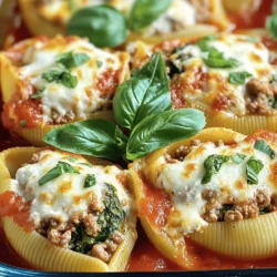 Turkey Spinach Stuffed Shells Savory and Satisfying Dish