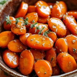 To make honey garlic glazed carrots, gather these simple ingredients: - 1 pound baby carrots (or regular carrots, sliced into sticks) - 3 tablespoons honey - 2 tablespoons unsalted butter - 3 cloves garlic, minced - 1 teaspoon fresh thyme leaves (or ½ teaspoon dried thyme) - Salt and pepper to taste - 1 tablespoon lemon juice - Fresh parsley, chopped (for garnish) These ingredients create a sweet and savory dish. The honey adds a nice touch of sweetness. The garlic brings a warm, rich flavor. Fresh thyme enhances the taste, while lemon juice adds brightness. Using baby carrots is easy, but regular carrots work too. Just cut them into sticks for even cooking. This recipe is great for a quick side dish. It pairs well with many meals. Enjoy this tasty and colorful dish! First, bring a large pot of water to a boil. This is key for making the carrots tender. Once boiling, add 1 pound of baby carrots. Cook them for 5-7 minutes. You want them tender but still crisp. After they’re done, drain the carrots and set them aside. They will soak up all the flavor later. Next, grab a large skillet. Put it on medium heat and melt 2 tablespoons of unsalted butter. Watch the butter as it melts; it should bubble gently. Once melted, add 3 cloves of minced garlic. Sauté the garlic for about 1 minute. It should smell amazing, but be careful not to burn it. Burnt garlic tastes bitter, and we want sweet, not bitter. Now it’s time for the magic. Stir in 3 tablespoons of honey and 1 teaspoon of fresh thyme leaves. If you use dried thyme, ½ teaspoon will do. Once mixed, add the cooked carrots into the skillet. Toss them gently in the honey-garlic mixture until they are well coated. Cook for an additional 5-6 minutes. This allows the glaze to caramelize slightly. You will see the carrots turn a lovely golden color. Finally, season with salt, pepper, and 1 tablespoon of lemon juice. Toss the carrots again to combine all the flavors. Remove the skillet from heat and garnish with fresh chopped parsley before serving. Enjoy your sweet and savory honey garlic glazed carrots! When you pick carrots, go for vibrant colors. Look for firm carrots without spots. Baby carrots are sweet and tender. If using regular carrots, slice them into sticks for even cooking. This way, they cook at the same rate. Garlic burns easily, so watch it closely. Sauté it just until it smells great. If it turns brown, throw it out. For the glaze, keep stirring the carrots. You want a shiny, thick coat without it being too runny. If it’s too thick, add a bit of water. For added taste, consider fresh herbs like rosemary or dill. They pair well with honey. You can also add a pinch of cayenne for heat. It will bring a nice kick to your dish. Experiment with flavors to find your favorite! {{image_2}} You can switch honey for maple syrup. Maple syrup gives a unique flavor. It adds a nice sweetness too. Try using the same amount as honey. This swap works well for those who avoid honey. Maple syrup also brings a lovely color to the glaze. You can add more veggies to the dish. Parsnips work great with carrots. They add a sweet, earthy taste. Brussels sprouts also fit well in this recipe. Slice them thinly and add them in. Mixing these veggies makes your dish colorful and fun. Think about how you want to serve the carrots. They can shine as a side dish. Pair them with meats or grains for balance. You can also make them the star of the meal. Serve them on a bed of rice or quinoa. This makes a hearty and tasty main dish. To keep your honey garlic glazed carrots fresh, wait until they cool down. Then, place them in an airtight container. This helps lock in the flavor. You can store them in the fridge for about four days. If you want to store them longer, consider freezing. Use a freezer-safe bag or container. Remove as much air as possible to prevent freezer burn. When you want to enjoy your leftovers, you have two great options: the microwave or the stovetop. If you choose the microwave, place the carrots in a bowl and cover them. Heat in short bursts to avoid overcooking. Stir between intervals to ensure even heating. For stovetop reheating, add a splash of water to a skillet over medium heat. This keeps the carrots moist while warming. Stir them gently until heated through. This method also helps maintain their nice texture. Both methods will make your honey garlic glazed carrots taste fresh again. Yes, you can use frozen carrots. They are convenient and save time. Just remember, frozen carrots may take longer to cook. Boil them until they are tender, like fresh ones. This way, they will still soak up that tasty honey garlic glaze. Honey garlic glazed carrots last about 3 to 5 days in the fridge. Store them in an airtight container to keep them fresh. Reheating them will bring back their delicious flavor. Just avoid leaving them out at room temperature for too long. These carrots work great as a side for many meals. They pair well with roasted chicken, grilled fish, or steak. You can also serve them with rice or quinoa for a healthy meal. Their sweet and savory taste adds a nice touch to any dish. Yes, you can make this recipe vegan. Replace the butter with plant-based butter or oil. Use maple syrup instead of honey for sweetness. This way, you can enjoy the same great flavors while keeping it plant-based! In this post, we explored honey garlic glazed carrots. We covered ingredients, preparation steps, and tips to improve flavors. We discussed storage and answered common questions. You have the tools to make this dish great. Remember, cooking is about being creative. Feel free to switch ingredients and make it your own. Your kitchen can be a fun place where you try new things! Enjoy making this dish!