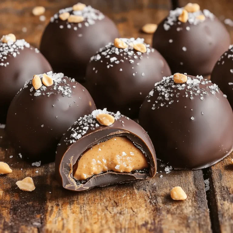 - 12 Medjool dates, pitted - 1/2 cup creamy peanut butter - 1/4 cup powdered sugar (optional) - 1/2 teaspoon vanilla extract - 1 cup dark chocolate chips or melting chocolate - Sea salt for garnish - Chopped peanuts for garnish (optional) To make these chocolate covered peanut butter stuffed dates, you first need the right ingredients. Medjool dates are perfect because they are sweet and soft, making them easy to stuff. You will also need creamy peanut butter. If you want your filling sweeter, add powdered sugar. A dash of vanilla extract adds a nice flavor. Next, get dark chocolate chips or melting chocolate. This will coat the dates and make them rich and yummy. Sea salt helps balance the sweet taste, while chopped peanuts can give a nice crunch. Together, these ingredients create a snack that is both simple and delicious. First, you need to slice the dates. Cut each date lengthwise. Make sure to remove any pits. After slicing, set the pitted dates aside. This step gets you ready for the fun part! In a small bowl, combine the creamy peanut butter, powdered sugar, and vanilla extract. Mix well until everything is smooth. This sweet filling makes the dates taste amazing! Take about a teaspoon of the peanut butter mixture. Fill each pitted date with it. Gently press the date to seal it. Make sure the filling stays tucked inside. This keeps it all together when you dip it in chocolate. You have two methods to melt the chocolate. For the microwave, place the chocolate chips in a bowl. Heat them in 20-second bursts, stirring in between. If you prefer the double boiler, set a bowl over simmering water. Stir until smooth. Either way works great! Now it’s time to dip! Take each stuffed date and cover it in the melted chocolate. Ensure it has an even coat. Let any extra chocolate drip off. Place the coated dates on a parchment-lined baking sheet. This helps them cool without sticking. While the chocolate is still warm, sprinkle a pinch of sea salt on top. This adds a nice sweet and salty flavor. If you want, you can also add chopped peanuts for a crunchy finish. Then, refrigerate the dates for about 30 minutes. This helps the chocolate harden completely. - How to make stuffing easier: Use a small spoon or a piping bag. This helps fill the dates neatly. Make sure the peanut butter mixture is soft. This way, it fits well inside the dates. - Choosing the right dates: Medjool dates are the best choice. They are soft, sweet, and large enough to hold the filling. Look for dates that are plump and shiny. Avoid any that feel dry or hard. - Avoiding clumps and burning: Use a microwave-safe bowl. Heat the chocolate chips in short bursts, about 20 seconds at a time. Stir well after each interval. This keeps the chocolate smooth and creamy. - Alternatives for chocolate coating: If you want a different flavor, try using white chocolate or milk chocolate. You can also use vegan chocolate for a dairy-free option. Just remember to melt it gently, as it can burn easily. - Pairing with beverages: These dates go well with many drinks. Try pairing them with hot tea or coffee. A glass of almond milk also complements their rich taste. - Additional garnishes and presentation ideas: For a fun twist, sprinkle chopped peanuts on top. You can also add a drizzle of extra melted chocolate for a pretty look. Serve them on a nice plate, and watch your guests smile! {{image_2}} You can change the taste of your chocolate-covered dates by adding spices. Try mixing in a pinch of cinnamon or nutmeg with the peanut butter. These spices will add warmth and depth. You can also experiment with different nut butters. Almond butter or cashew butter works great too. Each nut butter brings a unique flavor to the mix. If you want to switch up the chocolate, consider using white or milk chocolate instead of dark. These options give a different sweetness and creaminess. You can also find vegan chocolate for a dairy-free treat. Look for brands that use cocoa butter and no milk products. This way, everyone can enjoy the delight of these stuffed dates. These chocolate-covered dates make a great addition to a dessert platter. Pair them with fresh fruits like strawberries or bananas for a colorful display. You can also mix them with other desserts like brownies or cookies. This creates a fun variety for gatherings. Arrange the dates on a nice platter, and watch your guests smile! To keep your chocolate-covered dates fresh, store them in an airtight container. This prevents moisture from ruining their texture. Use glass or plastic containers with tight lids for best results. At room temperature, these treats last about a week. They stay tasty if kept cool and dry. If you want to save them longer, freeze the chocolate-covered dates. They can last for up to three months in the freezer. Just make sure to wrap them well in plastic wrap or foil before placing them in a freezer bag. This keeps them safe from freezer burn. Yes, you can! Feel free to swap out peanut butter for almond or cashew butter. You can also use chopped nuts like walnuts or pecans inside the dates. Just keep in mind that flavors and textures will change. Each nut brings its own taste, so experiment to find your favorite! To keep your chocolate smooth, work with it at room temperature. Use a microwave in short bursts to melt it, stirring each time. If it starts to harden, reheat gently. You can also add a bit of coconut oil to keep it fluid. This helps the chocolate stay shiny and dip-ready! This recipe can be vegan! Use dark chocolate that is dairy-free. Swap creamy peanut butter for a nut butter that is vegan-friendly. You can skip the powdered sugar if you prefer. Just ensure all your ingredients are plant-based to keep it vegan. Yes, you can! These dates store well in the fridge. Make them a day or two ahead for a party. Just keep them in an airtight container. If you want to store them longer, freeze them. They taste great straight from the freezer! This blog post covered how to make delicious chocolate-covered dates. We discussed ingredients, like Medjool dates and peanut butter. I shared simple steps for preparation, stuffing, and melting chocolate. You learned tips for storage, serving ideas, and flavor variations. In closing, these treats are easy to customize and fun to make. Enjoy experimenting with your own twist. Taste the joy of this sweet, healthy snack!