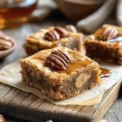 - 1 cup unsalted butter - 1 cup brown sugar, packed - 1/2 cup granulated sugar - 2 large eggs - 2 teaspoons vanilla extract - 2 cups all-purpose flour - 1 teaspoon baking powder - 1/2 teaspoon baking soda - 1/4 teaspoon salt - 1/2 cup maple syrup - 1 cup pecans, roughly chopped Brown Butter Maple Pecan Blondies need simple, fresh ingredients. First, unsalted butter is key. It gives the blondies a rich, nutty flavor when browned. Use brown sugar for moisture and sweetness. Granulated sugar helps with the right texture. Next, we add eggs. They bind the mixture and create a soft bite. Vanilla extract adds warmth and depth to the flavor. For the dry mix, we use all-purpose flour. It holds everything together. Baking powder and baking soda help the blondies rise. A small pinch of salt balances the sweetness. Maple syrup makes these blondies special. It adds a sweet, earthy taste. The chopped pecans give crunch and richness. They also enhance the nutty flavor from the brown butter. These ingredients work together for a delicious treat! 1. Preheat your oven to 350°F (175°C). This ensures even baking. 2. Line an 8x8 inch baking pan with parchment paper. Leave overhang on the sides. This makes lifting the blondies out easy. 3. In a saucepan, melt 1 cup of unsalted butter over medium heat. Stir it often. Keep cooking until it turns golden brown. This takes about 5-7 minutes. It will smell nutty and delicious. Remove from heat and let it cool slightly. 4. In a mixing bowl, combine 1 cup of packed brown sugar and 1/2 cup of granulated sugar. Pour in the warm brown butter. Whisk until the sugars mix well. 1. Add 2 large eggs, one at a time. Whisk well after each egg. Then, stir in 2 teaspoons of vanilla extract. 2. In a separate bowl, whisk together 2 cups of all-purpose flour, 1 teaspoon baking powder, 1/2 teaspoon baking soda, and 1/4 teaspoon salt. This helps the blondies rise. 3. Gradually add the dry mix to the wet mix. Stir until just combined. Be careful not to overmix; this keeps them soft. 4. Now, fold in 1/2 cup of maple syrup and 1 cup of chopped pecans. Make sure they are evenly mixed in. 1. Pour the batter into the prepared pan. Smooth the top with a spatula. 2. Bake for 25-30 minutes. The edges should turn golden brown. Insert a toothpick in the center. It should come out with a few moist crumbs. 3. Allow the blondies to cool in the pan for 10-15 minutes. Use the parchment paper to lift them out. Let them cool completely on a wire rack before slicing into bars. To get the best flavor, brown your butter well. Start on medium heat. Stir often until it turns golden brown. This usually takes about 5-7 minutes. You want a nutty smell. It adds depth to the blondies. Mixing is important, too. When you blend the wet and dry ingredients, stop as soon as they combine. Overmixing makes the blondies tough. You want a soft and chewy texture. Remember, just mix until you no longer see dry flour. Serving your blondies can be fun! Place them on a rustic wooden board for a cozy look. Drizzle extra maple syrup on top for sweetness. This adds a nice shine too. Garnish with whole pecans. It makes your dish look more inviting. You could also sprinkle a bit of sea salt. It enhances the sweet flavor of the maple syrup. These simple tips will wow your guests and make your blondies hard to resist! {{image_2}} You can switch up the nuts in your blondies. Walnuts or almonds work well. They add a nice crunch and flavor too. If you want a gluten-free option, try almond flour or a gluten-free blend. Both options will keep the blondies tasty and moist. Want to amp up the flavor? Add chocolate chips for a sweet surprise. Dark or milk chocolate works perfectly. You can also sprinkle some sea salt on top before baking. This adds a nice contrast to the sweetness. Feel like getting creative? Try adding spices like cinnamon. Just a pinch can give your blondies a warm, cozy flavor. Don't be afraid to experiment! To keep your brown butter maple pecan blondies fresh, store them in an airtight container. This helps lock in moisture and flavor. Place a piece of parchment paper between layers to prevent sticking. Store them at room temperature for up to four days. For longer storage, you can freeze the blondies. Cut them into squares first. Wrap each square tightly in plastic wrap. Then, place them in a freezer-safe bag. This method keeps them fresh for up to three months. When you are ready to enjoy your blondies, reheat them for the best taste. You can use the microwave for about 10-15 seconds. This warms them nicely without drying them out. You can also heat them in the oven. Preheat the oven to 350°F (175°C) and warm for about 5-10 minutes. Pair your blondies with a scoop of vanilla ice cream. The warm blondies and cold ice cream make a perfect match. You can also drizzle some extra maple syrup on top for added sweetness. Enjoy your delicious treat! You can tell when your blondies are done by checking the edges. They should be golden brown. Insert a toothpick into the center. If it comes out with a few moist crumbs, they are ready. If the toothpick has wet batter, bake for a few more minutes. Yes, you can prepare these blondies ahead of time. Bake them and let them cool completely. Once cool, store them in an airtight container. They stay fresh for about five days at room temperature. You can also freeze them for up to three months. If you don't have maple syrup, you can use honey or agave syrup. Both give a sweet flavor. You can also use brown sugar mixed with a bit of water to mimic syrup. The taste will change slightly but will still be delicious. To make your blondies chewier, try these tips. Use more brown sugar than white sugar. Brown sugar has more moisture. Also, avoid overmixing the batter. This keeps the blondies tender. Finally, add an extra egg yolk for richness. In this blog post, we explored how to make delicious blondies. We covered key ingredients, step-by-step instructions, and tips for perfecting your bake. We also discussed fun variations and how to store your treats for lasting freshness. Blondies are a simple yet satisfying dessert. Enjoy your baking journey and don’t hesitate to try new flavors. Remember, the secret lies in the details, so follow the tips and have fun!