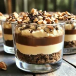 - 1 cup chocolate sandwich cookies, crushed - 3 tablespoons unsalted butter, melted - 8 oz cream cheese, softened - 1/2 cup powdered sugar - 1/2 cup hazelnut spread (like Nutella) - 1 teaspoon vanilla extract - 1 cup heavy whipping cream - 1/4 cup chopped hazelnuts, toasted (for garnish) - Dark chocolate shavings (for garnish) For the chocolate sandwich cookies, I recommend using Oreos or any brand you love. They offer the right balance of sweetness and crunch for the crust. For the garnish, toasted hazelnuts add a lovely crunch and flavor. You can easily toast them in a dry pan over medium heat for a few minutes. Dark chocolate shavings bring an elegant touch and extra richness. You can shave a chocolate bar or use pre-made shavings for ease. These ingredients combine perfectly to create a rich, creamy cheesecake that is sure to impress. To start, crush your chocolate sandwich cookies. You can use a food processor or place them in a zip-top bag. Use a rolling pin to smash them into fine crumbs. Aim for a texture like wet sand. Next, mix the crushed cookies with melted butter in a medium bowl. Stir until every crumb is well coated. The mixture should hold together when pressed. Now, divide this cookie mix into four small serving cups. Press it down firmly to create a solid base. Make sure it’s even and compact. For the cheesecake, first, beat the softened cream cheese in a large mixing bowl. Use an electric mixer and mix until it’s smooth and creamy. Gradually add the powdered sugar, hazelnut spread, and vanilla extract. Mix everything together until fully combined. It should look glossy and creamy. Now, let’s whip the heavy cream until it forms stiff peaks. This means it should hold its shape when you lift the beaters. Gently fold the whipped cream into your hazelnut cream cheese mix. Use a spatula and fold carefully to keep the mixture light and fluffy. Keep folding until you can’t see any white streaks. Then, spoon or pipe this cheesecake mix over the cookie crust in each cup. Fill them almost to the top for a nice look. Refrigerate the cups for at least two hours. This chilling time helps them set properly. To ensure the cups are well set, check if the mixture is firm to the touch. If not, give them a bit more time in the fridge before serving. 1. Overmixing the cheesecake mixture: Mix just until smooth. Overmixing can make the cheesecake too airy and lose its creamy texture. 2. Not pressing the crust firmly enough: Press the cookie mixture firmly into the cups. A loose crust can crumble and fall apart when you serve. - Adding flavors to the cheesecake layer: Try a splash of coffee or a bit of orange zest. These flavors add a nice twist to the rich hazelnut taste. - Alternatives for garnishing: Instead of just hazelnuts, consider using crushed cookies or fresh berries for a pop of color and taste. - Dairy-free or vegan alternatives for cream cheese: You can use cashew cream or a store-bought vegan cream cheese. Both options will keep your cheesecake rich and creamy. - Gluten-free options for the cookie crust: Use gluten-free chocolate cookies instead of regular ones. This way, everyone can enjoy these tasty treats. These tips will help you create a perfect no-bake chocolate hazelnut cheesecake cup. Enjoy the process and let your creativity shine! {{image_2}} You can change the taste of these cups with different spreads. If you love peanut butter, use it instead of hazelnut spread. Almond butter also works well. Each spread brings a unique flavor to the dessert. You can also add different extracts. For a nutty twist, try almond extract. You could even use orange extract for a fruity kick. Mix and match to find what you like best! These cheesecake cups pair well with fresh fruit. Raspberries or strawberries add a nice tartness. Drizzling chocolate sauce on top gives a rich touch. For presentation, use clear cups to show off the layers. You can also layer the cheesecake and cookie mix for a fancy look. Adding a sprig of mint on top can make it pop! Enjoy being creative with how you serve these delicious treats. To keep your no-bake chocolate hazelnut cheesecake cups fresh, refrigerate them. Place the cups in an airtight container. This helps prevent them from absorbing other smells in the fridge. If you do not have an airtight container, cover each cup tightly with plastic wrap. Use them within three days for the best taste. To freeze these cheesecake cups, first, let them chill in the fridge for at least two hours. Once set, wrap each cup in plastic wrap. Place them in a freezer-safe bag or container. Label the bag with the date to keep track of freshness. To thaw, move the cups to the fridge overnight. Serve them chilled for a delightful treat. A no-bake cheesecake usually lasts about 3 to 5 days in the fridge. Make sure to cover the cups tightly with plastic wrap or store them in an airtight container. This keeps the flavors fresh and prevents any unwanted odors from seeping in. If you notice any changes in texture or smell, it’s best to toss it out. Yes, you can make these cheesecake cups a day or two ahead. This actually helps the flavors blend well. Just prepare them as normal and store them in the fridge. When you’re ready to serve, add the toppings like chopped hazelnuts and chocolate shavings. This keeps them crunchy and fresh! If you want a different flavor, try peanut butter or almond butter. Both work great in this recipe. You can also use a fruit spread for a lighter taste. Just keep in mind that this will change the flavor profile a bit. Adjust the sweetness if needed, as some spreads are sweeter than hazelnut spread. This blog showed you how to create delicious no-bake cheesecake cups. We covered the key ingredients, from the cookie base to the creamy filling. You learned the importance of mixing and the right chilling time. I shared tips to avoid common mistakes and offered fun variations. Remember, you can customize these cups in many ways. With these steps, you can impress your friends and family. Enjoy making your cheesecake cups and have fun experimenting with flavors!