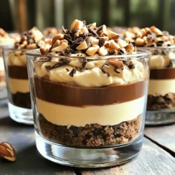 - 1 cup chocolate sandwich cookies, crushed - 3 tablespoons unsalted butter, melted - 8 oz cream cheese, softened - 1/2 cup powdered sugar - 1/2 cup hazelnut spread (like Nutella) - 1 teaspoon vanilla extract - 1 cup heavy whipping cream - 1/4 cup chopped hazelnuts, toasted (for garnish) - Dark chocolate shavings (for garnish) For the chocolate sandwich cookies, I recommend using Oreos or any brand you love. They offer the right balance of sweetness and crunch for the crust. For the garnish, toasted hazelnuts add a lovely crunch and flavor. You can easily toast them in a dry pan over medium heat for a few minutes. Dark chocolate shavings bring an elegant touch and extra richness. You can shave a chocolate bar or use pre-made shavings for ease. These ingredients combine perfectly to create a rich, creamy cheesecake that is sure to impress. To start, crush your chocolate sandwich cookies. You can use a food processor or place them in a zip-top bag. Use a rolling pin to smash them into fine crumbs. Aim for a texture like wet sand. Next, mix the crushed cookies with melted butter in a medium bowl. Stir until every crumb is well coated. The mixture should hold together when pressed. Now, divide this cookie mix into four small serving cups. Press it down firmly to create a solid base. Make sure it’s even and compact. For the cheesecake, first, beat the softened cream cheese in a large mixing bowl. Use an electric mixer and mix until it’s smooth and creamy. Gradually add the powdered sugar, hazelnut spread, and vanilla extract. Mix everything together until fully combined. It should look glossy and creamy. Now, let’s whip the heavy cream until it forms stiff peaks. This means it should hold its shape when you lift the beaters. Gently fold the whipped cream into your hazelnut cream cheese mix. Use a spatula and fold carefully to keep the mixture light and fluffy. Keep folding until you can’t see any white streaks. Then, spoon or pipe this cheesecake mix over the cookie crust in each cup. Fill them almost to the top for a nice look. Refrigerate the cups for at least two hours. This chilling time helps them set properly. To ensure the cups are well set, check if the mixture is firm to the touch. If not, give them a bit more time in the fridge before serving. 1. Overmixing the cheesecake mixture: Mix just until smooth. Overmixing can make the cheesecake too airy and lose its creamy texture. 2. Not pressing the crust firmly enough: Press the cookie mixture firmly into the cups. A loose crust can crumble and fall apart when you serve. - Adding flavors to the cheesecake layer: Try a splash of coffee or a bit of orange zest. These flavors add a nice twist to the rich hazelnut taste. - Alternatives for garnishing: Instead of just hazelnuts, consider using crushed cookies or fresh berries for a pop of color and taste. - Dairy-free or vegan alternatives for cream cheese: You can use cashew cream or a store-bought vegan cream cheese. Both options will keep your cheesecake rich and creamy. - Gluten-free options for the cookie crust: Use gluten-free chocolate cookies instead of regular ones. This way, everyone can enjoy these tasty treats. These tips will help you create a perfect no-bake chocolate hazelnut cheesecake cup. Enjoy the process and let your creativity shine! {{image_2}} You can change the taste of these cups with different spreads. If you love peanut butter, use it instead of hazelnut spread. Almond butter also works well. Each spread brings a unique flavor to the dessert. You can also add different extracts. For a nutty twist, try almond extract. You could even use orange extract for a fruity kick. Mix and match to find what you like best! These cheesecake cups pair well with fresh fruit. Raspberries or strawberries add a nice tartness. Drizzling chocolate sauce on top gives a rich touch. For presentation, use clear cups to show off the layers. You can also layer the cheesecake and cookie mix for a fancy look. Adding a sprig of mint on top can make it pop! Enjoy being creative with how you serve these delicious treats. To keep your no-bake chocolate hazelnut cheesecake cups fresh, refrigerate them. Place the cups in an airtight container. This helps prevent them from absorbing other smells in the fridge. If you do not have an airtight container, cover each cup tightly with plastic wrap. Use them within three days for the best taste. To freeze these cheesecake cups, first, let them chill in the fridge for at least two hours. Once set, wrap each cup in plastic wrap. Place them in a freezer-safe bag or container. Label the bag with the date to keep track of freshness. To thaw, move the cups to the fridge overnight. Serve them chilled for a delightful treat. A no-bake cheesecake usually lasts about 3 to 5 days in the fridge. Make sure to cover the cups tightly with plastic wrap or store them in an airtight container. This keeps the flavors fresh and prevents any unwanted odors from seeping in. If you notice any changes in texture or smell, it’s best to toss it out. Yes, you can make these cheesecake cups a day or two ahead. This actually helps the flavors blend well. Just prepare them as normal and store them in the fridge. When you’re ready to serve, add the toppings like chopped hazelnuts and chocolate shavings. This keeps them crunchy and fresh! If you want a different flavor, try peanut butter or almond butter. Both work great in this recipe. You can also use a fruit spread for a lighter taste. Just keep in mind that this will change the flavor profile a bit. Adjust the sweetness if needed, as some spreads are sweeter than hazelnut spread. This blog showed you how to create delicious no-bake cheesecake cups. We covered the key ingredients, from the cookie base to the creamy filling. You learned the importance of mixing and the right chilling time. I shared tips to avoid common mistakes and offered fun variations. Remember, you can customize these cups in many ways. With these steps, you can impress your friends and family. Enjoy making your cheesecake cups and have fun experimenting with flavors!