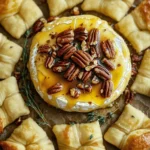 - Brie cheese specifications: You need one round of brie cheese. An 8-ounce wheel works best for this recipe. - Detailed measurement of pecans, maple syrup, spices, and egg wash: - 1 cup chopped pecans - 1/2 cup maple syrup - 1 teaspoon cinnamon - 1/2 teaspoon nutmeg - 1 egg, beaten for egg wash - Crescent roll dough information and alternatives: Use one package of crescent roll dough, which is about 8-10 ounces. If you prefer, you can use puff pastry as a tasty alternative. Just make sure to cut it into similar-sized squares for even baking. Every ingredient plays a key role in making this dish special. The brie melts beautifully, while the pecans and maple syrup add a lovely crunch and sweetness. The dough holds everything together and creates that fun pull-apart texture. 1. Preheat your oven to 350°F (175°C). This heat will melt the brie and crisp the dough. Make sure your oven is ready before you start mixing. 2. In a small bowl, combine the chopped pecans, maple syrup, cinnamon, and nutmeg. Mix well until the pecans are evenly coated in the syrup. This mixture gives the dish its sweet and nutty flavor. 3. Open the crescent roll dough and unroll it on a clean surface. Be careful not to tear the dough as you open it. 4. Cut the dough into small squares, about 2 inches in size. You will need around 16-20 squares for this recipe. These pieces will wrap around the brie and create the pull-apart effect. 1. Take your round of brie and place it in the center of a baking dish or cast-iron skillet. The brie should sit proudly in the middle, ready for toppings. 2. Spoon the maple pecan mixture generously over the top of the brie. Let some of the mixture spill over the sides for extra sweetness. 3. Take the squares of crescent dough and arrange them around the brie. Overlap them slightly to create a pull-apart effect. This means each piece will pull off easily after baking. 4. Brush the tops of the crescent dough with the beaten egg. This will give them a golden color when they bake. Use a pastry brush for an even coat. 1. Bake in the preheated oven for 25-30 minutes. Keep an eye on them to ensure they don’t burn. 2. Look for indicators of doneness. The crescent dough should be golden brown, and the brie should be gooey and melted. A nice golden color means it’s ready to enjoy! - Prepping ingredients in advance: Gather all your ingredients before you start cooking. This makes everything smoother and more fun. Measure out your pecans, maple syrup, and spices. Keep the brie cheese ready to go. It helps to have your crescent roll dough unrolled and cut into squares too. This way, you save time when putting it all together. - How to choose the best brie cheese: Look for brie that feels soft and creamy. It should have a nice white rind. Choose a round of cheese that is around 8 ounces. Make sure it is fresh, as this will give you the best flavor. If you can, buy it from a trusted cheese shop or a local market. - Ensuring even baking: To bake evenly, arrange your dough squares closely around the brie. This helps all parts cook at the same time. Keep an eye on the oven. If you notice uneven browning, you can rotate the dish halfway through baking. Aim for a golden color on the dough and a gooey brie center. - Pairings with drinks or sides: This dish pairs well with sweet drinks like apple cider or sparkling wine. For sides, try serving it with fresh fruit like apples or pears. They add a nice crunch and freshness. You could also add crackers or sliced baguette for more options. - Presentation tips for gatherings: Use a nice baking dish or a cast-iron skillet for serving. This adds a rustic touch. Before serving, garnish with fresh thyme leaves. It looks pretty and adds a hint of flavor. Make sure to place a knife next to the brie for spreading. This makes it easy for guests to enjoy every bite. {{image_2}} You can change the nuts in this recipe. Try walnuts or almonds for a new taste. If you're looking for a different sweetener, use honey or brown sugar. These swaps can add unique flavors. For those needing dairy-free options, choose vegan brie. There are brands made from nuts or soy. You can also skip the egg wash. Brush the dough with almond milk instead. This keeps the golden look without dairy. Adding herbs or spices can take this dish to the next level. Try rosemary or sage for an earthy twist. A pinch of cayenne pepper adds a nice kick. You can also mix in fruits. Sliced apples or pears pair well with brie. They add freshness and balance the sweetness. Consider adding dried cranberries or figs as a topping. These will complement the maple and nuts nicely. To keep your Maple Pecan Baked Brie fresh, store it in the fridge. Use an airtight container or wrap it tightly in plastic wrap. This helps keep the cheese soft and tasty. Always refrigerate within two hours of serving. This prevents bacteria from growing. For reheating, the microwave is quick but may make the dough soggy. Instead, use an oven at 350°F (175°C) for about 10-15 minutes. This warms the brie and keeps the crescent dough crisp. Cover it lightly with foil if you worry about browning too much. Yes, you can freeze baked brie, but it’s best not to freeze it after baking. Freezing may change its texture, making it less creamy. Instead, freeze the prepared brie before baking. To prepare for freezing, assemble the dish without baking. Wrap it well in plastic wrap, then foil. Label it with the date. You can freeze it for up to three months. When ready to bake, thaw it in the fridge overnight before cooking. This way, you’ll enjoy that gooey brie and crunchy dough! What is the best cheese for this recipe? The best cheese for this recipe is brie. It has a soft texture and creamy flavor. You can also try camembert if you want a different taste. Both cheeses melt well and pair nicely with maple and pecans. Can I make this in advance? Yes, you can prepare the dish in advance. Assemble it, cover it, and store it in the fridge. Bake it just before serving for warm, gooey goodness. How do I know when the brie is fully melted? You can tell the brie is fully melted when it bubbles and looks gooey. The crescent dough should be golden brown. Use a knife to check if the center is soft. What to do if the dough doesn’t rise? If the dough doesn’t rise, check if your oven is preheated properly. Also, make sure you are using fresh dough. If it is old, it may not rise well. Fixing burnt or undercooked brie If the brie is burnt, lower the oven temperature next time. For undercooked brie, bake it longer until it is soft and bubbly. Keep an eye on the dough to avoid burning. Suggested serving sizes This recipe serves about 8 to 10 people. If you have a small gathering, cut smaller pieces. Each guest can enjoy a few pull-apart pieces. How to increase servings for larger gatherings To increase servings, double the recipe. Use two rounds of brie and more dough. Make sure to use a larger baking dish to fit everything. Enjoy the fun of sharing! This blog post covered everything you need to make the perfect baked brie. We discussed ingredients and provided step-by-step instructions. I shared tips for perfecting your dish, from choosing the right cheese to ensuring even baking. You learned about variations and how to store or freeze leftovers, plus answers to common questions. Enjoy experimenting with flavors and making this tasty treat for friends and family. Happy baking!