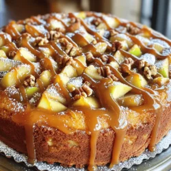 - 2 apples, peeled, cored, and diced - 1 cup packed brown sugar - 1/2 cup unsalted butter, softened - 2 large eggs - 1 teaspoon vanilla extract - 1 1/2 cups all-purpose flour - 1 teaspoon baking powder - 1/2 teaspoon baking soda - 1/2 teaspoon salt - 1/2 cup sour cream - 1/2 cup caramel sauce (store-bought or homemade) - 1/4 cup chopped walnuts or pecans - 1 teaspoon cinnamon The right ingredients make a big difference in your cake. Start with fresh apples. They add sweetness and moisture. Choose firm apples for the best texture. Next, use packed brown sugar. It gives a rich flavor that pairs well with the apples. Unsalted butter is key too. It blends well with the sugar, creating a soft batter. Eggs add structure and lift. Don't forget the vanilla extract. It enhances all the flavors in the cake. All-purpose flour is your base. It holds everything together. Adding baking powder and baking soda helps the cake rise. A pinch of salt balances the sweetness, while cinnamon gives warmth to the cake. Sour cream makes the cake moist and rich. Caramel sauce is what ties everything together. You can buy it or make your own. Finally, nuts like walnuts or pecans add crunch and flavor. - Different types of nuts - Dried fruits You can mix it up with optional add-ins. Try different nuts for varied flavors. Dried fruits like raisins can add sweetness. These choices let you personalize your cake. - Mixing bowls - Measuring cups - 9-inch round cake pan Having the right tools is also important. You need mixing bowls to blend your ingredients. Measuring cups help you get the amounts just right. A 9-inch round cake pan is perfect for baking your cake. - Preheat your oven to 350°F (175°C). Grease and flour a 9-inch round cake pan. This step is key. It helps the cake come out easily after baking. - In a large bowl, cream together 1/2 cup of softened butter and 1 cup of packed brown sugar. Mix until it looks light and fluffy. This takes about 2-3 minutes. - In another bowl, whisk together 1 1/2 cups of all-purpose flour, 1 teaspoon of baking powder, 1/2 teaspoon of baking soda, 1/2 teaspoon of salt, and 1 teaspoon of cinnamon. This mix gives your cake flavor and lift. - Gradually add this dry mix to the butter and sugar mix. Alternate adding 1/2 cup of sour cream. Start and end with the dry mix. Stir until just combined. - Fold in 2 diced apples and 1/4 cup of chopped nuts. Use walnuts or pecans for a nice crunch. Make sure they are evenly mixed in the batter. - Pour half of your batter into the cake pan. Drizzle half of the 1/2 cup of caramel sauce over this layer. Then, add the rest of the batter on top. - Drizzle the remaining caramel sauce on the top layer of the batter. Swirl it gently with a knife. This adds a nice touch and flavor. - Bake for 30-35 minutes, or until a toothpick comes out clean when inserted in the center. - Let the cake cool in the pan for 10 minutes. Then, transfer it to a wire rack to cool completely. This prevents sogginess. - Tips for using fresh apples: Select firm apples like Granny Smith or Honeycrisp. These apples add great flavor and texture. Dice them into small pieces for even distribution in the cake. You want each bite to have apple goodness. - How to achieve the right consistency: Mix the butter and sugar until fluffy. This step adds air, helping your cake rise. When adding dry ingredients, do it slowly. Over-mixing can make the cake dense. Stop mixing when you no longer see flour. A few lumps are fine. - Pairing with beverages: This cake pairs well with coffee or tea. Try it with a spiced chai for a cozy treat. Hot chocolate also works great, especially in colder months. - Presentation ideas: After cooling, drizzle extra caramel over the top. Dust with powdered sugar for a lovely look. Serve slices warm with whipped cream. This adds a nice touch and makes the dessert feel special. - Cake not rising: Ensure your baking powder and baking soda are fresh. Old leavening agents won't work well. Also, do not open the oven door while baking, as this can cause the cake to collapse. - Dry texture solutions: If your cake turns out dry, add more sour cream next time. This keeps the cake moist. You can also try reducing the baking time slightly. A toothpick should come out clean, but not dry. {{image_2}} You can change the taste of your caramel apple coffee cake in fun ways. Adding spices like nutmeg gives a warm flavor. Just mix in about half a teaspoon for a cozy twist. You can also swap out apples for other fruits. Pears or berries can add a fresh touch. Use similar amounts to keep the balance right. If you want a healthier cake, there are easy swaps. You can use gluten-free flour instead of all-purpose flour. Almond flour or coconut flour works well. This change makes the cake suitable for those with gluten issues. You can also reduce the sugar content by using less brown sugar. Try cutting it by a third and see how it tastes. The fruit's natural sweetness helps too. Seasonal changes can make this cake even more special. For fall, try a pumpkin spice variation. Just add a teaspoon of pumpkin spice to the batter. It brings a lovely autumn flavor. During the holidays, get creative with toppings. Try crushed candy canes or festive sprinkles for a cheerful look. These small changes help make the cake perfect for any time of year. To store your caramel apple coffee cake, keep it in an airtight container. This helps maintain its fresh taste. If you plan to eat it soon, leave it at room temperature for up to three days. For longer storage, refrigerate it. Wrap it tightly in plastic wrap before placing it in the fridge. You can also freeze it for later. Just slice the cake first, then wrap each piece in plastic wrap and foil. In the fridge, your cake will stay good for about one week. If you freeze it, it can last up to three months. To keep the texture after freezing, let it cool completely before wrapping. This keeps moisture in and prevents freezer burn. When you thaw it, do so in the fridge overnight for the best results. To reheat slices, the best method is using the oven. Preheat it to 350°F (175°C). Place the slices on a baking sheet. Heat them for about 10 minutes. This keeps the cake moist and warm. You can also use the microwave. Heat each slice for about 20 seconds. If you're worried about dryness, add a small dish of water in the microwave. This helps keep the cake soft. Enjoy the rich flavors and warm caramel! To make caramel sauce, you need a few simple ingredients. Use: - 1 cup granulated sugar - 6 tablespoons unsalted butter - 1/2 cup heavy cream - A pinch of salt Start by heating the sugar in a pan over medium heat. Stir it until it melts and turns golden brown. Be careful not to burn it. Once melted, add the butter. Stir until it melts. Then, slowly add the cream while stirring. Mix until smooth. Finally, add a pinch of salt. Let it cool before using it in your cake. Yes, you can use store-bought caramel sauce. Look for high-quality brands for the best flavor. I recommend: - Smucker's Caramel Sauce - Ghirardelli Caramel Sauce - Torani Caramel Sauce These brands have rich flavors and smooth textures. They work well in your caramel apple coffee cake. Just drizzle it right into your batter! If you don't have sour cream, there are great substitutes. You can use: - Plain yogurt - Cream cheese thinned with milk - Buttermilk These options give a similar taste and texture. Plain yogurt is a great choice because it is tangy and creamy. Cream cheese adds richness, while buttermilk keeps the cake moist. Choose what you have on hand for a tasty result. This blog post gave you a full guide to making a tasty apple cake. We covered ingredients, tools, and steps to take. You learned about perfecting your cake and how to store it. Remember, use fresh apples for the best texture. Feel free to mix in fruits and spices for new flavors. This cake can be a hit at your next gathering. Enjoy making it, and share it with friends and family for endless smiles. Happy baking!