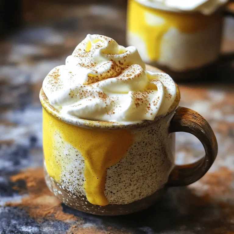 To make spiced pumpkin lattes, gather these items: - 2 cups milk (dairy or non-dairy) - 1 cup brewed coffee - 1 cup canned pumpkin puree - 1/4 cup brown sugar - 2 teaspoons pumpkin pie spice (or a mix of cinnamon, nutmeg, and ginger) - 1 teaspoon vanilla extract - 1/4 teaspoon salt - Whipped cream (for topping) - Ground cinnamon (for garnish) You can swap some ingredients to fit your taste. Use almond milk or oat milk instead of dairy. If you want less sugar, try using maple syrup or honey. You can also replace pumpkin pie spice with just cinnamon if you prefer. If you want a richer flavor, add a bit of cocoa powder. Choose high-quality ingredients for the best taste. Look for fresh milk that is not past its date. Pick a good brand of coffee that you enjoy drinking. For pumpkin puree, make sure it is 100% pumpkin with no additives. When selecting spices, opt for whole spices or fresh ground for a stronger flavor. To start, gather your ingredients. You will need: - 2 cups milk (dairy or non-dairy) - 1 cup brewed coffee - 1 cup canned pumpkin puree - 1/4 cup brown sugar - 2 teaspoons pumpkin pie spice - 1 teaspoon vanilla extract - 1/4 teaspoon salt - Whipped cream (for topping) - Ground cinnamon (for garnish) Next, take a large slow cooker. Pour in the milk and brewed coffee. Add the pumpkin puree and brown sugar. Sprinkle in the pumpkin pie spice and salt. Finally, mix in the vanilla extract. Stir the mixture well until everything blends nicely. Once your mixture is well combined, cover the slow cooker. Set it to low heat. Let it cook for about 2 hours. Stir it every so often. This helps keep the flavors mixed. After 2 hours, taste the latte. Adjust the sweetness or spices if you want more flavor. When your spiced pumpkin latte is hot and ready, ladle it into mugs. Top each one with whipped cream. Finish with a sprinkle of ground cinnamon for a cozy touch. Enjoy it warm and share it with friends or family. This drink brings joy and warmth to chilly days! To make your spiced pumpkin latte taste amazing, use fresh spices. Ground spices lose flavor over time. If possible, grind whole spices at home for a bolder taste. Also, try different types of milk. Almond milk adds a nutty flavor, while oat milk is creamy. Adjust the sweetness too. If you love a sweeter drink, add more brown sugar. One common mistake is not mixing well. Make sure you stir the mixture until the brown sugar dissolves. This helps blend the flavors. Another mistake is cooking it too long. If the mixture gets too hot, it can burn. Keep the heat low and watch it closely. Lastly, don't skip the whipped cream. It adds a rich finish to every cup. You can change your latte to fit your taste. Want a spicier drink? Add more pumpkin pie spice or a pinch of cayenne. If you love chocolate, stir in cocoa powder for a mocha twist. Want a fun twist? Add flavored syrups, like hazelnut or caramel. Each small change gives you a new way to enjoy this cozy drink! {{image_2}} You can easily make this spiced pumpkin latte dairy-free or vegan. Use non-dairy milk like almond, oat, or coconut instead of regular milk. These options add a nice flavor. Make sure your brown sugar is vegan, as some brands may use bone char in processing. The rest of the ingredients are already plant-based, making this latte a perfect choice for everyone. Want to mix things up? You can add flavors to your latte! Try adding a splash of maple syrup for sweetness. If you love chocolate, stir in cocoa powder for a mocha twist. For a spiced kick, add a pinch of cayenne pepper or cardamom. Each of these options can change the taste and make it more exciting. If you prefer an iced version, here's how! First, make the spiced pumpkin latte as usual. Let it cool down after cooking. Pour it over ice in a tall glass. Add whipped cream and sprinkle ground cinnamon on top. This gives you a refreshing drink perfect for warm days. Enjoy your iced pumpkin latte as you would a hot one! To store leftovers, let the spiced pumpkin latte cool first. Pour it into an airtight container. You can keep it in the fridge for up to three days. If you want to enjoy it later, make sure to seal it well. This keeps the flavors fresh. When you're ready to enjoy your latte again, pour the leftovers into a pot. Heat it on low. Stir often to prevent sticking. You can also microwave it in a safe container. Heat for about 1-2 minutes. Stir halfway through heating. Check the temperature before drinking. You can freeze this latte for later use. Pour cooled latte into freezer-safe bags or containers. Leave some space at the top for expansion. Freeze for up to three months. To thaw, move it to the fridge overnight. Reheat as mentioned above. Enjoy the cozy taste all over again! Yes, you can use fresh pumpkin. Start by roasting a small pumpkin. Cut it in half, remove the seeds, and bake it at 350°F for about 45 minutes. Once soft, scoop out the flesh and blend it until smooth. Use this fresh pumpkin puree in place of canned. Note that fresh pumpkin may have a lighter flavor, so adjust spices to taste. You can easily make this recipe on the stovetop. Combine the milk, coffee, pumpkin puree, brown sugar, pumpkin pie spice, vanilla, and salt in a pot. Heat over medium heat, stirring often. Once hot, reduce to low heat for about 10-15 minutes. Make sure it does not boil. Serve as you would from the slow cooker. Several great options exist for non-dairy milk. Almond, oat, and coconut milk all work well. Choose unsweetened versions to control sweetness. Each milk brings its own flavor, so pick one you enjoy. Almond milk adds a nutty taste, while coconut milk gives a rich creaminess. This blog post covered all the key steps to make a great pumpkin latte. We discussed the needed ingredients, including smart substitutions and tips on selecting the best ones. I laid out easy preparation and cooking steps, plus suggestions for serving. You learned useful tips for flavor and mistakes to avoid. We even explored dairy-free options and how to store leftovers. Make your pumpkin latte adventure fun and tasty. With these steps, you can impress yourself and others! Enjoy.