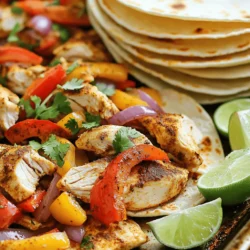 - 1.5 lbs boneless, skinless chicken thighs - 1 tablespoon chipotle chili powder - 1 teaspoon smoked paprika - 1 teaspoon cumin - 2 tablespoons olive oil - ½ teaspoon salt - ½ teaspoon pepper I love using boneless, skinless chicken thighs in this recipe. They are juicy and cook evenly. The chipotle chili powder adds a nice kick. Smoked paprika gives a warm depth to the dish. Cumin adds a hint of earthiness, tying everything together. A drizzle of olive oil ensures the chicken stays moist during baking. Don't forget the salt and pepper, as they enhance the flavors perfectly. - 1 red bell pepper, sliced - 1 yellow bell pepper, sliced - 1 red onion, sliced For the veggies, I use both red and yellow bell peppers. They bring color and sweetness to the tacos. The red onion adds a lovely crunch and mild flavor. Roasting these vegetables brings out their natural sweetness. They pair wonderfully with the spiced chicken. - 8 small corn tortillas - Fresh cilantro, chopped (for garnish) - Lime wedges (for serving) When it's time to assemble, I warm the corn tortillas in a skillet. This makes them soft and pliable, perfect for filling. I love adding fresh cilantro on top for a burst of flavor. Lime wedges are a must for squeezing over the tacos. The tang from the lime elevates every bite. Set your oven to 425°F (220°C). This high heat helps to cook the chicken and veggies fast. Lining the sheet pan with parchment paper makes cleanup simple. In a large bowl, mix the spices: chipotle chili powder, smoked paprika, cumin, garlic powder, onion powder, salt, and pepper. Add the chicken thighs to the bowl. Drizzle with olive oil and toss the chicken well. You want every piece covered in spices. Spread the seasoned chicken thighs on one half of the sheet pan. On the other half, place the sliced red and yellow bell peppers and red onion. Drizzle a little olive oil over the veggies. Sprinkle them with salt and pepper for extra flavor. Put the sheet pan in the oven and bake for 20-25 minutes. The chicken should reach 165°F (74°C) and the veggies should be tender. This ensures both are cooked just right. When done, take the pan out and let the chicken rest for a few minutes. Slice the chicken into strips. Warm up the corn tortillas in a dry skillet over medium heat for about 30 seconds on each side. To assemble, place some chicken on each tortilla, top with roasted peppers and onions, and sprinkle with fresh cilantro. Serve with lime wedges for a tasty squeeze on top. To make your chicken shine, adjust the spice levels to your taste. If you like heat, add more chipotle chili powder. For a milder flavor, use less. You can also mix in some lime juice for a zesty kick. Each spice adds depth, so don’t skip any. When warming tortillas, use a dry skillet over medium heat. Place each tortilla in the pan for about 30 seconds on each side. This method makes them soft and pliable, perfect for folding. You can also wrap them in a clean kitchen towel to keep them warm. Garnishing is key to a beautiful dish. After assembling your tacos, sprinkle fresh cilantro on top. Add lime wedges on the side for a burst of flavor. Arrange the tacos on a colorful plate for a pop of color. This makes your meal look as good as it tastes! {{image_2}} You can swap chicken thighs for other proteins in this recipe. For a lighter option, try tofu. Just press the tofu to remove moisture, then cut it into cubes. Toss it in the same spice mix. If you prefer beef, use flank steak or ground beef. Cook it in a similar way. The key is to ensure the beef is well-seasoned and cooked to your liking. Each protein adds its own flavor, creating a new twist. Adjusting the heat in your Chipotle Chicken Tacos is easy. For mild tacos, use less chipotle chili powder. Instead, try adding sweet smoked paprika. If you love heat, increase the chipotle chili powder or add cayenne pepper. You can also mix in fresh jalapeños. Just slice them thin and add them to the pan. Taste as you go, and find your perfect level of spice. Feel free to change up the vegetables based on what you like or what’s in season. You can add zucchini, corn, or even mushrooms. Just remember to slice them thin for even cooking. If you want a crunch, try adding some fresh radishes on top of the tacos. They add color and flavor. Personalize your tacos to fit your taste, and enjoy every bite. Store your leftover chicken and veggies in an airtight container. This keeps them fresh and tasty. Place the container in the fridge. Use the leftovers within three days for best flavor. If you want to keep them longer, freeze them. In the freezer, they can last up to three months. Be sure to label the container with the date. This helps you track how long they’ve been stored. To reheat without losing flavor, use a skillet. Heat the skillet over medium heat. Add a splash of water or broth to keep the chicken moist. Place the chicken and veggies in the skillet. Stir them gently for about five to seven minutes. Make sure they are hot all the way through. You can also use the microwave. Just cover the food and heat it in short bursts. Stir in between to ensure even heating. Using leftovers for other meals is smart and easy. Chop the chicken and veggies for a salad or grain bowl. They work well in wraps or quesadillas too. Add them to soup for a spicy kick. You can also mix them with rice for a quick lunch. Get creative and switch up your meals! Yes, you can use frozen chicken thighs! Just remember to adjust the cooking time. When cooking from frozen, increase the baking time by 10 to 15 minutes. Make sure the chicken reaches an internal temperature of 165°F (74°C). This ensures it's safe to eat. It’s best to season the chicken after it thaws a bit, so the spices stick well. To check if the chicken is cooked, use a meat thermometer. Insert it into the thickest part of the thigh. It should read at least 165°F (74°C). This confirms the chicken is safe to eat. If you don't have a thermometer, cut into the chicken. It should be white in the center, with no pink. These tacos pair well with sides that balance their bold flavors. Here are some great options: - Mexican rice for a filling side. - Refried beans add protein and creaminess. - A fresh corn salad for sweetness. - Guacamole brings a creamy, rich texture. - A light green salad offers crunch and freshness. You can make tasty chipotle chicken tacos with just a few simple steps. We covered key ingredients like chicken, spices, and veggies. Next, we went through baking and assembling the tacos. Tips for spice levels and heating tortillas helped improve the dish. Remember, you can swap proteins or veggies for variety. Store leftovers wisely and reheat them carefully. Enjoy your tacos with fresh sides for a complete meal. I hope this guide makes cooking fun and easy for you!