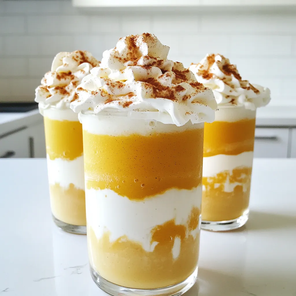 To create a tasty pumpkin spice milkshake, you need just a few key ingredients. Here’s what you will need: - 2 cups vanilla ice cream - 1 cup whole milk - 1/2 cup pure pumpkin puree - 1 teaspoon pumpkin pie spice - 1/4 cup maple syrup - Whipped cream for topping - Ground cinnamon for garnish - Optional: crushed graham crackers for garnish These ingredients blend together to make a creamy and rich shake. The vanilla ice cream gives it a sweet base. Whole milk adds creaminess and helps blend everything smoothly. Pure pumpkin puree brings that warm fall flavor. Pumpkin pie spice adds a mix of sweet spices that make this shake special. Maple syrup sweetens it just right. Finally, whipped cream and ground cinnamon on top add a delightful finish. If you want a fun crunch, add crushed graham crackers as a garnish. Each ingredient plays a role in creating a delicious fall treat. Step 1: Blending the Ingredients Start by gathering all your ingredients. You need 2 cups of vanilla ice cream, 1 cup of whole milk, and 1/2 cup of pure pumpkin puree. Add 1 teaspoon of pumpkin pie spice and 1/4 cup of maple syrup to the blender. Blend these ingredients on high. Watch as they turn into a smooth and creamy mixture. Step 2: Adjusting Consistency and Sweetness After blending, check the thickness of your milkshake. If it is too thick, pour in a little more milk. Blend again until it reaches the right consistency. Next, taste your milkshake. If you want it sweeter, add more maple syrup. Blend again briefly to mix it in. Step 3: Serving the Milkshake Grab your chilled glasses and pour the milkshake evenly into them. It should look rich and inviting. Now, for the fun part! Top each milkshake generously with whipped cream. Sprinkle ground cinnamon over the whipped cream for extra flavor. If you want a crunchy twist, add crushed graham crackers on top. Enjoy your tasty treat! - Choosing the right ice cream: Use high-quality vanilla ice cream. It gives a creamy base. Brands with a higher fat content work best. They create a richer flavor and texture. - Adjusting spice levels: Start with one teaspoon of pumpkin pie spice. Taste the shake and add more if you like. A little cinnamon or nutmeg can also boost the flavor. Always blend after adding spices. - How to achieve the perfect thickness: If your shake is too thick, add more whole milk. Blend until smooth. If it's too thin, add more ice cream. The right balance will make your shake thick and creamy. These tips will help you create a delicious pumpkin spice milkshake. Enjoy the fall flavors anytime! {{image_2}} You can change up your pumpkin spice milkshake in fun ways. Here are some ideas to try. - Vegan pumpkin spice milkshake: Swap out the vanilla ice cream for a dairy-free version. Use coconut or almond milk instead of whole milk. This gives you a creamy and tasty shake without dairy. - Dairy-free options: If you want to skip dairy, nut-based ice creams work well. You can also use oat milk or soy milk. These options make the shake light and smooth. - Adding extras: Want to make your milkshake even better? Drizzle in chocolate or caramel sauces. These sweet toppings add a rich flavor. You can also mix in a scoop of peanut butter for a nutty twist. Feel free to experiment with these variations. Each one brings a unique taste to your fall treat! - How to store leftovers: If you have extra milkshake, pour it into a container. Seal it well and place it in the fridge. Use it within two days for the best taste. - Best practices for freezing: You can freeze your milkshake, but it may change texture. Pour it into a freezer-safe container. Leave some space at the top, as it will expand. Use within a month for the best flavor. - Reheating suggestions: To enjoy frozen milkshake, let it sit in the fridge for a few hours. If it’s too thick, add a splash of milk and stir until smooth. You can also blend it again to bring back its creamy texture. Enjoy your treat! You can use any milk you like. Almond milk, oat milk, or soy milk work well. Each type gives a different taste. Just choose one that fits your diet. Yes, you can make it ahead. Blend all the ingredients and store in the fridge. It’s best to drink it fresh, but you can keep it for a day. Just stir it well before serving. Many cafes serve great pumpkin spice milkshakes. Check local coffee shops or ice cream shops. They often have fun seasonal flavors. You can also try making your own at home for the best taste! This blog post covered all you need to know to make a great pumpkin spice milkshake. From the basic ingredients like vanilla ice cream and pumpkin puree to the step-by-step guide for blending, we’ve got you covered. I shared tips to perfect your shake and suggested some tasty variations. You can store leftovers easily or make this treat ahead. With these ideas, you’ll impress friends and family. Enjoy your delicious creation!