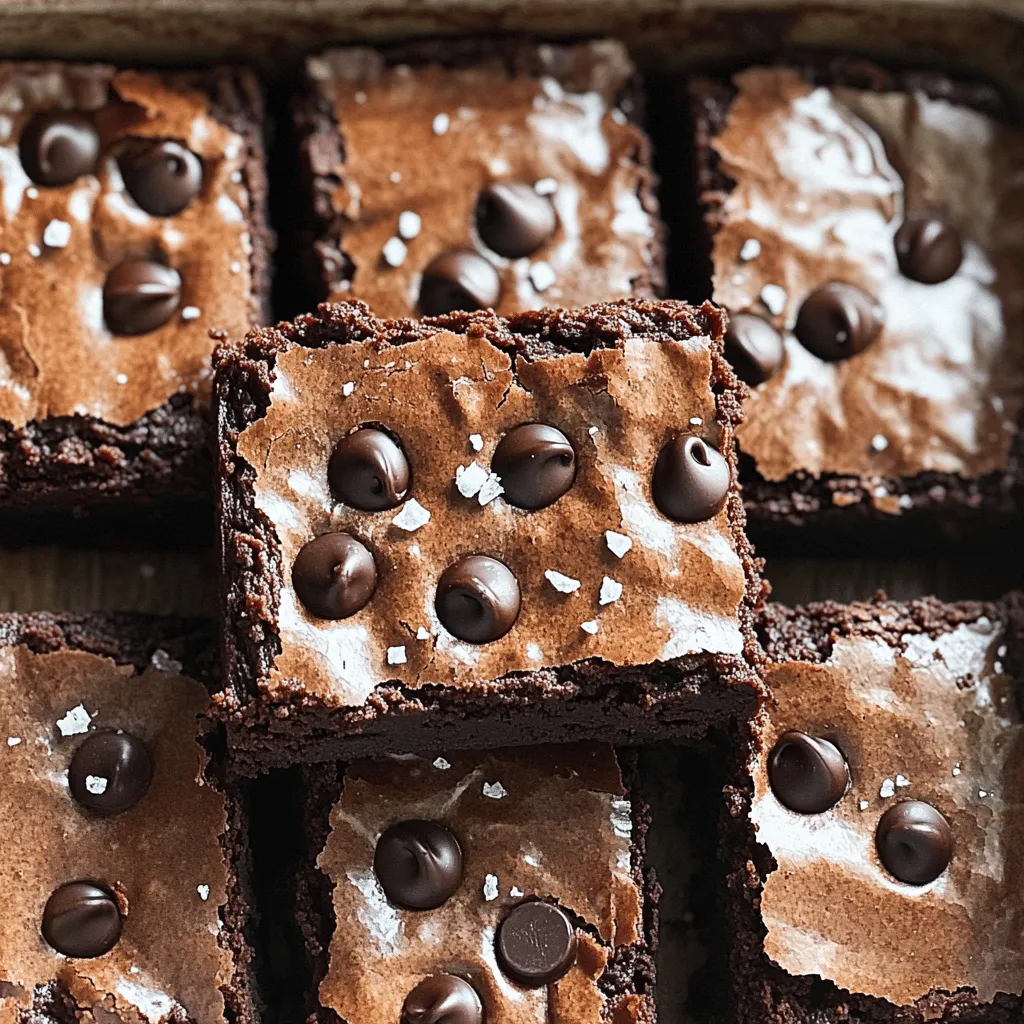 To make these tasty chocolate espresso brownies, you need the right baking items. Here’s what you’ll need: - 1 cup unsalted butter, melted - 2 cups granulated sugar - 4 large eggs - 1 tablespoon vanilla extract - 1 cup all-purpose flour - 1 cup cocoa powder - 1 teaspoon baking powder - 1/2 teaspoon salt The key to a great brownie lies in its flavors. For this recipe, we add: - 2 tablespoons finely ground espresso coffee - 1 cup dark chocolate chips - Sea salt for topping The espresso adds a rich depth, while dark chocolate gives a sweet contrast. Together, they make a perfect pair. Want to take your brownies up a notch? Here are some fun add-ins: - 1/2 cup walnuts, chopped These nuts give a nice crunch. You can also use other nuts or even dried fruit if you like! Start by getting your oven ready. Preheat it to 350°F (175°C). Grease a 9x13 inch baking dish. You can also use parchment paper to make removal easy. This helps the brownies come out clean and perfect. In a large bowl, mix the melted butter and granulated sugar. Stir until it looks smooth. Now, add the eggs one by one. Mix well after each egg. Then, add the vanilla extract. In another bowl, combine the flour, cocoa powder, baking powder, salt, and finely ground espresso. Whisk these dry ingredients together. This step is key for even mixing. Now, slowly add the dry mix to the wet mix. Stir until just combined. Be careful not to overmix; this keeps the brownies soft. Next, fold in the dark chocolate chips and walnuts if you want some crunch. Pour the brownie batter into the prepared dish. Spread it evenly. Bake in the oven for 25-30 minutes. To check if they are done, insert a toothpick. It should come out with a few moist crumbs, not wet batter. After baking, take them out and let them cool for about 10 minutes. While warm, sprinkle sea salt on top. This adds a nice touch. Let the brownies cool completely before cutting them into squares. Enjoy your delicious treats! To get the best texture, use room temperature eggs. Cold eggs can make the batter lumpy. Mix the butter and sugar well; this adds air, making brownies soft. Don’t overmix the batter once you add the flour. Stir until just combined. This keeps the brownies chewy and rich. Add espresso powder to boost the chocolate taste. It deepens the flavor without making them taste like coffee. Using dark chocolate chips adds richness. If you like nuts, add walnuts for a nice crunch. A sprinkle of sea salt on top after baking brings out the sweetness. Avoid using cold ingredients, as they can affect mixing. Don’t skip the baking powder; it helps the brownies rise. Make sure to check the baking time. Overbaking makes them dry. Use a toothpick; it should have a few moist crumbs when they are done. {{image_2}} You can change the butter to coconut oil for a dairy-free option. Try using brown sugar instead of granulated sugar for a deeper taste. If you want a gluten-free treat, replace all-purpose flour with almond flour or gluten-free flour blend. For a fun twist, use hazelnut or almond extract instead of vanilla. You can also swap espresso for finely ground coffee for a milder flavor. If you love spice, adding a pinch of cinnamon can brighten the taste. To make these brownies vegan, substitute eggs with flaxseed meal mixed with water. Use dairy-free chocolate chips and coconut oil. For a lower-sugar option, consider using a sugar substitute like monk fruit or stevia instead of granulated sugar. Store your brownies in an airtight container. This keeps them fresh for longer. You can place parchment paper between layers to avoid sticking. Keep them at room temperature for up to five days. If you live in a humid area, refrigerate them. This helps prevent spoilage. To freeze brownies, first let them cool completely. Cut them into squares, then wrap each piece tightly in plastic wrap. Place the wrapped brownies in a freezer-safe bag or container. They can last up to three months in the freezer. When you're ready to eat, just thaw them at room temperature. If you want warm brownies, use the microwave. Heat them for 10 to 15 seconds. Check to see if they are warm enough. You can also reheat them in the oven. Set the oven to 350°F (175°C) and heat for about 5 to 10 minutes. Enjoy your gooey, warm treat! Brownies get their chewy texture from a few key factors. First, using melted butter helps create a rich, dense base. Second, the ratio of flour to sugar is critical. Too much flour can lead to dry brownies. Also, mixing the batter just enough ensures the gluten does not overdevelop. This keeps the brownies soft and chewy. Yes, you can use different types of chocolate! Dark chocolate gives a rich taste, while milk chocolate adds sweetness. You can even mix chocolates for a unique flavor. Just remember that the type of chocolate affects the sweetness and richness of your brownies. To check if brownies are done, insert a toothpick in the center. If it comes out with a few moist crumbs, they are ready. If wet batter sticks to the toothpick, they need more time. Keep an eye on them to avoid overbaking. We explored all the key parts of making great brownies. We started with essential ingredients, covering baking needs, flavors, and fun add-ins. Then, I shared clear steps for mixing and baking. Next, I gave you tips for perfect texture and rich flavor. We also talked about variations and how to store them well. With this guide, you can bake delicious brownies every time. Enjoy creating your own sweet treats!