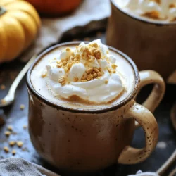 To make warm pumpkin spice hot chocolate, you need these simple ingredients: - 2 cups whole milk - 1 cup canned pumpkin puree - 1/4 cup unsweetened cocoa powder - 1/4 cup sugar (adjust according to taste) - 1 teaspoon vanilla extract - 1/2 teaspoon ground cinnamon - 1/4 teaspoon ground nutmeg - 1/4 teaspoon ground ginger - Pinch of salt - Whipped cream (for topping) - Crushed graham crackers (for garnish) Each ingredient plays a key role. Whole milk gives creaminess. Canned pumpkin puree adds flavor and warmth. Unsweetened cocoa powder brings the rich chocolate taste. Adjust sugar for your sweetness level. Vanilla extract enhances the overall flavor. Ground spices like cinnamon, nutmeg, and ginger create that cozy autumn feel. A pinch of salt balances the sweetness. Whipped cream makes your drink look and taste even better. Crushed graham crackers add a fun crunch on top. Gather these ingredients, and you are ready to enjoy a cozy cup of warm pumpkin spice hot chocolate! 1. Heating the milk and pumpkin puree Start by pouring 2 cups of whole milk and 1 cup of canned pumpkin puree into a medium saucepan. Place it over medium heat. Whisk gently as it warms. Be careful not to let it boil. You want it warm enough to mix well, not hot enough to bubble. 2. Adding cocoa powder and sugar Once the milk and pumpkin mix is warm, add 1/4 cup of unsweetened cocoa powder and 1/4 cup of sugar. Whisk constantly until both are fully dissolved. This step makes your drink creamy and sweet. You can adjust the sugar based on your taste. 3. Incorporating spices and flavors Now, stir in 1 teaspoon of vanilla extract, 1/2 teaspoon of ground cinnamon, 1/4 teaspoon of ground nutmeg, and 1/4 teaspoon of ground ginger. Don't forget a pinch of salt! Mix everything until it’s smooth. The spices will add warmth and depth to your hot chocolate. 4. Final preparation and serving tips When your mixture is warm enough, remove it from the heat. Let it sit for a minute to settle the flavors. Pour the hot chocolate into mugs. Top each mug with whipped cream. For a fun twist, sprinkle crushed graham crackers over the whipped cream. This adds texture and a touch of sweetness. Enjoy your cozy drink! - Adjusting sweetness levels: You can change the sugar to fit your taste. Start with less sugar. Then, add more if you like it sweeter. - Experimenting with spices: Don’t be shy! Try adding more spices like cardamom or cloves. This can give your hot chocolate a new twist. - Alternative toppings: While whipped cream is great, you can use marshmallows or a drizzle of caramel. These toppings can add fun flavors and textures. - Importance of whisking: Always whisk the mixture well. This helps combine the cocoa and pumpkin evenly. It also keeps the hot chocolate smooth and creamy. - Avoiding boiling: Heat the milk just until warm. Boiling can change the taste and texture. If it bubbles, turn down the heat right away. - Mug presentation ideas: Use fun mugs to serve your hot chocolate. You can even rim the mugs with chocolate or caramel for extra flair. - Pairing with snacks: Enjoy your warm pumpkin spice hot chocolate with snacks like graham crackers or cookies. They add a nice crunch and complete the cozy experience. {{image_2}} You can easily make this warm pumpkin spice hot chocolate vegan. Just swap whole milk for any plant-based milk. Almond milk or oat milk works great. These milks keep the drink creamy and rich. If you're looking for dairy-free options, use coconut milk. It adds a nice flavor and pairs well with pumpkin. You still get that cozy feel without any dairy. To make your hot chocolate even more special, try adding new spices. Cardamom gives a warm kick that blends well with pumpkin. A dash of allspice can also add depth to the drink. You can change the chocolate type, too. If you love dark chocolate, use it instead of milk chocolate. Dark chocolate adds a rich taste that pairs nicely with the spices. Feel free to mix and match these ideas to create your perfect cup! To store warm pumpkin spice hot chocolate, let it cool first. Pour it into an airtight container. Seal it well to keep out air. Place the container in the fridge. This helps keep the flavors fresh. To reheat, pour the hot chocolate into a saucepan. Heat it over medium-low heat. Stir often to keep it from sticking. You can also use a microwave. Heat in short bursts, stirring between each. Make sure it’s warm but not boiling. The recommended storage duration for this hot chocolate is three to five days. After that, the flavors may fade. Always check for any odd smells or changes in texture before serving. Enjoy your cozy drink while it’s fresh! Yes, you can use pumpkin pie filling. It adds extra spices and sweetness. Just reduce the sugar in the recipe. The flavor will be richer and sweeter. To make it sugar-free, use a sugar substitute. Options like stevia or erythritol work well. Adjust the amount to fit your taste. Always taste as you go to ensure it’s just right. To serve more people, multiply each ingredient by the number of servings. Use a larger pot to heat the mix. Stir frequently to keep it smooth. This way, you get the same great taste for everyone. Yes! Almond milk, oat milk, or coconut milk are great choices. Each will give a different flavor. Make sure to choose unsweetened versions for the best results. In this blog post, we explored a delicious pumpkin spice hot chocolate recipe. We covered key ingredients, preparation steps, and storage tips. You now know how to enhance flavor and explore variations. Remember to adjust sweetness and try different toppings. With simple techniques, you can create a cozy drink that warms your heart. Enjoy this fall favorite, and don't hesitate to share it with family and friends!