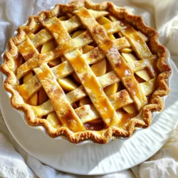 To make a delicious cinnamon apple pie with caramel, you need these main ingredients: - 3 large apples (Granny Smith or Honeycrisp), peeled and sliced - 1 cup brown sugar - 1 tablespoon lemon juice - 1 teaspoon ground cinnamon - 1/4 teaspoon nutmeg - 1 tablespoon cornstarch - 2 tablespoons unsalted butter, cut into small pieces - 1 pre-made pie crust (or homemade if preferred) - 1/2 cup store-bought caramel sauce (or homemade) - 1 egg (for egg wash) - Pinch of sea salt Each item plays a key role in flavor and texture. For apples, I prefer Granny Smith for their tartness or Honeycrisp for sweetness. Both options provide a great balance. Use fresh apples for the best taste. The brown sugar adds a rich sweetness. You can swap it with white sugar if needed, but it won’t taste as deep. The lemon juice keeps apples fresh and bright. If you don't have lemon, vinegar can work too, but use less. Spices like cinnamon and nutmeg create warmth and depth. Make sure they are fresh for the best flavor. Cornstarch helps thicken the filling. You can use flour if you want, but cornstarch gives a clearer filling. Unsalted butter adds richness. If you prefer, you can use a vegan butter substitute. I recommend using a pre-made pie crust for ease. If you want to make your own, it will taste even better! Store-bought caramel sauce saves time. You can easily make your own if you want a special touch. The egg wash gives a golden finish to the crust. If you want to skip the egg, use milk or cream instead. Finally, a pinch of sea salt enhances all the flavors. By using these ingredients, you create a cozy and warm dessert that everyone will love. Start by prepping your apples. I like to use Granny Smith or Honeycrisp for their flavor. Peel and slice the apples thinly. This helps them cook evenly. Aim for about 1/4 inch slices. You can use a knife or a mandoline for this. Add them to a large bowl. Next, mix in the brown sugar, lemon juice, ground cinnamon, nutmeg, cornstarch, and a pinch of sea salt. Toss the apples until they are fully coated. Let this sit for about 10 minutes. This allows the flavors to blend and the apples to release some juice. For the pie crust, if you use a pre-made one, roll it out carefully. Fit it into a 9-inch pie dish. Trim any excess dough hanging over the edge. If you make your own crust, ensure it is chilled before rolling. Keeping the dough cold helps create a flaky texture. Preheat your oven to 425°F (220°C). This high heat gives the pie a nice golden crust. Once your pie is assembled, bake it for about 45-50 minutes. Look for a golden brown crust and bubbling filling as signs of doneness. If the crust starts to brown too quickly, cover the edges with foil. This protects it from burning while the filling cooks. After baking, let the pie cool for 15-20 minutes. This cooling time is key. It helps the filling set up, making slicing easier. Once cooled, drizzle the remaining caramel sauce over each slice before serving. Enjoy your cozy treat! - Adjusting sweetness and spices I love to taste the filling before baking. If it seems too sweet, add a bit more lemon juice. A pinch of salt balances flavors well. Feel free to play with spices, too. Extra cinnamon or a dash of ginger can boost the warmth. - How to achieve a flaky crust To get a flaky crust, keep your butter cold. When you mix it into the flour, do not overwork the dough. Small butter pieces create those lovely layers. Chill the dough for 30 minutes before rolling it out. - Preventing a soggy bottom To avoid a soggy bottom crust, sprinkle a thin layer of cornstarch on the bottom before adding the filling. You can also pre-bake the crust for about 10 minutes. This sets the crust and helps it hold up well with the juicy filling. - Ideal accompaniments Serve your pie warm with a scoop of vanilla ice cream. The creaminess pairs perfectly with the warm, spiced apples. A dollop of whipped cream is also lovely if you want something lighter. - Presentation ideas for serving For a beautiful presentation, drizzle caramel sauce over each slice. A sprinkle of cinnamon on top adds a nice touch. You can also use a fresh mint leaf for a pop of color. - Best storage practices for leftovers Store leftover pie in the fridge, covered with plastic wrap. To keep the crust crisp, place a piece of parchment paper between the pie and the wrap. For longer storage, freeze slices and reheat them in the oven. This helps to keep the texture just right. {{image_2}} You can make your cinnamon apple pie even better with a few fun tweaks. - Adding nuts or raisins: Chopped walnuts or pecans add a nice crunch. You can also mix in some raisins for a sweet touch. Both options bring extra flavor and texture to the dish. - Experimenting with different spices: While cinnamon and nutmeg shine in this pie, try adding ginger or allspice. A pinch of cardamom can also bring a warm, inviting flavor. - Alternative caramel options: You can use homemade caramel for a richer taste. If you're short on time, store-bought caramel sauce works well too. For a twist, try a salted caramel version to balance the sweetness. If you have special dietary needs, don’t worry! You can still enjoy this pie. - Gluten-free crust options: Look for gluten-free pie crusts at the store. You can also make your own with almond flour or a gluten-free flour blend. This way, everyone can dig in without worry. - Low-sugar variations: Use less brown sugar or substitute with a sweetener like stevia or monk fruit. This keeps the pie sweet while cutting calories. - Vegan substitutions: Swap the butter for coconut oil or vegan butter. Use a flax egg instead of a regular egg for the wash. These simple changes make the pie vegan-friendly and still delicious! To keep your cinnamon apple pie fresh, store it in the fridge. Place it in an airtight container or cover it tightly with plastic wrap. This keeps moisture in and prevents the crust from getting soggy. If you have more pie than you can eat, freezing is a great option. Wrap the pie tightly in plastic wrap and then in aluminum foil. This way, it stays fresh for up to three months. When you’re ready to enjoy it, thaw it in the fridge overnight before reheating. For reheating, preheat your oven to 350°F (175°C). Place the pie on a baking sheet and heat for about 20-25 minutes. This helps keep the crust crisp while warming the filling. In the fridge, your cinnamon apple pie will last for about 3 to 4 days. After that, it may lose flavor and texture. Always check for signs of spoilage before eating. Signs of spoilage include a sour smell or a change in texture. If the pie looks dry or the crust feels sticky, it’s best to throw it away. Enjoy your pie while it’s fresh for the best taste! Can I use frozen apples for this pie? Yes, you can use frozen apples. Just let them thaw first. Drain any extra juice before mixing with other ingredients. This helps keep your pie from being too watery. How do I make homemade caramel sauce? To make caramel sauce, use sugar, butter, and cream. - Heat 1 cup of sugar in a pot over medium heat. - Stir until it melts and turns amber. - Add 6 tablespoons of butter and mix well. - Slowly stir in 1/2 cup of heavy cream until smooth. - Let it cool before using. What are the best apples to use for apple pie? Granny Smith and Honeycrisp are great choices. They hold their shape well and add a nice tartness. You can also mix different apples for depth of flavor. What to do if the pie crust cracks? If your crust cracks, patch it with extra dough. Use a bit of water to help it stick. Also, try not to overwork the dough when mixing. How to fix a runny filling? A runny filling can happen if there's too much juice. You can add more cornstarch to thicken it. Mix in a tablespoon more before baking. Tips if the pie is too sweet. If your pie is too sweet, add a little lemon juice. This will balance the sweetness. Serve with unsweetened whipped cream to help too. This blog post covered all the key steps to make the perfect apple pie. We discussed ingredients, preparation techniques, baking instructions, and tips for a great crust. You learned about variations, storage, and answers to common questions. Making apple pie is rewarding and fun. With practice, you can create a delicious pie that family and friends will love. Enjoy every bite you make, and don’t hesitate to try new ideas!