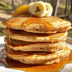 Rolled oats are the star of this recipe. They give the pancakes a hearty texture. Use 1 cup of rolled oats. They blend well with liquids to make a creamy batter. For this recipe, I use 1 cup of milk. You can use dairy or non-dairy milk, whichever you prefer. The milk helps bind the dry ingredients. Also, add 1 tablespoon of maple syrup. This ingredient sweetens the pancakes and adds a nice flavor. Banana is a key flavor enhancer. Use 1 medium ripe banana, mashed. This adds natural sweetness and moisture. Ground cinnamon is another important flavor. You need 1 teaspoon. It gives a warm, spicy note. Finally, add 1/2 teaspoon of vanilla extract. This boosts the overall flavor and makes it even tastier. For cooking, you need 1 tablespoon of coconut oil or butter. This adds richness and prevents sticking. Baking powder is crucial too. Use 1 teaspoon to help the pancakes rise. A pinch of salt balances the sweetness and enhances the flavors. Start by placing 1 cup of rolled oats and 1 cup of milk in a blender. Blend until the mix turns smooth and creamy. This step is key as it makes your pancake base. Next, add 1 medium ripe banana that you have mashed, 1 tablespoon of maple syrup, 1 teaspoon of baking powder, 1 teaspoon of ground cinnamon, and a pinch of salt. Blend this mixture again until it's smooth and well combined. The banana adds sweetness and moisture, while the baking powder helps the pancakes rise. Let the batter sit for about 5 to 10 minutes. This resting time helps the oats soak up the milk and thicken the batter. It makes your pancakes fluffier. Heat a non-stick skillet over medium heat. Add 1 tablespoon of coconut oil or butter to the skillet. Once hot, pour 1/4 cup of batter for each pancake. Cook for 2 to 3 minutes until bubbles form on the surface. Flip the pancake and cook for another 1 to 2 minutes, or until golden brown. Repeat this process for the remaining batter. Serve your pancakes warm. Drizzle extra maple syrup on top and sprinkle with a bit of cinnamon. You could also add fresh fruit or nuts for more flavor and texture. Enjoy your delicious maple cinnamon oat pancakes! To make soft and fluffy pancakes, let the batter rest for 5-10 minutes. This helps the oats absorb the milk. A thick batter leads to a better texture. Cook on medium heat to avoid burning. You want a golden brown color. Check for bubbles on top before flipping. This signals they are ready. If you have leftovers, store them in an airtight container. They can last up to three days in the fridge. For freezing, place parchment paper between pancakes. This keeps them from sticking. When you are ready to eat, microwave them for about 30 seconds. Alternatively, you can heat them in a skillet for a few minutes. You can customize your pancakes with healthy add-ins. Try mixing in blueberries or chopped nuts for extra flavor. Chia seeds or flaxseeds add nutrients too. For toppings, fresh fruit is a great choice. You can also use yogurt or nut butter. Drizzle with extra maple syrup for sweetness, or sprinkle with cinnamon for extra warmth. {{image_2}} You can easily make these pancakes gluten-free. Just use certified gluten-free rolled oats. Check the label to ensure they meet the standards. This small change keeps the flavor and texture intact. To make these pancakes vegan, swap the milk for a non-dairy option. Almond or oat milk works well. Use maple syrup as your sweetener. The mashed banana acts as a binder, so you don’t need eggs. You can get creative with flavors in these pancakes. Add chocolate chips for a sweet twist. You can also stir in nut butter for a rich taste. Try peanut or almond butter. These additions make the pancakes more filling and fun. To keep your leftover pancakes fresh, stack them with parchment paper between each one. This keeps them from sticking together. Place the stack in an airtight container. Store this container in the fridge. Leftover pancakes last for about three days. If you want them to last longer, freezing is a great option. To freeze pancakes, let them cool completely first. After they cool, stack them with parchment paper in between. Then, wrap the stack tightly in plastic wrap. Place the wrapped pancakes in a freezer-safe bag or container. Label the bag with the date. Frozen pancakes can last for up to two months. When you’re ready to eat, you can thaw them in the fridge overnight. You have a few easy ways to reheat your pancakes. The best method is using a toaster. Just pop them in until they are warm. You can also use a microwave. Heat them for about 20-30 seconds. If you prefer, you can reheat them on a skillet over low heat for a couple of minutes. Enjoy your pancakes warm, topped with extra maple syrup! Yes, you can use instant oats. Instant oats will make the pancakes softer. They may also cook faster. Just blend them well to avoid lumps. You can use honey or agave syrup. Both will add sweetness. They change the flavor slightly but still taste great. Add a scoop of protein powder. You can also mix in Greek yogurt. These options boost the protein without changing the taste too much. Yes, these pancakes are perfect for meal prep. You can make a batch and store them. Just keep them in the fridge for up to three days. Serve them with fresh fruit, yogurt, or nuts. A drizzle of extra maple syrup adds more sweetness. You can also pair them with a side of eggs for protein. In this post, I covered how to make delicious pancakes using simple ingredients like rolled oats and milk. I explained step-by-step instructions for blending, cooking, and serving. You learned tips for perfect texture and healthy add-ins. I also provided variations for dietary needs and discussed how to store leftovers. These pancakes are tasty and easy to make. You can customize them for your likes. Enjoy making a fun breakfast that fits your diet!