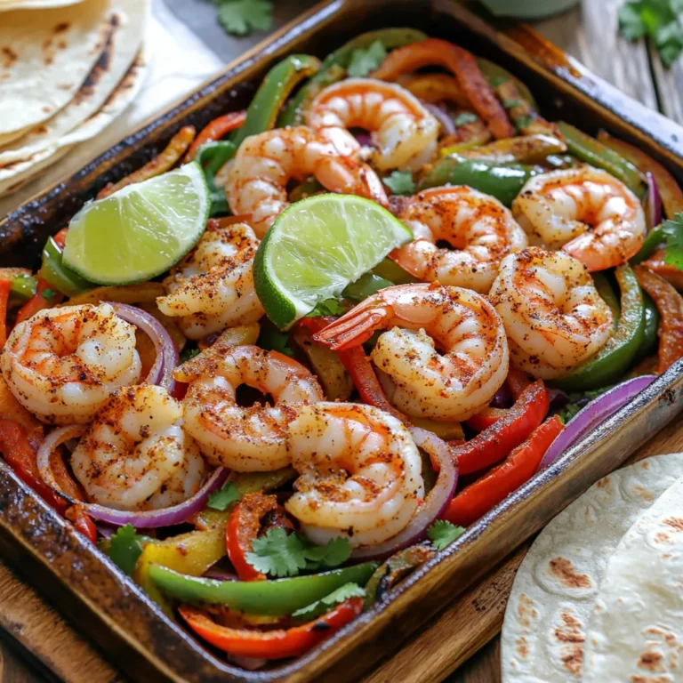 To make delicious sheet-pan shrimp fajitas, you need some key ingredients: - 1 lb large shrimp, peeled and deveined - 1 red bell pepper, sliced - 1 green bell pepper, sliced - 1 medium red onion, sliced - 3 tablespoons olive oil These fresh veggies and shrimp form the base of your dish. The bright colors make it look great on the table. The right seasonings can elevate your fajitas. Here’s what to use: - 2 teaspoons chili powder - 1 teaspoon cumin - 1 teaspoon garlic powder - 1 teaspoon smoked paprika - Salt and pepper to taste These spices add depth and warmth. They really bring out the shrimp's flavor. You can also add some tasty extras to your meal: - Juice of 1 lime - Fresh cilantro, chopped (for garnish) - Warm tortillas (for serving) These toppings will add freshness and a zesty kick. Warm tortillas make for a perfect wrap for your fajitas! First, gather all your ingredients. You need large shrimp, bell peppers, and onion. Here’s what to do: - In a large bowl, mix the shrimp, sliced red and green bell peppers, and onion. - Drizzle three tablespoons of olive oil over the mix. - Add two teaspoons of chili powder, one teaspoon of cumin, one teaspoon of garlic powder, and one teaspoon of smoked paprika. - Season with salt and pepper to taste. - Toss everything well until the shrimp and veggies are coated in spices and oil. Now, it’s time to cook. 1. Preheat your oven to 400°F (200°C). 2. Spread the shrimp and vegetable mix evenly on a sheet pan. Make sure they are in a single layer. 3. Bake for 15 to 20 minutes. Check halfway through and toss the mixture. 4. The shrimp should turn pink and the veggies should be tender when done. When the dish is ready, take it out of the oven. - Squeeze the juice of one lime over the shrimp and veggies. - Serve the fajitas hot with warm tortillas. - Don’t forget to garnish with chopped fresh cilantro for that burst of flavor! To cook shrimp just right, watch the time. Bake for 15-20 minutes. Look for pink shrimp. Pink means they are done. They should be firm and opaque. If they look gray or bend too much, they are not cooked. Toss them halfway through cooking for even heat. This avoids overcooking some shrimp while others are still raw. Use fresh ingredients for big flavor. Start with quality shrimp. Add colorful bell peppers and onions for crunch. Use olive oil to help spices stick. Mix chili powder, cumin, garlic powder, and smoked paprika for a tasty blend. Adjust seasoning to your taste. Don’t forget to add salt and pepper. Lime juice at the end brightens the dish. Serve your fajitas on a wooden board or bright platter. Warm tortillas make each bite better. Add lime wedges and extra cilantro for a fresh touch. You can also include toppings like avocado or salsa. Make it a fun meal by letting everyone build their own fajitas. This brings joy to the table! {{image_2}} To give your shrimp fajitas a spicy kick, use more chili powder or add fresh jalapeños. You could also try a spicy hot sauce. Mix one tablespoon of hot sauce with the olive oil before tossing it with the shrimp and veggies. This will give your meal a nice heat that pairs well with the sweetness of the peppers. You can easily make these fajitas vegetarian. Replace shrimp with a mix of hearty veggies like zucchini, mushrooms, and corn. Use the same spices to keep the flavor. You can also add black beans for protein. This option is colorful and just as tasty. Serve it in warm tortillas or over rice for a filling meal. If you want to switch up the main protein, consider chicken, beef, or tofu. For chicken, cut boneless breasts into strips. For beef, flank steak works well; slice it thinly against the grain. Tofu should be pressed and cubed. Use the same spices and cook time. Each protein brings its own flavor, but the process stays the same. Enjoy experimenting with these options! To keep your leftover sheet-pan shrimp fajitas fresh, place them in an airtight container. Make sure to store them in the fridge. They taste best within three days. If you want to store them longer, put them in the freezer. This way, they can last up to three months. Just remember to separate the shrimp from the tortillas for best results. When you're ready to enjoy the leftovers, heat them in the oven or microwave. For the oven, preheat it to 350°F (175°C). Place the fajitas in an oven-safe dish and cover them with foil. Heat for about 10-15 minutes until warm. If using a microwave, put them in a microwave-safe bowl and cover it. Heat in short bursts of 30 seconds until hot. Be careful not to overcook the shrimp; they can become tough. Meal prepping shrimp fajitas is easy and fun. You can chop the veggies and season the shrimp ahead of time. Store them separately in containers. When you are ready to cook, just toss everything onto a sheet pan. This makes dinner quick and simple. You can also double the recipe and freeze half for a busy night. Enjoy easy meals without the hassle! You can use chicken or tofu instead of shrimp. For chicken, cut it into bite-sized pieces. Cook it the same way as shrimp. Tofu gives a nice texture. Use firm or extra-firm tofu. Be sure to press it to remove extra water. Shrimp are done when they turn pink and are firm to the touch. They should curl into a C shape. This takes about 15 to 20 minutes in the oven. If you have a meat thermometer, the inside should reach 145°F. Yes, you can! Prep the shrimp and veggies a few hours ahead. Keep them in the fridge until you are ready to cook. You can also cook the dish and store leftovers. Keep them in an airtight container for up to three days. In this blog post, we explored how to make delicious sheet-pan shrimp fajitas. We covered essential ingredients, cooking steps, and tips for perfect shrimp. You learned about fun variations and how to store leftovers. Remember, with a few simple changes, you can enjoy different flavors and even vegetarian options. I hope this guide helps you create tasty meals that everyone will love. Now it’s time to gather your ingredients and start cooking!